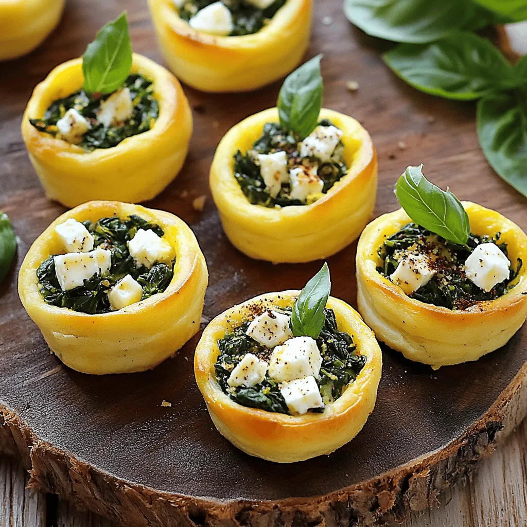 Um köstliche Mini-Quiches mit Spinat und Feta zu machen, brauchst du einige einfache Zutaten. Die Hauptzutaten sind Blätterteig, frischer Spinat und Feta-Käse. Du benötigst auch Eier, Sahne, Zwiebel, Knoblauch, Olivenöl, Salz, Pfeffer und Muskatnuss.