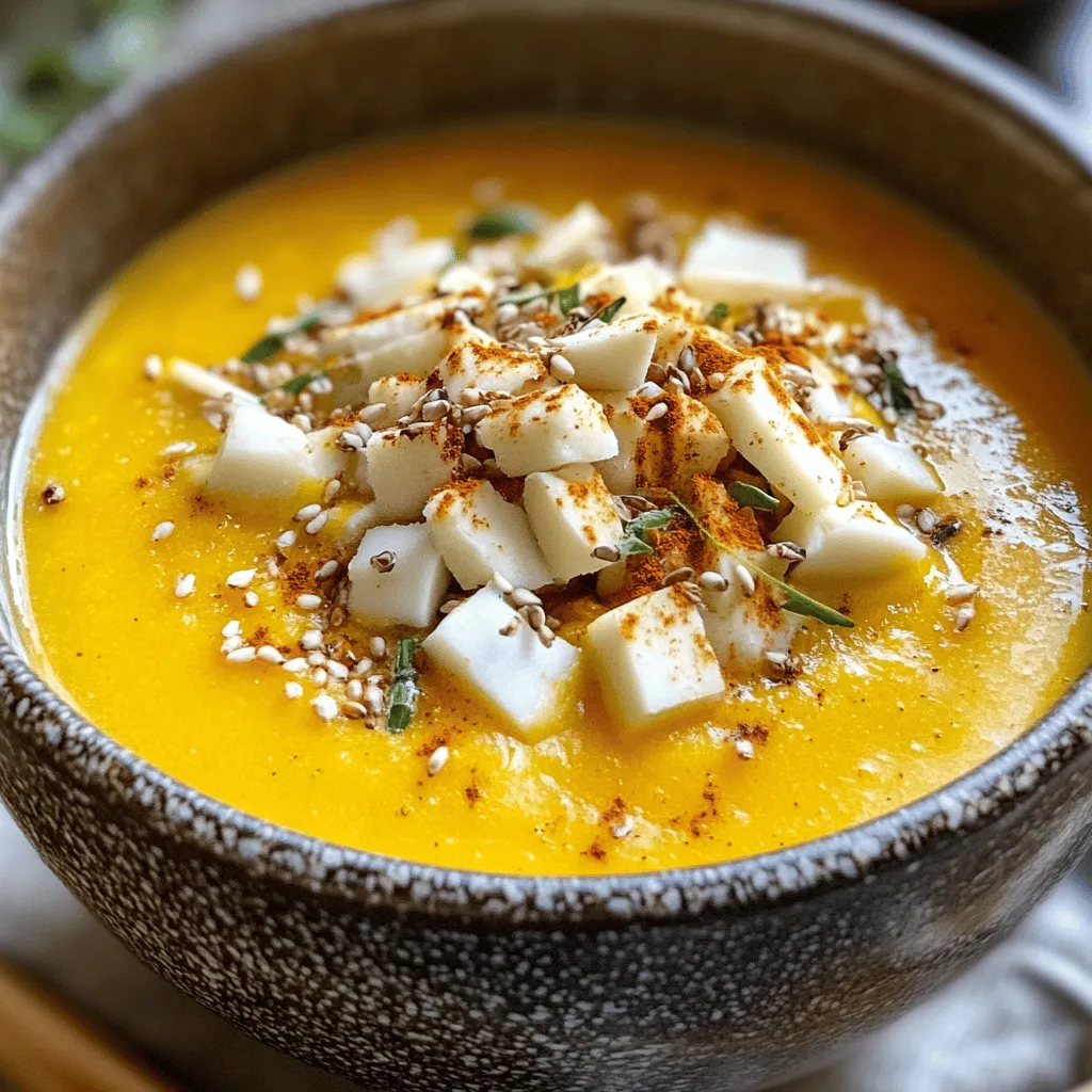 Um eine leckere Kürbiscremesuppe zu machen, brauchst du frische Zutaten. Hier sind die Hauptzutaten für dein Rezept für Kürbiscremesuppe: