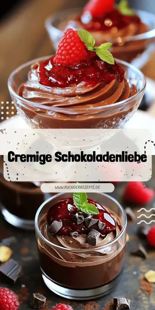 Entdecke, wie du eine himmlische Schokoladenmousse mit Himbeersauce zaubern kannst! Dieses cremige Dessert begeistert mit seiner süßen Schokolade und fruchtigen Himbeeren. Ich teile einfache Schritte, um die perfekte Mousse und die leckere Sauce zuzubereiten. Lass dich von kreativen Variationen inspirieren und mache dein Dessert einzigartig! Klicke jetzt, um die vollständige Anleitung zu sehen und deiner Versuchung nachzugeben!
