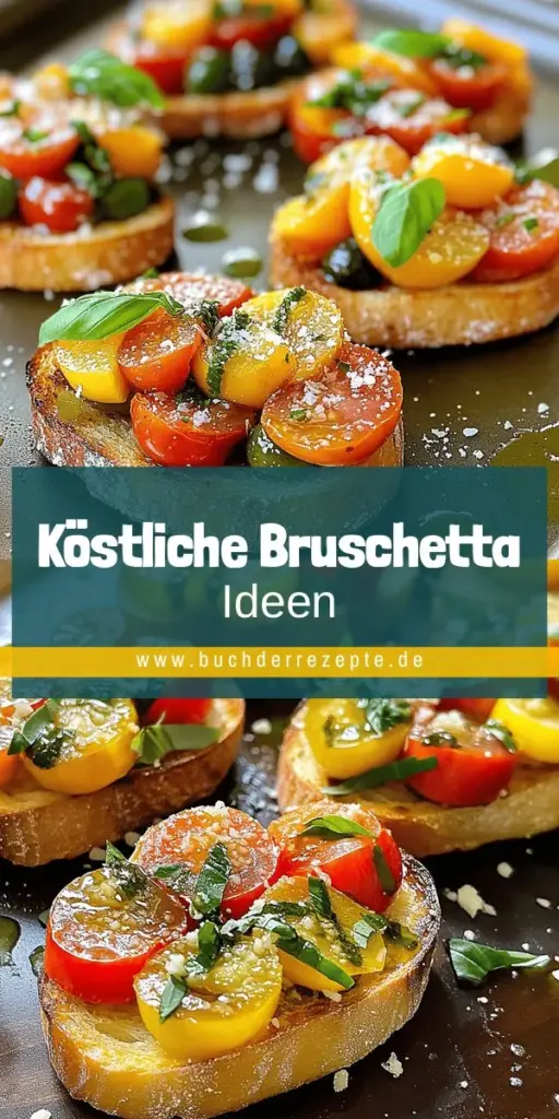 Entdecke das köstliche Rezept für Bruschetta mit Tomaten und Basilikum und verwandle deine nächste Vorspeise in ein Highlight! Mit frischen Zutaten und einfachen Schritten lernst du, wie man dieses italienische Klassiker perfekt zubereitet. Lese, wie du Brot knackig röstest und die aromatische Tomatenmischung zubereitest, um deine Gäste zu begeistern. Klicke jetzt, um die vollständige Anleitung und kreative Variationen zu entdecken!