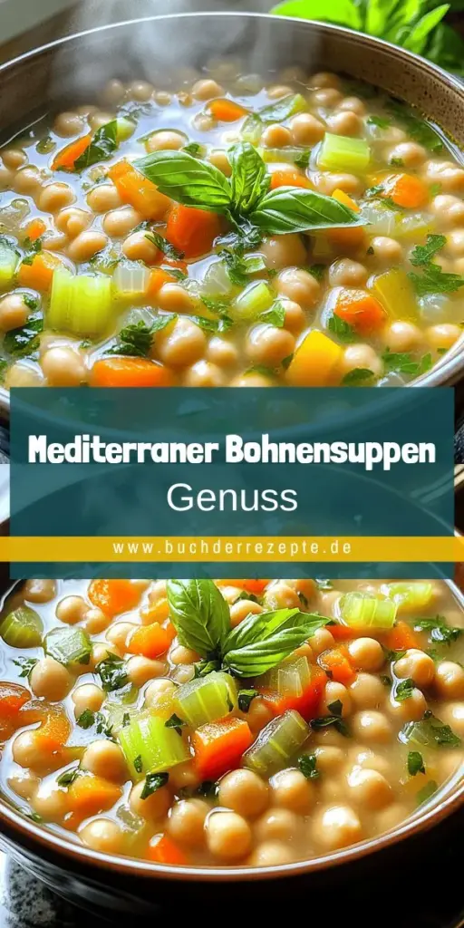 Entdecken Sie das köstliche Rezept für eine herzhafte mediterrane Bohnensuppe, die jeden begeistert! Frische Bohnen und buntes Gemüse vereinen sich in einem gesunden Gericht, das schnell zubereitet ist. Lernen Sie, welche Zutaten den vollen Geschmack entfalten und wie Sie die Suppe nach Ihrem Geschmack variieren können. Lassen Sie sich inspirieren und probieren Sie dieses einfache Rezept aus, das perfekt für jede Mahlzeit ist! Klicken Sie hier für das vollständige Rezept.