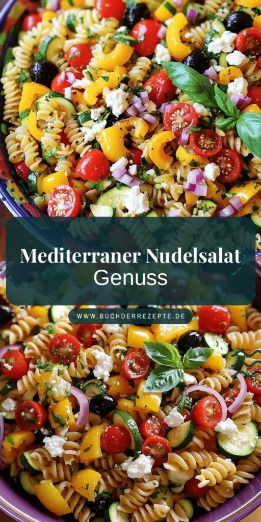 Entdecke den köstlichen Mediterranen Nudelsalat mit frischem Gemüse und bringe mediterranes Flair auf deinen Tisch! Dieses einfache Rezept kombiniert bunte, gesunde Zutaten wie Paprika, Zucchini und Feta-Käse in einem verfeinerten Dressing. Ideal für Grillpartys oder als schnelles Büroessen – dieser Nudelsalat ist ein Genuss für jeden Anlass. Klicke hier, um das komplette Rezept und kreative Variationen zu entdecken und deinem nächsten Anlass eine frische Note zu verleihen!