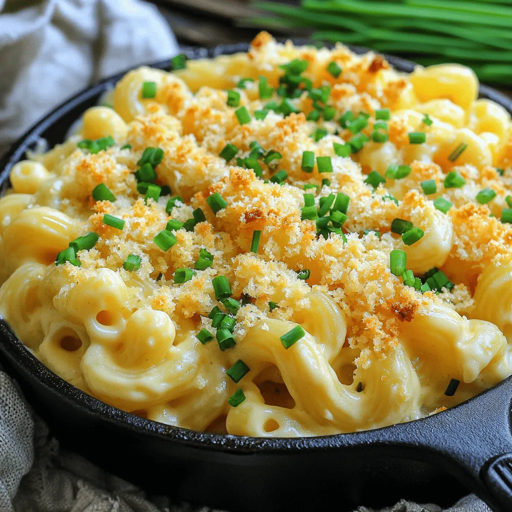 Um Guinness und Irish Cheddar Mac & Cheese zuzubereiten, beginnen wir mit den Zutaten. Du benötigst 250g Makkaroni, 400ml Guinness, 200g scharfen irischen Cheddar, 100g Creme Fraiche, 50g Butter, 50g Mehl, 1 TL Senfpulver, 1 TL Paprikapulver, 1/2 TL Knoblauchpulver sowie Salz und Pfeffer. Optional kannst du auch 50g Panko-Brösel für eine knusprige Kruste verwenden und frischen Schnittlauch für die Garnitur.