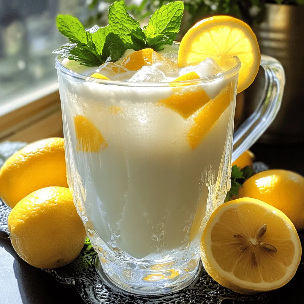 Kondensmilch-Limonade ist ein köstliches, erfrischendes Getränk. Es kombiniert den süßen Geschmack von Kondensmilch mit der spritzigen Frische von Zitrone. Diese Limonade ist einfach und schnell zuzubereiten. Sie eignet sich perfekt für heiße Sommertage.