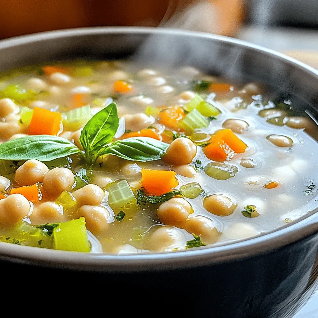 Für meine herzhafte mediterrane Bohnensuppe verwende ich einfache, aber geschmackvolle Zutaten. Die Basis bilden zwei Bohnenarten: weiße Bohnen und Kichererbsen. Diese Bohnen sind nicht nur nahrhaft, sondern sorgen auch für eine tolle Textur. Sie machen die Suppe sättigend und gesund.