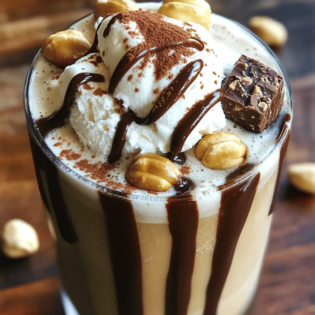 Um einen leckeren Snickers Milchshake zuzubereiten, brauchst du einige einfache Zutaten. Du benötigst zwei große Kugeln Vanilleeis, eine Tasse Milch, drei bis vier grob gehackte Snickers-Riegel und zwei Esslöffel Erdnussbutter. Außerdem sind Schlagsahne, Kakaopulver oder Schokoladensirup und ganze Erdnüsse für die Dekoration wichtig.