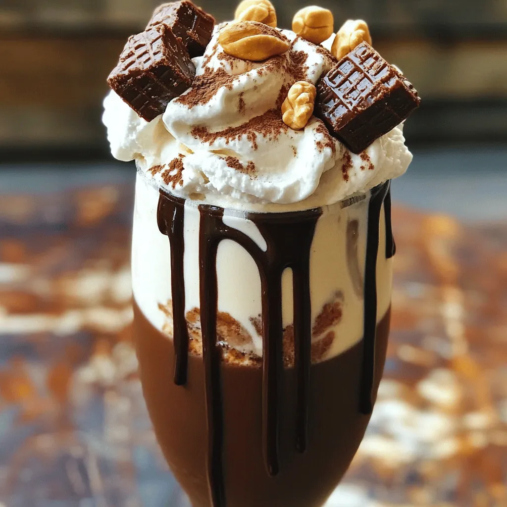 Um einen leckeren Snickers Milchshake zuzubereiten, brauchst du einige einfache Zutaten. Du benötigst zwei große Kugeln Vanilleeis, eine Tasse Milch, drei bis vier grob gehackte Snickers-Riegel und zwei Esslöffel Erdnussbutter. Außerdem sind Schlagsahne, Kakaopulver oder Schokoladensirup und ganze Erdnüsse für die Dekoration wichtig.