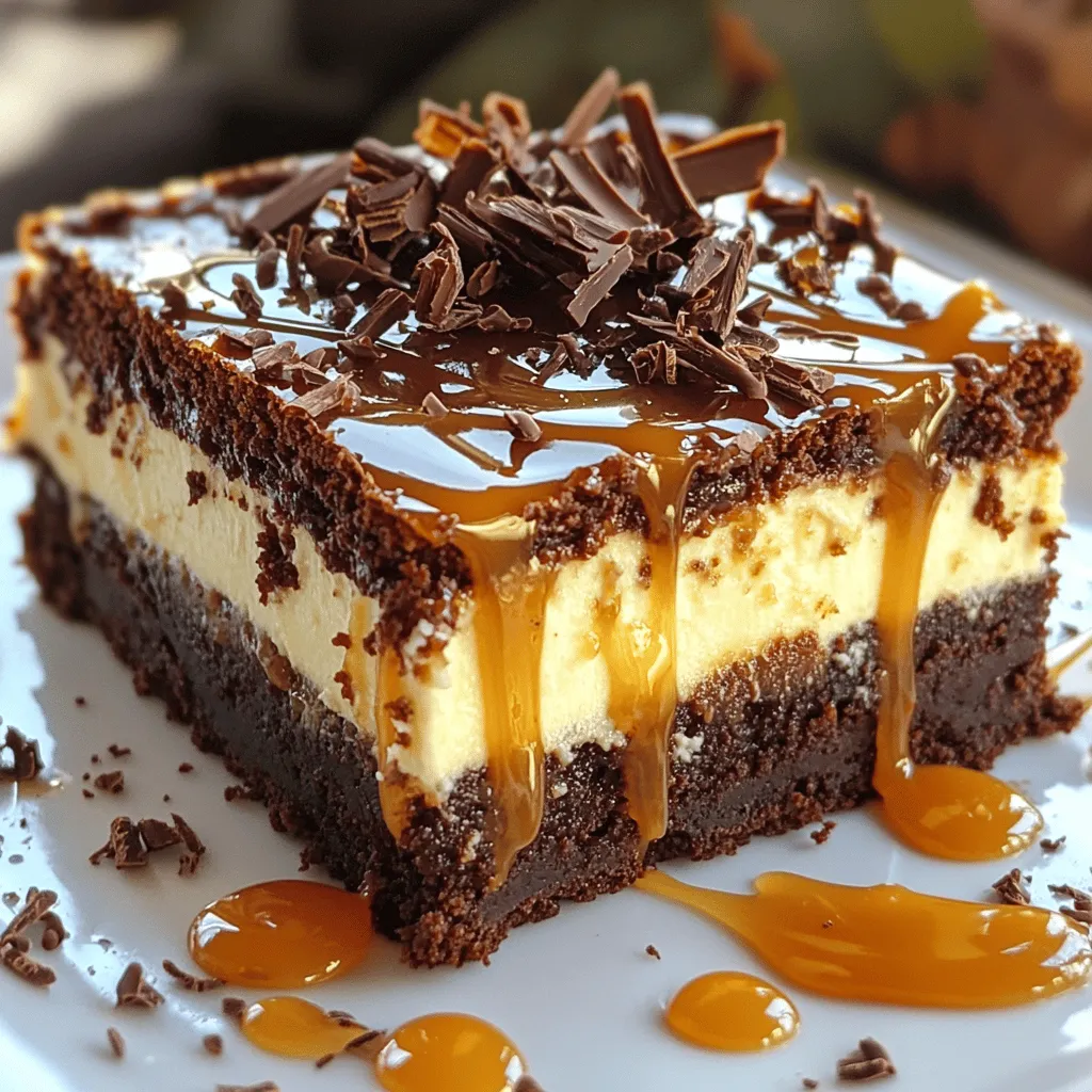 Um einen Caramel Brownie Cheesecake zu machen, brauchst du einige Zutaten. Du benötigst 200g Zartbitter-Schokolade, 100g Butter, 200g Zucker und 3 große Eier. Außerdem sind 150g Mehl, 1 TL Vanilleextrakt, 300g Frischkäse und 150g Puderzucker wichtig. 200ml Schlagsahne und 150g Karamellsauce sind für den besonderen Geschmack nötig. Eine Prise Salz rundet die Mischung ab. Dekoriere den Cheesecake mit Schokoladenspänen und Karamelltropfen.