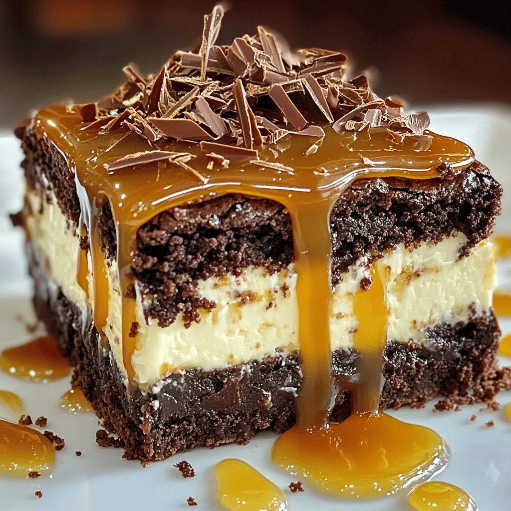Um einen Caramel Brownie Cheesecake zu machen, brauchst du einige Zutaten. Du benötigst 200g Zartbitter-Schokolade, 100g Butter, 200g Zucker und 3 große Eier. Außerdem sind 150g Mehl, 1 TL Vanilleextrakt, 300g Frischkäse und 150g Puderzucker wichtig. 200ml Schlagsahne und 150g Karamellsauce sind für den besonderen Geschmack nötig. Eine Prise Salz rundet die Mischung ab. Dekoriere den Cheesecake mit Schokoladenspänen und Karamelltropfen.