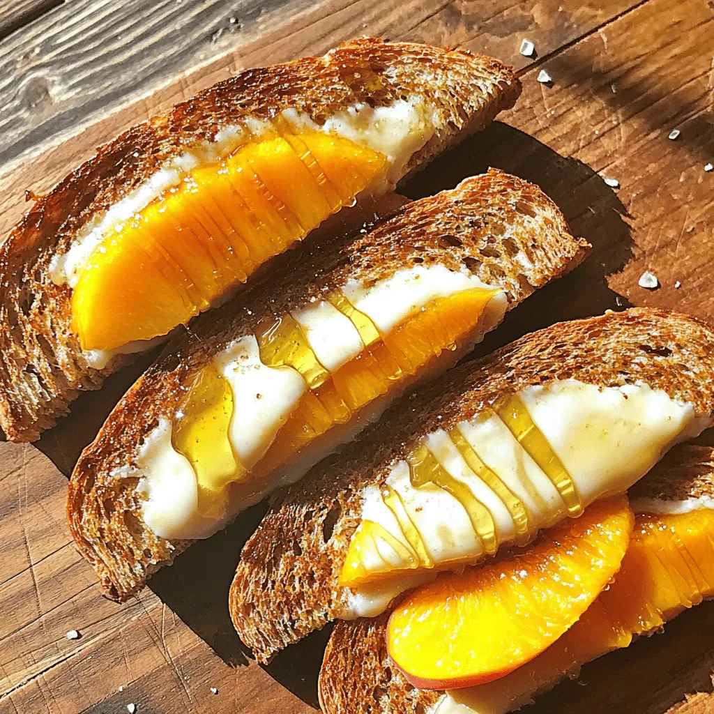Für ein Honig-Pfirsich-Weiß-Cheddar-Grilled-Cheese-Sandwich sind die Zutaten wichtig. Der Käse ist entscheidend. Weiß-Cheddar hat einen tollen, kräftigen Geschmack. Er schmilzt gut und passt perfekt zu Süßigkeiten.