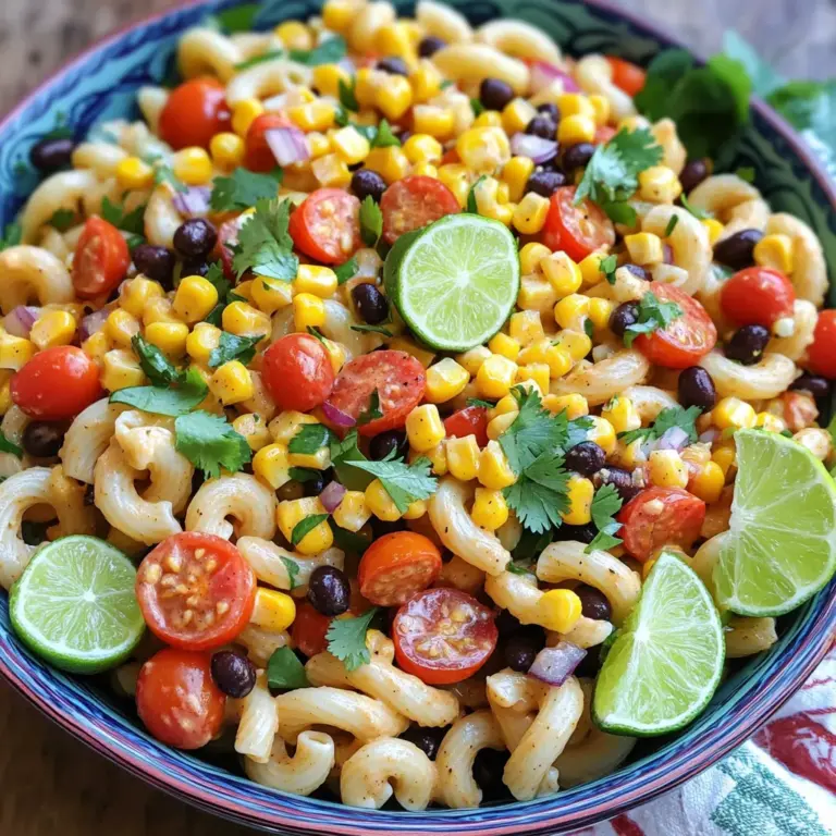 Die Hauptzutaten machen diesen Salat bunt und lecker. Hier sind die Zutaten, die du für den Cowboy Pasta Salad brauchst: - 340 g Ellbogen-Pasta - 240 ml Kirschtomaten, halbiert - 240 ml Süßmais, frisch oder aus der Dose - 1 rote Paprika, gewürfelt - 240 ml schwarze Bohnen, abgespült und abgetropft - 1/2 rote Zwiebel, fein gehackt - 120 g geriebener Cheddar-Käse - 60 ml frischer Koriander, gehackt Diese Zutaten sorgen für Geschmack und Textur. Die Kombination macht jeden Bissen spannend. Ein gutes Dressing bringt alles zusammen. Für das Dressing benötigst du: - 60 ml Olivenöl - 30 ml Apfelessig - 15 ml Honig - 5 g geräuchertes Paprikapulver - Salz und Pfeffer nach Geschmack Das Dressing ist einfach, aber voller Geschmack. Es ergänzt die Zutaten perfekt. Du kannst den Salat nach deinen Wünschen anpassen. Hier sind einige Vorschläge: - Avocado für Cremigkeit - Gurke für zusätzlichen Crunch - Frühlingszwiebeln für mehr Frische Diese frischen Zutaten können den Salat aufregend machen. Experimentiere und finde deine perfekte Mischung! Du kannst das vollständige Rezept unter [Full Recipe] finden. Um die perfekte Pasta zu machen, beginne mit einem großen Topf. Bringe gesalzenes Wasser zum Kochen. Füge dann 340 g Ellbogen-Pasta hinzu. Koche sie nach den Anweisungen auf der Verpackung, bis sie al dente ist. Das ist wichtig, damit die Pasta nicht matschig wird. Gieße die Pasta ab und lasse sie abkühlen. In einer großen Schüssel kommen jetzt die bunten Zutaten zusammen. Nimm 240 ml halbierte Kirschtomaten, 240 ml frischen oder Dosensüßmais, und eine gewürfelte rote Paprika. Füge 240 ml schwarze Bohnen hinzu, die du vorher abgespült hast. Eine halbe rote Zwiebel, fein gehackt, bringt Geschmack. Zum Schluss kommen 120 g geriebener Cheddar-Käse und 60 ml gehackter Koriander dazu. Das Dressing ist einfach und lecker. In einer kleinen Schüssel verquirlst du 60 ml Olivenöl, 30 ml Apfelessig, und 15 ml Honig. Ergänze das Ganze mit 5 g geräuchertem Paprikapulver, Salz und Pfeffer. Rühre alles gut um, bis es gut vermischt ist. Jetzt ist es Zeit, alles zusammenzubringen. Gib die abgekühlte Pasta in die große Schüssel mit den anderen Zutaten. Gieße das Dressing darüber und vermenge alles vorsichtig. Schmecke den Salat ab und passe die Gewürze nach deinem Geschmack an. Decke die Schüssel ab und stelle sie für mindestens 30 Minuten in den Kühlschrank. So entfalten sich die Aromen. Für die Full Recipe findest du alle Details noch einmal zusammengefasst. Um die Pasta richtig zuzubereiten, koche sie in gesalzenem Wasser. So bleibt sie lecker und hat Biss. Achte darauf, die Pasta nach der Zeit auf der Verpackung zu prüfen. Wenn sie al dente ist, gieße sie ab. Lass die Pasta kurz abkühlen, damit sie nicht matschig wird. Der Cowboy Pasta Salad lebt von den Gewürzen. Beginne mit den angegebenen Mengen. Sei aber nicht scheu, die Mischung anzupassen. Magst du es schärfer? Füge etwas mehr geräuchertes Paprikapulver hinzu. Willst du es süßer? Mehr Honig hilft. Probiere den Salat und finde heraus, was dir am besten schmeckt. Präsentiere den Salat in einer bunten Schüssel. Das sieht toll aus und macht Appetit. Garniere den Salat mit frischem Koriander und einigen Limettenstücken. Das gibt extra Frische. Cowboy Pasta Salad passt gut zu gegrilltem Fleisch oder als leichtes Mittagessen. Du kannst ihn auch als Beilage zu einem BBQ servieren. {{image_4}} Wenn du den Cowboy Pasta Salad vegetarisch machen möchtest, gibt es viele Optionen. Du kannst das Fleisch einfach weglassen. Stattdessen kannst du mehr Gemüse nutzen. Gegrillte Zucchini oder Auberginen passen gut. Diese geben dem Salat einen tollen Geschmack. Auch Avocado ist eine leckere und cremige Ergänzung. Sie macht den Salat noch nahrhafter. Du kannst auch gebratene Pilze hinzufügen. Sie bringen einen herzhaften Geschmack und sind eine gute Proteinquelle. Für mehr Protein gibt es gute Möglichkeiten. Füge gegrilltes Hähnchen oder Garnelen hinzu. Bohnen sind auch eine gute Wahl. Du kannst mehr schwarze Bohnen oder Kichererbsen nutzen. Diese geben nicht nur Protein, sondern auch Ballaststoffe. Feta-Käse oder Hüttenkäse sind ebenfalls tolle Alternativen. Sie machen den Salat cremiger und leckerer. Wenn du eine vegane Option möchtest, nutze Nüsse oder Samen. Diese geben einen knackigen Biss und sind gesund. Die Zutaten kannst du auch je nach Saison anpassen. Im Frühling sind frische Erbsen eine tolle Wahl. Im Sommer sind süße Kirschtomaten am besten. Im Herbst kannst du Kürbiswürfel hinzufügen. Sie bringen eine süße Note. Im Winter sind geröstete Wurzelgemüse wie Karotten oder Rüben perfekt. Sie machen den Salat herzhaft und warm. Achte darauf, frische Zutaten zu wählen. Das macht den Salat noch besser. Mit diesen Variationen hast du viele Möglichkeiten. Probiere verschiedene Kombinationen aus und finde deinen Favoriten! Um deinen Cowboy Pasta Salad frisch zu halten, lagere ihn in einem luftdichten Behälter. Stelle sicher, dass der Behälter gut verschlossen ist. So bleibt der Salat mehrere Tage gut. Die Kälte des Kühlschranks hilft, die Aromen zu bewahren. Cowboy Pasta Salad hält sich im Kühlschrank etwa drei bis fünf Tage. Nach dieser Zeit kann die Qualität sinken. Achte auf Geruch und Aussehen, bevor du ihn isst. Wenn er seltsam riecht oder sich verändert hat, entsorge ihn. Du kannst Reste des Cowboy Pasta Salads auf verschiedene Arten wiederverwenden. Füge ihn zu einem Wrap oder Sandwich hinzu. Du kannst auch etwas gegrilltes Hühnchen oder Tofu hinzufügen, um eine neue Mahlzeit zu kreieren. Eine Suppe auf Basis des Salates ist ebenfalls eine tolle Option. Sei kreativ und genieße den Salat auf neue Weisen! Um Cowboy Pasta Salad schnell zu machen, koche die Pasta zuerst. Du kannst Ellbogen-Pasta nehmen und sie in 10 Minuten garen. Während die Pasta kocht, schneide die Gemüse und bereite das Dressing vor. Das spart Zeit. Mische einfach alles in einer großen Schüssel, wenn die Pasta abgekühlt ist. So hast du in weniger als 30 Minuten einen köstlichen Salat. Ja, du kannst das Rezept ganz leicht anpassen. Zum Beispiel kannst du andere Gemüse verwenden, wie Gurken oder Avocado. Wenn du den Käse weglassen möchtest, kannst du das tun. Du kannst auch mehr oder weniger Dressing hinzufügen, je nach deinem Geschmack. Sei kreativ und mache den Salat zu deinem eigenen Gericht. Cowboy Pasta Salad passt gut zu vielen Hauptgerichten. Serviere ihn mit gegrilltem Hähnchen oder Steak für ein herzhaftes Essen. Du kannst auch Würstchen oder Tofu dazugeben. Ein frisches Baguette dazu macht das Essen perfekt. Der Salat ist vielseitig und ergänzt viele Gerichte. Ja, der Salat kann vegan sein. Lass einfach den Käse weg und verwende einen veganen Honig-Ersatz. Achte darauf, dass alle Zutaten pflanzlich sind. So entsteht ein leckerer, veganer Cowboy Pasta Salad. Er ist nahrhaft und voller Geschmack. Genieße ihn ohne tierische Produkte. Cowboy Pasta Salad ist einfach und lecker. Wir haben die Hauptzutaten, das Dressing und frische Ideen besprochen. Die Schritt-für-Schritt-Anleitung hilft dir, es schnell zuzubereiten. Tipps zur perfekten Pasta und Anpassungen machen das Rezept vielseitig. Denk daran, den Salat richtig zu lagern, damit er frisch bleibt. Egal ob du für dich kochst oder Gäste hast, Cowboy Pasta Salad schmeckt immer gut. Experimentiere mit Variationen und genieße dein neues Lieblingsgericht!