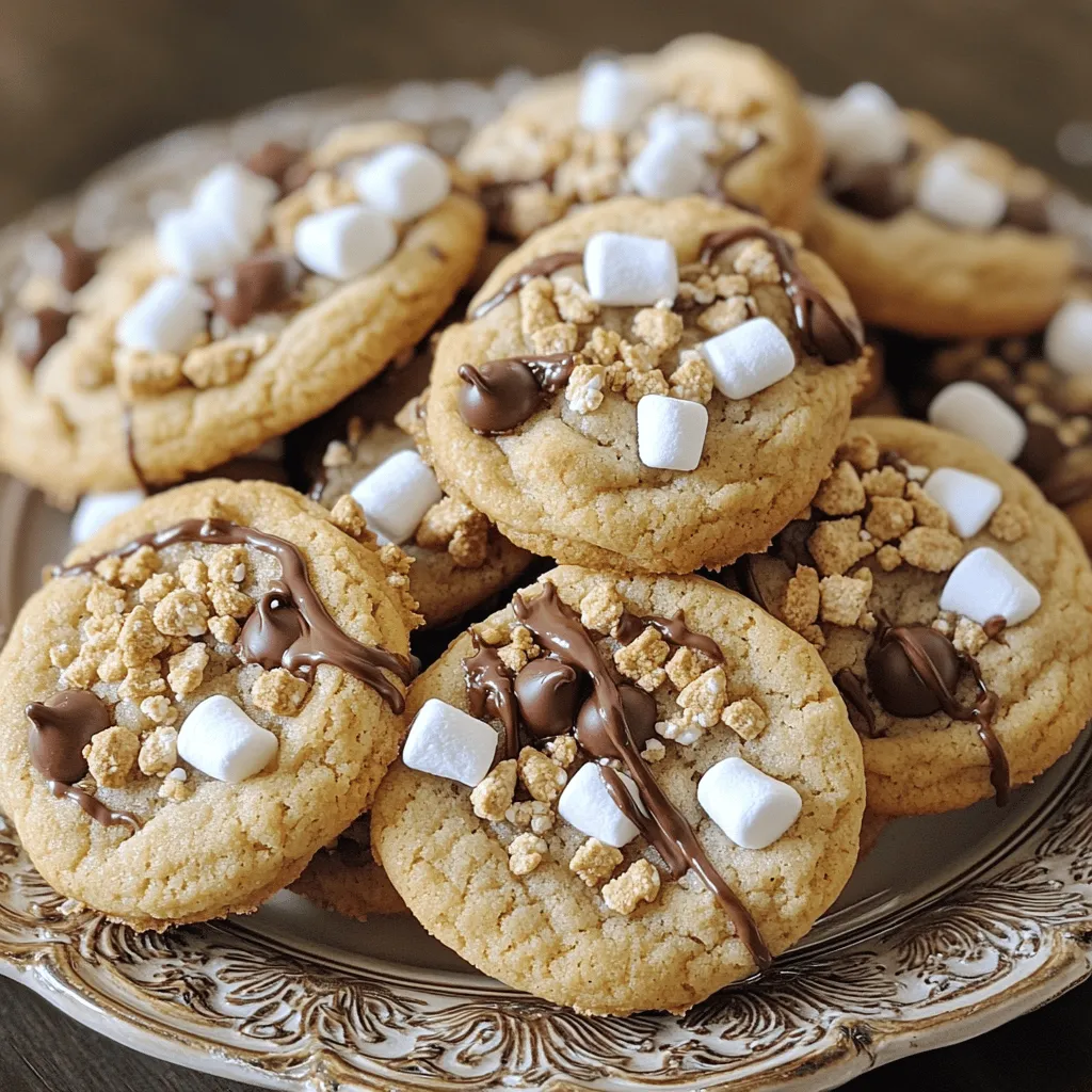 Für köstliche S'mores-Kekse brauchst du einige Hauptzutaten. Diese Zutaten sind der Schlüssel zu einem tollen Geschmack: - 240 g ungesalzene Butter, weich - 220 g brauner Zucker, gepackt - 100 g Kristallzucker - 2 große Eier - 1 Teelöffel Vanilleextrakt - 280 g Weizenmehl - 1 Teelöffel Natron - 1/2 Teelöffel Salz - 175 g Schokoladenstückchen (Vollmilch oder halbsüß) - 100 g Mini-Marshmallows - 100 g zerbröselte Graham-Cracker Diese Zutaten sind einfach zu finden und machen deine Kekse unwiderstehlich. Um deinen Keksen noch mehr Geschmack zu geben, kannst du ein paar zusätzliche Zutaten hinzufügen: - Eine Prise Zimt für einen warmen Geschmack - Eine Handvoll gehackte Nüsse für den Crunch - Ein paar Tropfen Mandelextrakt für eine besondere Note Diese kleinen Extras machen den Unterschied und bringen deine S'mores-Kekse auf ein neues Level. Jeder Keks hat ungefähr 150 Kalorien. Hier sind einige Nährwerte, die du beachten solltest: - Fett: 7 g - Kohlenhydrate: 22 g - Eiweiß: 2 g - Zucker: 10 g Diese Informationen helfen dir, die Kekse in deine Ernährung einzuplanen. Du kannst die Portionen anpassen, um sie besser in deinen Plan zu integrieren. Heize deinen Ofen auf 175°C vor. Das ist wichtig für die perfekte Backzeit. Nimm ein Backblech und lege es mit Backpapier aus. So kleben die Kekse nicht fest. In einer großen Schüssel nimm die weiche Butter. Füge den braunen Zucker und den Kristallzucker hinzu. Mit einem Handmixer schlag die Mischung schaumig. Das wird leicht und fluffig. Jetzt kommen die Eier dazu. Schlage die Eier nacheinander unter. Dann gib den Vanilleextrakt dazu. Rühre weiter, bis alles gut gemischt ist. Nimm eine separate Schüssel. Vermenge dort das Weizenmehl, Natron und Salz. Mische die trockenen Zutaten gut. Jetzt füge die trockenen Zutaten nach und nach zur Butter-Zucker-Mischung hinzu. Rühre, bis alles gut verbunden ist. Zuletzt hebe die Schokoladenstückchen, Mini-Marshmallows und zerbröselte Graham-Cracker unter. Verteile sie gleichmäßig im Teig. Das sind die Schritte, um leckere S'mores-Kekse zu machen. Folge dem Full Recipe für mehr Details und genieße das Backen! Beim Backen von S'mores-Keksen gibt es einige häufige Fehler. Ein häufiger Fehler ist das Übermixen des Teigs. Dies kann die Kekse hart machen. Mische die Zutaten nur so lange, bis sie zusammenkommen. Ein weiterer Fehler ist, die Kekse zu lange zu backen. Halte sie im Auge! Sie sollten goldbraun an den Rändern und weich in der Mitte sein. Die perfekte Konsistenz ist wichtig für leckere Kekse. Beginne mit weicher Butter, damit sie sich gut mit dem Zucker vermischt. Achte darauf, die Eier gut einzuarbeiten. Das Mehl sollte nicht zu viel Luft enthalten. Wenn der Teig zu trocken aussieht, füge einen Esslöffel Milch hinzu. Dies hilft, die perfekte, weiche Konsistenz zu erreichen. Um die S'mores-Kekse frisch zu halten, bewahre sie in einem luftdichten Behälter auf. So bleiben sie weich und lecker. Wenn du sie länger aufbewahren willst, kannst du die Kekse einfrieren. Lege sie in einen Gefrierbeutel und drücke die Luft heraus. Zum Servieren kannst du sie leicht aufwärmen. Das macht sie wieder weich und köstlich. Du kannst das gesamte Rezept für diese köstlichen Kekse in der Sektion 