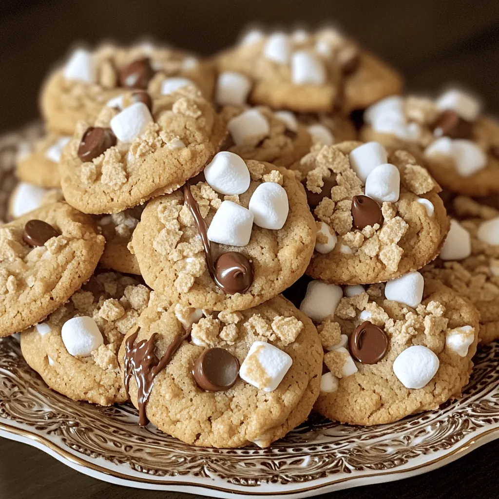 Für köstliche S'mores-Kekse brauchst du einige Hauptzutaten. Diese Zutaten sind der Schlüssel zu einem tollen Geschmack: - 240 g ungesalzene Butter, weich - 220 g brauner Zucker, gepackt - 100 g Kristallzucker - 2 große Eier - 1 Teelöffel Vanilleextrakt - 280 g Weizenmehl - 1 Teelöffel Natron - 1/2 Teelöffel Salz - 175 g Schokoladenstückchen (Vollmilch oder halbsüß) - 100 g Mini-Marshmallows - 100 g zerbröselte Graham-Cracker Diese Zutaten sind einfach zu finden und machen deine Kekse unwiderstehlich. Um deinen Keksen noch mehr Geschmack zu geben, kannst du ein paar zusätzliche Zutaten hinzufügen: - Eine Prise Zimt für einen warmen Geschmack - Eine Handvoll gehackte Nüsse für den Crunch - Ein paar Tropfen Mandelextrakt für eine besondere Note Diese kleinen Extras machen den Unterschied und bringen deine S'mores-Kekse auf ein neues Level. Jeder Keks hat ungefähr 150 Kalorien. Hier sind einige Nährwerte, die du beachten solltest: - Fett: 7 g - Kohlenhydrate: 22 g - Eiweiß: 2 g - Zucker: 10 g Diese Informationen helfen dir, die Kekse in deine Ernährung einzuplanen. Du kannst die Portionen anpassen, um sie besser in deinen Plan zu integrieren. Heize deinen Ofen auf 175°C vor. Das ist wichtig für die perfekte Backzeit. Nimm ein Backblech und lege es mit Backpapier aus. So kleben die Kekse nicht fest. In einer großen Schüssel nimm die weiche Butter. Füge den braunen Zucker und den Kristallzucker hinzu. Mit einem Handmixer schlag die Mischung schaumig. Das wird leicht und fluffig. Jetzt kommen die Eier dazu. Schlage die Eier nacheinander unter. Dann gib den Vanilleextrakt dazu. Rühre weiter, bis alles gut gemischt ist. Nimm eine separate Schüssel. Vermenge dort das Weizenmehl, Natron und Salz. Mische die trockenen Zutaten gut. Jetzt füge die trockenen Zutaten nach und nach zur Butter-Zucker-Mischung hinzu. Rühre, bis alles gut verbunden ist. Zuletzt hebe die Schokoladenstückchen, Mini-Marshmallows und zerbröselte Graham-Cracker unter. Verteile sie gleichmäßig im Teig. Das sind die Schritte, um leckere S'mores-Kekse zu machen. Folge dem Full Recipe für mehr Details und genieße das Backen! Beim Backen von S'mores-Keksen gibt es einige häufige Fehler. Ein häufiger Fehler ist das Übermixen des Teigs. Dies kann die Kekse hart machen. Mische die Zutaten nur so lange, bis sie zusammenkommen. Ein weiterer Fehler ist, die Kekse zu lange zu backen. Halte sie im Auge! Sie sollten goldbraun an den Rändern und weich in der Mitte sein. Die perfekte Konsistenz ist wichtig für leckere Kekse. Beginne mit weicher Butter, damit sie sich gut mit dem Zucker vermischt. Achte darauf, die Eier gut einzuarbeiten. Das Mehl sollte nicht zu viel Luft enthalten. Wenn der Teig zu trocken aussieht, füge einen Esslöffel Milch hinzu. Dies hilft, die perfekte, weiche Konsistenz zu erreichen. Um die S'mores-Kekse frisch zu halten, bewahre sie in einem luftdichten Behälter auf. So bleiben sie weich und lecker. Wenn du sie länger aufbewahren willst, kannst du die Kekse einfrieren. Lege sie in einen Gefrierbeutel und drücke die Luft heraus. Zum Servieren kannst du sie leicht aufwärmen. Das macht sie wieder weich und köstlich. Du kannst das gesamte Rezept für diese köstlichen Kekse in der Sektion "Full Recipe" finden. {{image_4}} S'mores-Kekse sind sehr anpassungsfähig. Du kannst sie nach deinem Geschmack ändern. Hier sind einige Ideen: - Nüsse: Füge gehackte Walnüsse oder Mandeln hinzu. Sie geben einen tollen Crunch. - Kekse: Probiere verschiedene Keksarten wie Schokoladenkekse oder Zimt-Zucker-Kekse. Das bringt neuen Geschmack. - Früchte: Frische Beeren oder getrocknete Früchte sorgen für eine fruchtige Note. Himbeeren und Erdbeeren passen gut. - Karamell: Schmelze etwas Karamell und füge es für extra Süße hinzu. Das macht jeden Biss besonders. Wenn du glutenfrei backen möchtest, gibt es gute Optionen. Nutze einfach glutenfreies Mehl. Achte darauf, dass alle anderen Zutaten ebenfalls glutenfrei sind. Du kannst auch Erdnussbutter oder Mandelmehl verwenden. - Mehl: Verwende eine Mischung aus glutenfreiem Mehl und Tapiokamehl. Das sorgt für eine gute Textur. - Kekse: Nutze glutenfreie Graham-Cracker oder mache sie selbst aus glutenfreiem Mehl. Vegane S'mores-Kekse sind einfach zuzubereiten. Du kannst tierische Produkte ganz leicht ersetzen. Hier sind einige Vorschläge: - Butter: Ersetze die Butter durch Kokosöl oder vegane Margarine. - Eier: Nutze Chia-Samen oder Leinsamen als Ei-Ersatz. Mische einen Esslöffel mit drei Esslöffeln Wasser und lasse es quellen. - Schokolade: Wähle dunkle Schokolade ohne Milchbestandteile. Viele Marken bieten vegane Optionen an. Mit diesen einfachen Anpassungen kannst du leckere, kreative S'mores-Kekse backen, die jedem schmecken! Schau dir das [Full Recipe] an, um die Basis zu erhalten. Um S'mores-Kekse frisch zu halten, lege sie in einen luftdichten Behälter. Das schützt sie vor Feuchtigkeit und macht sie weich. Achte darauf, dass die Kekse vollständig abgekühlt sind, bevor du sie lagerst. So vermeidest du, dass sie matschig werden. S'mores-Kekse halten sich im Kühlschrank etwa eine Woche. Im Gefrierschrank bleiben sie bis zu drei Monate frisch. Um sie einzufrieren, lege sie in einen gefrierfesten Beutel. Entferne die Luft, um Gefrierbrand zu vermeiden. So bleiben sie lecker und frisch. Wenn deine Kekse etwas trocken geworden sind, gibt es einfache Tricks. Lege ein Stück Brot in den Behälter mit den Keksen. Das Brot spendet Feuchtigkeit und macht die Kekse wieder weich. Eine andere Methode ist, die Kekse kurz in die Mikrowelle zu stellen. Erwärme sie für 10 bis 15 Sekunden. So schmecken sie fast wie frisch gebacken. Für das vollständige Rezept, schau dir die [Full Recipe] an. Das Backen von S'mores-Keksen dauert etwa 10 bis 12 Minuten. Der Ofen sollte auf 175°C vorgeheizt sein. Während des Backens sind die Ränder goldbraun, und die Mitte bleibt weich. Lass die Kekse danach fünf Minuten auf dem Blech ruhen. Dann kühlst du sie auf einem Kuchengitter aus. So haben sie die perfekte Konsistenz. Ja, du kannst S'mores-Kekse im Voraus zubereiten. Der Teig lässt sich gut im Kühlschrank aufbewahren. Du kannst ihn bis zu drei Tage vorher machen. Wenn du bereit bist zu backen, forme die Kekse und backe sie frisch. So bleiben sie weich und lecker. Auch gebackene Kekse kannst du in einem luftdichten Behälter aufbewahren. Sie bleiben so frisch für etwa eine Woche. Es gibt viele kreative Wege, um S'mores-Kekse zu dekorieren. Du kannst geschmolzene Schokolade über die Kekse träufeln. Streue einige zerbröselte Graham-Cracker darüber, um Textur hinzuzufügen. Mini-Marshmallows auf die Kekse legen, bevor du sie backst, macht sie noch köstlicher. Du kannst auch eine Prise Meersalz auf die Kekse geben, um den Geschmack zu intensivieren. Diese kleinen Details machen deine Kekse besonders! S'mores-Kekse sind einfach lecker und vielseitig. In diesem Artikel habe ich die besten Zutaten, die Schritte und hilfreiche Tipps für perfekte Kekse vorgestellt. Ich habe auch Variationen und Lagerungstipps geteilt, um deinen Genuss zu maximieren. Denke daran, dass die richtige Technik und die Wahl der Zutaten entscheidend sind. Mit diesen Infos kannst du großartige S'mores-Kekse backen, die jeder lieben wird. Probiere die Rezepte aus und entwickle deinen eigenen Stil. Viel Spaß beim Backen!