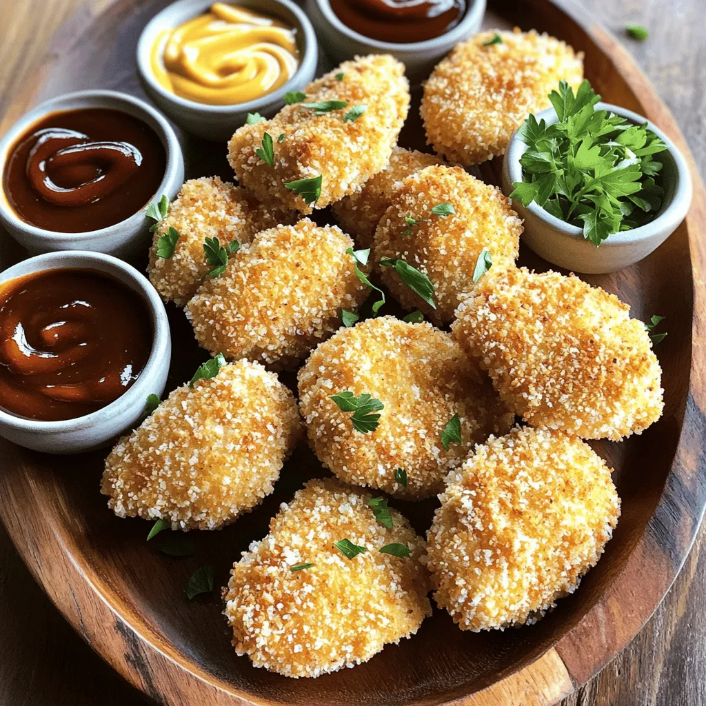 Für knusprige Hähnchen-Nuggets brauchen Sie frische Zutaten. Hier sind die Hauptzutaten: - 450 g Hähnchenbrust, in mundgerechte Stücke geschnitten - 240 ml Allzweckmehl - 2 große Eier - 240 ml Semmelbrösel (Panko für extra Knusprigkeit) - Pflanzenöl, zum Frittieren Die Hähnchenbrust ist die beste Wahl. Sie ist zart und leicht zu verarbeiten. Schneiden Sie die Brust in gleichmäßige Stücke, damit sie gleichmäßig garen. Für den perfekten Geschmack verwenden wir Gewürze. Diese sind wichtig für die Panade: - 1 Teelöffel Knoblauchpulver - 1 Teelöffel Zwiebelpulver - 1 Teelöffel Paprika - 1 Teelöffel getrockneter Oregano - 1 Teelöffel Chilipulver (optional für Schärfe) - Salz und Pfeffer nach Geschmack Diese Gewürze bringen Leben in die Nuggets. Mischen Sie die Gewürze gut mit dem Mehl, um ein tolles Aroma zu erzielen. Wenn Sie kein frisches Hähnchen haben, gibt es Alternativen. Sie können gefrorenes Hähnchen verwenden. Achten Sie darauf, es vollständig aufzutauen, bevor Sie es verwenden. Eine andere Option sind Hähnchenbruststreifen oder sogar Hähnchenfilets. Diese Optionen bieten Ihnen Flexibilität. Sie können auch Putenbrust für eine leichtere Variante nutzen. Zuerst schneiden Sie die Hähnchenbrust in mundgerechte Stücke. Achten Sie darauf, dass die Stücke gleich groß sind. So garen sie gleichmäßig. Tupfen Sie die Stücke mit Küchenpapier trocken. Das hilft, die Panade gut haften zu lassen. Für das Mehlgewürz vermischen Sie in einer flachen Schüssel das Allzweckmehl mit dem Knoblauchpulver, Zwiebelpulver, Paprika, Salz und Pfeffer. Rühren Sie gut um, damit die Gewürze gleichmäßig verteilt sind. In einer anderen Schüssel schlagen Sie die Eier auf. Diese Mischung nennt man Eierwäsche. Rühren Sie die Eier gut, bis alles vermischt ist. Nehmen Sie nun ein Hähnchenstück, wenden Sie es in der Mehlmischung. Klopfen Sie das überschüssige Mehl ab. Tauchen Sie das Stück dann in die Eierwäsche. Lassen Sie das überschüssige Ei abtropfen. Danach drücken Sie das Hähnchen in die Semmelbröselmischung. Achten Sie darauf, dass es gleichmäßig bedeckt ist. Wiederholen Sie diesen Vorgang für alle Stücke. Erhitzen Sie in einer großen Pfanne etwa einen halben Zoll Pflanzenöl bei mittlerer Hitze. Die Temperatur sollte etwa 175 °C erreichen. Testen Sie das Öl mit einem kleinen Stück Brot. Wenn es zischt, ist das Öl bereit. Legen Sie die Nuggets vorsichtig in das heiße Öl. Überfüllen Sie die Pfanne nicht. Frittieren Sie die Nuggets für 4-5 Minuten auf jeder Seite, bis sie goldbraun sind. Die Innentemperatur sollte 74 °C erreichen. Nehmen Sie die Nuggets aus dem Öl und lassen Sie sie auf Küchenpapier abtropfen. Für das vollständige Rezept schauen Sie bitte in die [Full Recipe]. Um die perfekte Knusprigkeit bei Ihren Hähnchen-Nuggets zu erreichen, gibt es einige einfache Tricks. Zuerst sollten Sie das Hähnchen gut trocknen. Feuchtigkeit macht die Panade matschig. Nutzen Sie Küchenpapier, um die Hähnchenstücke abzutrocknen. Verwenden Sie Panko-Semmelbrösel. Diese sind grober und sorgen für mehr Knusprigkeit. Mischen Sie die Semmelbrösel mit etwas Gewürz, um den Geschmack zu verbessern. Eine Mischung aus Oregano und Chilipulver gibt extra Aroma. Achten Sie auf die Temperatur des Öls. Es sollte etwa 175 °C haben. Zu kaltes Öl macht die Nuggets fettig, während zu heißes Öl sie verbrennt. Testen Sie die Temperatur mit einem kleinen Stück Brot. Wenn es sofort zischt, ist das Öl bereit. Ein häufiger Fehler ist das Überfüllen der Pfanne. Wenn Sie zu viele Nuggets auf einmal frittieren, sinkt die Öltemperatur. Das sorgt für ein ungleichmäßiges Frittieren. Arbeiten Sie lieber in kleinen Chargen. Ein weiterer Fehler ist das nicht ausreichende Wenden. Wenden Sie die Nuggets regelmäßig, damit sie gleichmäßig bräunen. Lassen Sie die Nuggets auch nach dem Frittieren auf Küchenpapier abtropfen. So entfernen Sie überschüssiges Öl. Die Wahl des richtigen Öls ist wichtig für den Geschmack und die Textur. Verwenden Sie Pflanzenöl oder Erdnussöl. Diese Öle haben einen hohen Rauchpunkt und eignen sich gut zum Frittieren. Olivenöl ist weniger geeignet, da es bei hohen Temperaturen raucht. Auch Rapsöl ist eine gute Wahl, da es neutral im Geschmack ist. Achten Sie darauf, frisches Öl zu nutzen. Altes oder mehrfach verwendetes Öl kann den Geschmack der Nuggets negativ beeinflussen. Für die vollständige Anleitung und mehr Details, schauen Sie sich das [Full Recipe] an. {{image_4}} Möchten Sie es scharf? Fügen Sie einfach Chilipulver zu Ihrer Mehlmischung hinzu. Ein Teelöffel reicht oft für den richtigen Kick. Diese Würze passt perfekt zu den zarten Hähnchenstücken. Sie geben den Nuggets eine großartige Note und machen sie spannender. Experimentieren Sie mit der Menge, um Ihre perfekte Schärfe zu finden. Wenn Sie auf die Kalorien achten, probieren Sie das Backen oder die Air-Fryer-Methode. Hier verwenden Sie kein Öl oder viel weniger. Legen Sie die panierten Nuggets auf ein Backblech oder in den Air-Fryer. Backen Sie bei 200 Grad Celsius für etwa 15-20 Minuten. Drehen Sie die Nuggets zur Hälfte um, damit sie gleichmäßig garen. So werden sie knusprig und lecker, ganz ohne Frittieren. Verleihen Sie Ihren Nuggets einen besonderen Twist mit verschiedenen Panaden. Mischen Sie Semmelbrösel mit geriebenem Parmesan für einen herzhaften Geschmack. Sesam gibt einen tollen Crunch und einen nussigen Geschmack. Einfach die Semmelbrösel mit einer der Zutaten mischen und dann die Nuggets panieren. Diese kleinen Änderungen machen einen großen Unterschied im Geschmack und in der Textur. Für das vollständige Rezept, schauen Sie sich [Full Recipe] an. Um Hähnchen-Nuggets frisch zu halten, lassen Sie sie zuerst abkühlen. Legen Sie die Nuggets in einen luftdichten Behälter. Trennen Sie Schichten mit Küchenpapier, um Feuchtigkeit zu reduzieren. So bleiben sie knusprig und lecker. Lagern Sie die Nuggets im Kühlschrank. Dort halten sie sich bis zu drei Tage. Wenn Sie die Nuggets aufwärmen, verwenden Sie den Ofen. Heizen Sie ihn auf 180 °C vor. Legen Sie die Nuggets auf ein Backblech. Backen Sie sie etwa 10 bis 15 Minuten lang, bis sie knusprig sind. Vermeiden Sie die Mikrowelle, da sie die Nuggets weich machen kann. Im Kühlschrank halten die Nuggets bis zu drei Tage. Wenn Sie sie länger aufbewahren möchten, frieren Sie sie ein. Wickeln Sie die Nuggets gut ein oder legen Sie sie in einen Gefrierbeutel. So bleiben sie bis zu drei Monate frisch. Achten Sie darauf, sie vor dem Verzehr vollständig aufzutauen. Die Zubereitung von Hähnchen-Nuggets dauert etwa 30 Minuten. Das beinhaltet die Vorbereitung und das Frittieren. Die Vorbereitungszeit beträgt ungefähr 20 Minuten. Sie können die Nuggets in kleinen Chargen frittieren, was die Zeit leicht verlängern kann. Ja, Sie können die Nuggets im Vorfeld zubereiten. Panieren Sie die Hähnchenstücke und legen Sie sie in den Kühlschrank. So können die Panade besser haften. Sie können die Nuggets auch einfrieren. Legen Sie sie auf ein Backblech, bis sie fest sind, und dann in einen Beutel. Um die Nuggets ohne Frittieren zuzubereiten, können Sie sie im Ofen backen. Heizen Sie den Ofen auf 200 °C vor. Legen Sie die panierten Nuggets auf ein Backblech mit Backpapier. Besprühen Sie sie leicht mit Öl. Backen Sie die Nuggets etwa 20-25 Minuten, bis sie goldbraun sind. Zusammenfassend haben wir die besten Zutaten für knusprige Hähnchen-Nuggets besprochen. Ich habe gezeigt, wie man sie step-by-step zubereitet. Außerdem habe ich Tipps zur perfekten Knusprigkeit gegeben und Fehler beim Frittieren aufgezeigt. Alternativen wie Backen oder kreative Panaden sind ebenfalls wichtig. Vergessen Sie nicht die richtigen Aufbewahrungs- und Aufwärmtipps. Wenn Sie diese Schritte befolgen, gelingen Ihnen die besten Nuggets. Viel Spaß beim Ausprobieren!