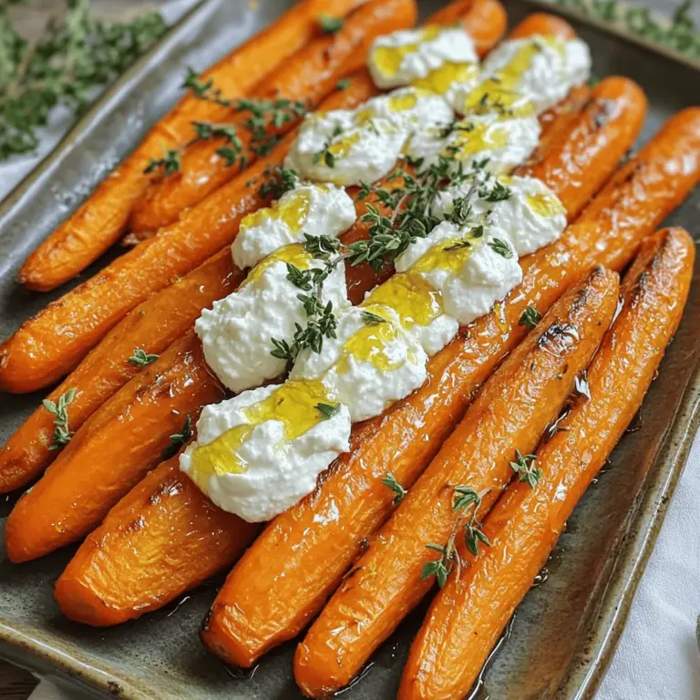 - 500 g Karotten, geschält und der Länge nach halbiert - 250 g Ricotta - 1-2 Esslöffel heißer Honig (nach Geschmack)