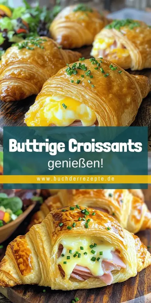 Entdecke, wie du köstliche Buttery Ham and Cheese Croissants ganz einfach selbst zubereiten kannst! Dieses Rezept vereint herzhaften Schinken und schmelzenden Käse in einem buttrigen, knusprigen Croissant. Lass dich von variierenden Zutaten und kreativen Tipps inspirieren, um jeden Biss zu einem Genuss zu machen. Klick jetzt auf den Link und bring frischen Wind in deine Snack-Auswahl mit diesen unwiderstehlichen Croissants!