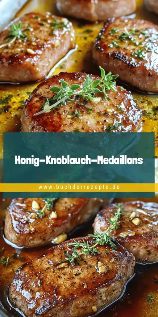 Entdecke unser leckeres Honig-Knoblauch-Glasierte Schweinefilet-Medaillons Rezept, das deine Geschmacksknospen verzaubert! In nur 30 Minuten zauberst du zarte Medaillons in einer süßen und herzhaften Sauce. Mit praktischen Tipps und einfachen Zutaten wird das Kochen zum Kinderspiel. Klicke jetzt, um die vollständige Schritt-für-Schritt-Anleitung zu entdecken und dir ein köstliches Dinner zu gönnen!