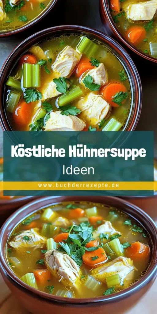 Entdecke die köstliche Welt der Hühnersuppe mit unseren einfachen und nahrhaften Rezepten! Egal ob klassisch oder mit kreativen Variationen, wir zeigen dir, wie du mit frischen Zutaten und cleveren Tipps die perfekte Hühnersuppe zubereitest, die die ganze Familie begeistert. Lass dich inspirieren und klicke jetzt, um die besten Rezepte und Tricks für deine nächste Hühnersuppe zu entdecken!