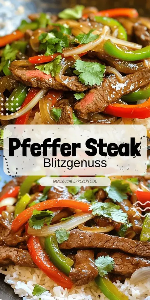 Erlebe die Freude am Kochen mit meinem köstlichen Pfeffer Steak Stir-Fry Rezept! In nur 20 Minuten zauberst du ein schnelles, schmackhaftes Gericht mit zartem Rindersteak und knackigem Gemüse. Lass dich von der harmonischen Mischung aus Sojasauce und frischen Aromen begeistern. Entdecke deine neue Lieblingsmahlzeit und bring frischen Schwung in deine Küche! Klicke jetzt und entdecke das vollständige Rezept!