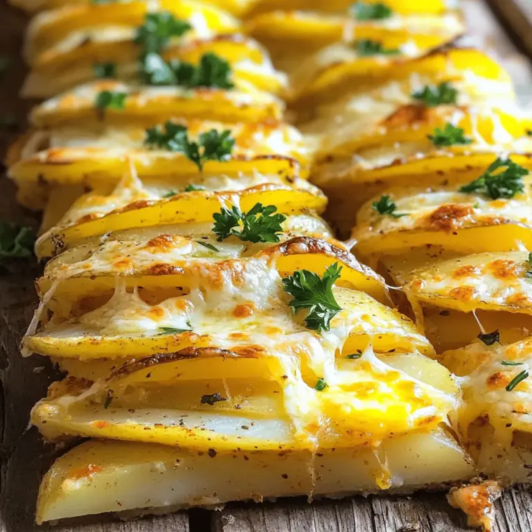 - 5 große Kartoffeln, geschält und dünn geschnitten - 4 Esslöffel Olivenöl - 1 Teelöffel Knoblauchpulver