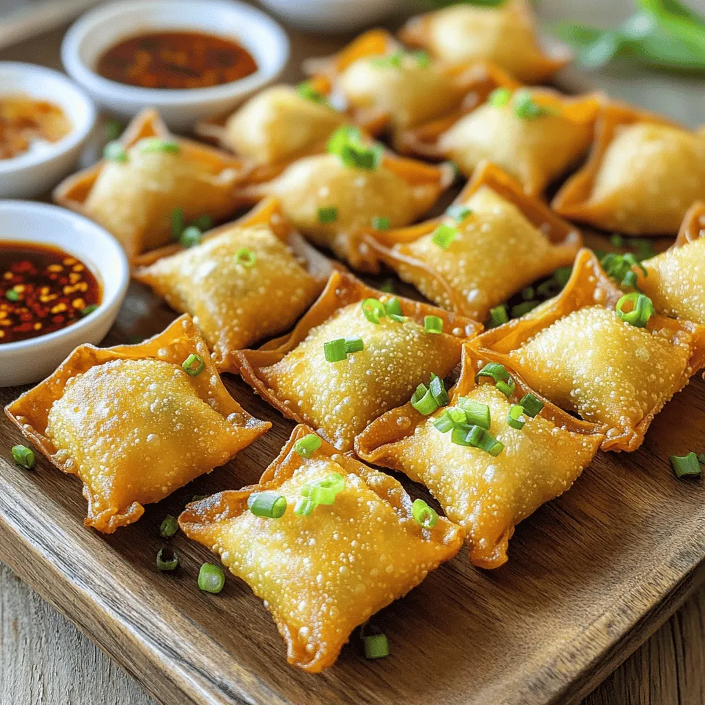 Für die würzigen Schweinefleisch-Wontons brauchen wir einige frische Zutaten. Diese Zutaten geben den Wontons ihren tollen Geschmack und die perfekte Konsistenz. - 450 g gemischtes Schweinefleisch - 2 Esslöffel Sojasauce - 1 Esslöffel Sesamöl - 1 Esslöffel Ingwer, fein gehackt - 2 Zehen Knoblauch, fein gehackt - 1 Esslöffel Sriracha (nach Geschmack anpassen) - 1/2 Teelöffel rote Pfefferflocken (optional für zusätzliche Schärfe) - 1 Frühlingszwiebel, fein gehackt - 1 Packung Wonton-Wrapper (ca. 50 Wrapper) - Salz und Pfeffer nach Geschmack - Wasser (zum Versiegeln der Wontons) - Pflanzenöl (zum Frittieren) - Sojasauce und Chiliöl (für die Dipsauce) Jede dieser Zutaten spielt eine wichtige Rolle. Das gemischte Schweinefleisch gibt den Wontons eine saftige Füllung. Sojasauce und Sesamöl bringen Umami und Tiefe. Ingwer und Knoblauch sorgen für einen frischen Kick. Frühlingszwiebeln geben eine leichte Süße. Die Wonton-Wrapper sind der Schlüssel, um die Füllung einzuschließen. Sie werden knusprig, wenn man sie frittieren. Die Wahl des Öls ist wichtig, um die Wontons beim Frittieren schön goldbraun zu machen. Wenn Sie alle Zutaten bereit haben, sind Sie bereit für das Kochen. Dieses Rezept führt Sie Schritt für Schritt durch den Prozess. Schauen Sie sich das vollständige Rezept an, um zu starten! Um die Wontons perfekt zuzubereiten, beginne mit der Fleischmischung. Nimm eine große Rührschüssel. Füge 450 g gemischtes Schweinefleisch, 2 Esslöffel Sojasauce, 1 Esslöffel Sesamöl, 1 Esslöffel fein gehackten Ingwer, 2 fein gehackte Knoblauchzehen, 1 Esslöffel Sriracha und 1/2 Teelöffel rote Pfefferflocken hinzu. Mische alles gut und schmecke mit Salz und Pfeffer ab. Jetzt bereite die Wonton-Wrapper vor. Lege eine Packung Wonton-Wrapper bereit, etwa 50 Stück. Um die Wontons zu füllen, nehme einen Wrapper und lege einen Teelöffel der Fleischmischung in die Mitte. Tauche deinen Finger in Wasser und befeuchte die Ränder. Falte den Wrapper zu einer Dreiecksform und drücke die Luft heraus. Stelle sicher, dass die Ränder gut versiegelt sind. Für die traditionelle Wontonform bringe die beiden Ecken des Dreiecks zusammen. Befeuchte die Kanten, um sie zu versiegeln. Wiederhole dies für die restlichen Wontons. Jetzt kommt der spannende Teil. Erhitze in einer großen Pfanne etwa einen Zoll Pflanzenöl. Stelle die Hitze auf mittlere bis hohe Temperatur. Wenn das Öl heiß ist, füge die Wontons portionsweise hinzu. Überfülle die Pfanne nicht, damit sie gleichmäßig frittieren. Frittiere die Wontons etwa 3-4 Minuten auf jeder Seite. Sie sollten goldbraun und knusprig sein. Benutze einen Schaumlöffel, um sie herauszunehmen. Lege sie auf einen Teller mit Küchenpapier, damit das überschüssige Öl abtropfen kann. Um die Wontons schön anzurichten, lege sie auf eine große Servierplatte. Garnier sie mit frischen Kräutern wie Koriander oder geschnittenen Frühlingszwiebeln. Bereite Dipsaucen vor, indem du Sojasauce und Chiliöl in kleinen Schalen anrichtest. Jetzt sind deine würzigen Schweinefleisch-Wontons bereit. Genieße den knusprigen Genuss! Für eine detaillierte Anleitung, schau dir die Full Recipe an. Um perfekte Wontons zu machen, ist das Versiegeln der Wrapper wichtig. <strong>Hier sind einige Schritte, die helfen</strong>: – Nimm einen Wonton-Wrapper und lege einen Teelöffel Füllung in die Mitte. – Befeuchte die Ränder mit Wasser. Das hilft, die Wontons gut zu schließen. – Klappe den Wrapper zu und drücke die Ränder fest. So entweicht keine Luft. Die Temperatur des Öls ist ebenfalls entscheidend. <strong>Hier sind Tipps</strong>: – Erhitze das Öl auf mittlere bis hohe Temperatur. – Ein kleiner Test: Wirf ein Stück Teig ins Öl. Wenn es sofort aufsteigt, ist das Öl bereit. Du kannst die Schärfe beim Füllen anpassen. <strong>Hier sind einige Optionen</strong>: – Verwende mehr oder weniger Sriracha, je nach deinem Geschmack. – Füge rote Pfefferflocken hinzu, wenn du es noch schärfer magst. Zusätzlich kannst du die Füllung variieren. <strong>Hier sind einige Ideen</strong>: – Mische verschiedene Kräuter wie Koriander oder Basilikum. – Probiere andere Gewürze wie Kreuzkümmel oder Paprika aus. Die Präsentation macht viel aus. <strong>Hier sind einige kreative Ideen</strong>: – Richte die Wontons auf einer großen Platte an. – Garniere sie mit frischen Kräutern oder Frühlingszwiebeln. Du kannst auch kleine Schalen mit Dipsaucen bereitstellen. So wird das Essen noch ansprechender. Für mehr Details, sieh dir das [Full Recipe] an. {{image_4}} Du kannst die Füllung deiner Wontons leicht ändern. Gemüse-Wontons sind eine gesunde Wahl. Verwende frisches Gemüse wie Karotten, Spinat oder Pilze. Diese Füllung ist leicht und lecker. Meeresfrüchte-Wontons sind eine weitere Option. Garnelen oder Fisch bringen einen tollen Geschmack. Mische sie mit frischen Kräutern für extra Frische. Wenn du andere Fleischsorten magst, probiere Hähnchen oder Rindfleisch. Diese Fleischsorten passen gut zu den Gewürzen. Du kannst auch Tofu verwenden, um eine pflanzliche Option zu schaffen. Nicht jeder mag den traditionellen Wonton-Teig. Du kannst glutenfreie Wonton-Wrapper nutzen. Diese sind in vielen Supermärkten erhältlich. Sie bieten einen ähnlichen Geschmack und eine ähnliche Textur. Wenn du es magst, kannst du auch deinen eigenen Wonton-Teig machen. Das ist einfach und macht Spaß. Mische Mehl mit Wasser und knete es gut durch. Lass den Teig ruhen, bevor du ihn ausrollst. Frittieren ist die beliebteste Methode, aber es gibt auch andere. Dampfen der Wontons ist eine gesunde Option. Diese Methode erhält die Feuchtigkeit und den Geschmack. Du kannst die Wontons auch backen. Dies reduziert das Öl und macht sie leichter. Backe sie bei 200 Grad Celsius für etwa 15 bis 20 Minuten. So bleiben sie knusprig und köstlich. Für mehr Details und das vollständige Rezept, schaue dir den Abschnitt “Full Recipe” an. Um die Reste deiner würzigen Schweinefleisch-Wontons frisch zu halten, lege sie in einen luftdichten Behälter. Du kannst sie bis zu drei Tage im Kühlschrank lagern. Achte darauf, dass die Wontons vollständig abgekühlt sind, bevor du sie verpackst. So bleibt die Knusprigkeit länger erhalten. Wenn du mehr Wontons gemacht hast, als du essen kannst, friere sie ein. Lege die Wontons in einer einzelnen Schicht auf ein Backblech und friere sie ein. Nach ein paar Stunden kannst du sie in einen Gefrierbeutel umfüllen. So bleiben sie nicht zusammenkleben. Sie bleiben bis zu drei Monate im Gefrierfach frisch. Um die Wontons gleichmäßig zu erhitzen, benutze eine Pfanne oder einen Ofen. Erhitze etwas Öl in der Pfanne und lege die Wontons mit etwas Abstand hinein. Brate sie bei mittlerer Hitze, bis sie warm sind. Wenn du den Ofen nutzt, heize ihn auf 180 Grad vor. Lege die Wontons auf ein Backblech und backe sie für 10 Minuten. So werden sie wieder knusprig. Vermeide die Mikrowelle. Sie macht die Wontons oft matschig und weich. Die knusprige Textur geht dabei verloren. Die Zubereitungszeit für würzige Schweinefleisch-Wontons beträgt insgesamt etwa 1 Stunde. Die Vorbereitungszeit liegt bei 30 Minuten, während die Kochzeit etwa 30 Minuten in Anspruch nimmt. In dieser Zeit kannst du die Füllung zubereiten und die Wontons formen. Danach frittiere sie, bis sie schön knusprig sind. Ja, du kannst die Wontons im Voraus zubereiten. Bereite die Wontons bis zur Frittierphase vor. Lege sie auf ein Backblech und stelle sicher, dass sie sich nicht berühren. So kannst du sie einfrieren. Wenn du bereit bist, sie zu frittieren, nimm die Wontons einfach heraus und frittiere sie direkt aus dem Gefrierschrank. Das spart Zeit und du hast immer einen Snack bereit! Ja, du kannst eine vegane Variante dieser Wontons herstellen. Ersetze das Schweinefleisch durch eine Mischung aus gehacktem Gemüse, Tofu oder Pilzen. Du kannst auch pflanzliche Sojasauce verwenden. Achte darauf, die Gewürze anzupassen, um den vollen Geschmack zu erhalten. Mit diesen Alternativen bleibt der Genuss der Wontons bestehen, auch ohne Fleisch. Diese Anleitung zeigt, wie du köstliche Wontons schnell zubereitest. Du hast gelernt, wie man die Füllungen macht, Wontons richtig frittiert und sie kreativ serviert. Denke daran, mit den Zutaten zu experimentieren, um deinen eigenen Geschmack zu finden. Wontons sind vielseitig und ideal zum Teilen. Probiere verschiedene Variationen aus und genieße deine leckeren Kreationen! Guten Appetit!” /></p>
</p>
<h2>Variationen</h2>
</p>
<h3>Alternative Füllungen</h3>
<p>Du kannst die Füllung deiner Wontons leicht ändern. Gemüse-Wontons sind eine gesunde Wahl. Verwende frisches Gemüse wie Karotten, Spinat oder Pilze. Diese Füllung ist leicht und lecker.</p>
</p>
<p>Meeresfrüchte-Wontons sind eine weitere Option. Garnelen oder Fisch bringen einen tollen Geschmack. Mische sie mit frischen Kräutern für extra Frische.</p>
</p>
<p>Wenn du andere Fleischsorten magst, probiere Hähnchen oder Rindfleisch. Diese Fleischsorten passen gut zu den Gewürzen. Du kannst auch Tofu verwenden, um eine pflanzliche Option zu schaffen.</p>
</p>
<h3>Teigvariationen</h3>
<p>Nicht jeder mag den traditionellen Wonton-Teig. Du kannst glutenfreie Wonton-Wrapper nutzen. Diese sind in vielen Supermärkten erhältlich. Sie bieten einen ähnlichen Geschmack und eine ähnliche Textur.</p>
</p>
<p>Wenn du es magst, kannst du auch deinen eigenen Wonton-Teig machen. Das ist einfach und macht Spaß. Mische Mehl mit Wasser und knete es gut durch. Lass den Teig ruhen, bevor du ihn ausrollst.</p>
</p>
<h3>Verschiedene Kochmethoden</h3>
<p>Frittieren ist die beliebteste Methode, aber es gibt auch andere. Dampfen der Wontons ist eine gesunde Option. Diese Methode erhält die Feuchtigkeit und den Geschmack.</p>
</p>
<p>Du kannst die Wontons auch backen. Dies reduziert das Öl und macht sie leichter. Backe sie bei 200 Grad Celsius für etwa 15 bis 20 Minuten. So bleiben sie knusprig und köstlich.</p>
</p>
<p>Für mehr Details und das vollständige Rezept, schaue dir den Abschnitt “Full Recipe” an.</p>
</p>
</p>
<h2>Lagerungshinweise</h2>
</p>
<h3>Reste aufbewahren</h3>
</p>
<p>Um die Reste deiner würzigen Schweinefleisch-Wontons frisch zu halten, lege sie in einen luftdichten Behälter. Du kannst sie bis zu drei Tage im Kühlschrank lagern. Achte darauf, dass die Wontons vollständig abgekühlt sind, bevor du sie verpackst. So bleibt die Knusprigkeit länger erhalten.</p>
</p>
<p>Wenn du mehr Wontons gemacht hast, als du essen kannst, friere sie ein. Lege die Wontons in einer einzelnen Schicht auf ein Backblech und friere sie ein. Nach ein paar Stunden kannst du sie in einen Gefrierbeutel umfüllen. So bleiben sie nicht zusammenkleben. Sie bleiben bis zu drei Monate im Gefrierfach frisch.</p>
</p>
<h3>Wiederaufwärmen der Wontons</h3>
</p>
<p>Um die Wontons gleichmäßig zu erhitzen, benutze eine Pfanne oder einen Ofen. Erhitze etwas Öl in der Pfanne und lege die Wontons mit etwas Abstand hinein. Brate sie bei mittlerer Hitze, bis sie warm sind.</p>
</p>
<p>Wenn du den Ofen nutzt, heize ihn auf 180 Grad vor. Lege die Wontons auf ein Backblech und backe sie für 10 Minuten. So werden sie wieder knusprig.</p>
</p>
<p>Vermeide die Mikrowelle. Sie macht die Wontons oft matschig und weich. Die knusprige Textur geht dabei verloren.</p>
</p>
<h2>FAQs</h2>
</p>
<h3>Wie lange dauert die Zubereitung von würzigen Schweinefleisch-Wontons?</h3>
<p>Die Zubereitungszeit für würzige Schweinefleisch-Wontons beträgt insgesamt etwa 1 Stunde. Die Vorbereitungszeit liegt bei 30 Minuten, während die Kochzeit etwa 30 Minuten in Anspruch nimmt. In dieser Zeit kannst du die Füllung zubereiten und die Wontons formen. Danach frittiere sie, bis sie schön knusprig sind.</p>
</p>
<h3>Kann ich die Wontons im Voraus zubereiten?</h3>
<p>Ja, du kannst die Wontons im Voraus zubereiten. Bereite die Wontons bis zur Frittierphase vor. Lege sie auf ein Backblech und stelle sicher, dass sie sich nicht berühren. So kannst du sie einfrieren. Wenn du bereit bist, sie zu frittieren, nimm die Wontons einfach heraus und frittiere sie direkt aus dem Gefrierschrank. Das spart Zeit und du hast immer einen Snack bereit!</p>
</p>
<h3>Gibt es eine vegane Variante dieser Wontons?</h3>
<p>Ja, du kannst eine vegane Variante dieser Wontons herstellen. Ersetze das Schweinefleisch durch eine Mischung aus gehacktem Gemüse, Tofu oder Pilzen. Du kannst auch pflanzliche Sojasauce verwenden. Achte darauf, die Gewürze anzupassen, um den vollen Geschmack zu erhalten. Mit diesen Alternativen bleibt der Genuss der Wontons bestehen, auch ohne Fleisch.</p>
</p>
<p>Diese Anleitung zeigt, wie du köstliche Wontons schnell zubereitest. Du hast gelernt, wie man die Füllungen macht, Wontons richtig frittiert und sie kreativ serviert. Denke daran, mit den Zutaten zu experimentieren, um deinen eigenen Geschmack zu finden. Wontons sind vielseitig und ideal zum Teilen. Probiere verschiedene Variationen aus und genieße deine leckeren Kreationen! Guten Appetit!</p>
</div>