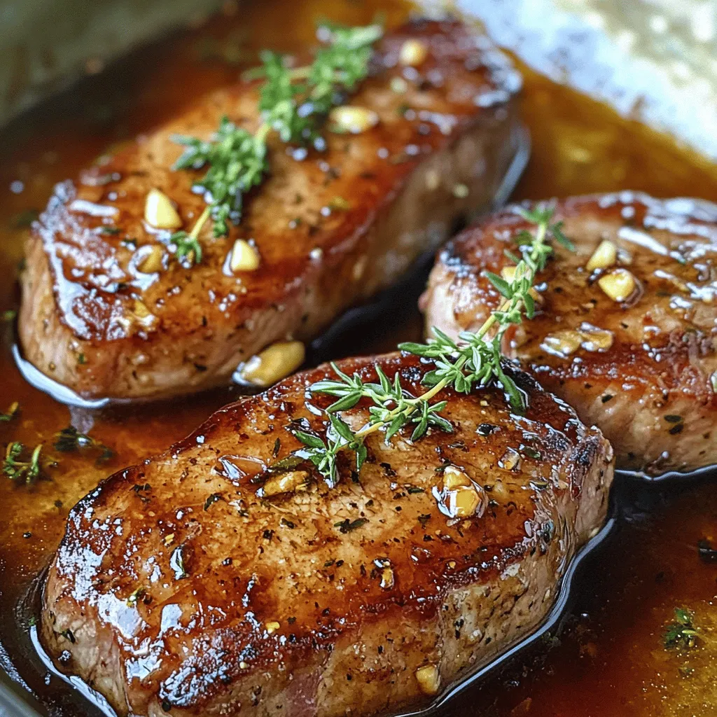 - 500 g Schweinefilet - 3 EL Honig - 4 Knoblauchzehen - 2 EL Sojasauce (ungesalzen) - 1 EL Apfelessig - 1 EL Olivenöl - Salz und Pfeffer - Frischer Thymian oder Petersilie