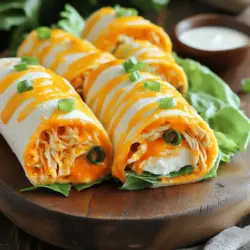 - 2 Tassen gekochtes Hähnchen, zerrupft - 1/2 Tasse Buffalo-Sauce - 1/2 Tasse Frischkäse, weich - 1/2 Tasse geriebener Cheddar-Käse Die Hauptzutaten sind der Schlüssel zu meinem Buffalo Chicken Tortilla Roll-Up. Gekochtes Hähnchen gibt dir die Basis. Es ist wichtig, dass das Hähnchen gut gewürzt ist. Buffalo-Sauce bringt die Schärfe und den Kick. Frischkäse macht die Mischung cremig. Der geriebene Cheddar-Käse fügt einen tollen Geschmack hinzu. - 1/4 Tasse Frühlingszwiebeln, gehackt - 4 große Weizentortillas - 1 Tasse Eisbergsalat, zerrupft - 1/4 Tasse Ranch-Dressing (optional zum Dippen) Die ergänzenden Zutaten bringen Frische und Textur. Frühlingszwiebeln geben einen milden Zwiebelgeschmack. Weizentortillas sind perfekt zum Rollen. Eisbergsalat sorgt für Knackigkeit und Frische. Ranch-Dressing ist optional, aber es ist ein toller Dip. Für das perfekte Erlebnis, schau dir das [Full Recipe] an. Zuerst bereiten wir das Hähnchen vor. Du kannst gekochtes Hähnchen verwenden oder es selbst zubereiten. Zerrupfe das Hähnchen in kleine Stücke. Dann gib die Buffalo-Sauce dazu und mische alles gut. So wird das Hähnchen schön würzig. Jetzt geht es weiter mit dem Käse. Nimm eine Schüssel, um den Frischkäse und den geriebenen Cheddar-Käse zu vermengen. Rühre kräftig, bis alles eine glatte und cremige Masse ergibt. Das bringt viel Geschmack in die Röllchen. Nehme eine große Weizentortilla und lege sie auf eine saubere Fläche. Verteile eine Schicht der Frischkäsemischung gleichmäßig darauf. Lass dabei einen kleinen Rand frei. In der Mitte der Tortilla lege eine Handvoll zerrupften Eisbergsalat. Füge dann die Buffalo-Hühnchen-Mischung hinzu. Streue die gehackten Frühlingszwiebeln darüber. Jetzt kommt der spannende Teil! Rolle die Tortilla von der Seite mit der Füllung her auf. Achte darauf, die Ränder einzuschlagen, damit die Füllung nicht herausfällt. Wiederhole diesen Schritt mit den übrigen Tortillas und Füllungen. Lass die Röllchen mit der Nahtseite nach unten auf einem Schneidebrett ruhen. Wenn du möchtest, kannst du sie für 15 bis 30 Minuten in den Kühlschrank legen. So werden sie fester und lassen sich besser schneiden. Schneide jedes Röllchen in Stücke von etwa 2,5 cm. Arrangiere die Stücke auf einer großen Platte. Du kannst sie mit zusätzlichen gehackten Frühlingszwiebeln garnieren und Ranch-Dressing in einer kleinen Schüssel zum Dippen bereitstellen. Für das komplette Rezept schau dir die [Full Recipe] an. Um die perfekte Konsistenz zu erzielen, ist das Verhältnis von Frischkäse und Käse wichtig. Ich empfehle, 1:1 zu verwenden. So wird die Füllung cremig, aber nicht zu schwer. Manchmal mag ich es, etwas mehr Frischkäse zu verwenden. Das macht die Mischung leichter und frischer. Die Würzung ist ebenfalls entscheidend. Buffalo-Sauce hat viel Geschmack, aber auch etwas Schärfe. Probieren Sie, die Menge anzupassen. Fangen Sie mit 1/2 Tasse an und testen Sie die Mischung. Wenn Sie es schärfer möchten, können Sie mehr hinzufügen. Achten Sie darauf, die Mischung gut zu probieren, bevor Sie die Tortillas füllen. Die Vorbereitungszeit effektiv nutzen, ist der Schlüssel. Ich mache oft die Füllung zuerst. Während ich sie mische, kann ich die Tortillas vorbereiten. Legen Sie sie einfach auf eine saubere Fläche. Wenn ich viele mache, benutze ich mehrere Schüsseln für die Zutaten. So bleibt alles übersichtlich. Für die Roll-Ups brauchen Sie einige einfache Küchenutensilien: eine Schüssel, einen Löffel und ein Schneidebrett. Ein scharfes Messer ist wichtig, um die Röllchen gut zu schneiden. Wenn Sie die Röllchen kühlen, wird es einfacher, sie in Stücke zu schneiden. Kühlen Sie sie für 15-30 Minuten im Kühlschrank. So bleiben sie fest und fallen nicht auseinander. Für das vollständige Rezept schauen Sie sich bitte das [Full Recipe] an. {{image_4}} Buffalo Chicken Tortilla Roll-Ups sind sehr flexibel. Du kannst sie nach deinem Geschmack anpassen. - Vegetarische Optionen: Statt Hähnchen kannst du Quinoa oder schwarze Bohnen verwenden. Diese Zutaten bringen tolle Textur und Nährstoffe. Füge etwas gewürfeltes Gemüse hinzu, wie Paprika oder Zucchini, um mehr Geschmack zu erzielen. - Geflügel-Variationen: Du kannst auch Truthahn oder Putenbrust verwenden. Diese Optionen bringen einen anderen Geschmack und sind leicht. Die Zubereitung bleibt gleich. Die Sauce macht viel aus. Du kannst verschiedene Saucen ausprobieren, um den Geschmack zu verändern. - BBQ-Sauce als Substitute: Anstelle der Buffalo-Sauce kannst du BBQ-Sauce verwenden. Dies gibt den Röllchen einen süßeren und rauchigen Geschmack. Es passt gut zu dem Käse und dem Gemüse. - Knoblauch-Dip verwenden: Statt Ranch-Dressing kannst du einen Knoblauch-Dip verwenden. Dieser Dip ergänzt die Röllchen perfekt und bringt einen kräftigen Geschmack. Du kannst ihn leicht selbst machen. Mische Joghurt mit frischem Knoblauch und etwas Zitronensaft. Du findest die genauen Schritte und Zutaten in der [Full Recipe]. - Bewahre die Zutaten im Kühlschrank auf. So bleiben sie frisch. - Gekochtes Hähnchen hält sich bis zu vier Tage. Benutze frische Zutaten für den besten Geschmack. - Lagere die Röllchen in einem luftdichten Behälter. So bleiben sie weich und lecker. - Du kannst die Röllchen auch einfrieren. Wickel sie in Frischhaltefolie ein. So halten sie sich bis zu drei Monate. Wenn du sie essen willst, einfach im Kühlschrank auftauen. Diese Lagerungshinweise helfen dir, die Buffalo Chicken Tortilla Roll-Ups frisch zu halten. So kannst du sie jederzeit genießen. Für das vollständige Rezept schau dir den [Full Recipe] an. Buffalo Chicken Tortilla Roll-Ups halten im Kühlschrank etwa 3 bis 5 Tage. Um die Frische zu bewahren, lege die Röllchen in einen luftdichten Behälter. Achte darauf, die Röllchen nicht zu lange stehen zu lassen. So bleiben sie lecker und sicher zu essen. Ja, du kannst die Tortilla Roll-Ups im Voraus zubereiten. Du kannst sie bis zu einem Tag vorher machen. Stelle sicher, dass du sie gut abdeckst und im Kühlschrank lagerst. So hast du weniger Stress, wenn es Zeit zum Servieren ist. Außerdem schmecken die Röllchen oft noch besser, wenn sie etwas ziehen können. Die besten Dips für Buffalo Chicken Roll-Ups sind Ranch-Dressing und Blauschimmelkäse-Dressing. Diese Dips ergänzen die scharfen Aromen der Röllchen gut. Du kannst auch Guacamole oder Salsa ausprobieren. Sie bringen Frische und einen anderen Geschmack. Das macht das Essen noch spannender. Die Buffalo Chicken Tortilla Roll-Ups sind einfach zuzubereiten. Wir haben die Hauptzutaten wie Hähnchen, Buffalo-Sauce und Käse behandelt. Dabei sind die ergänzenden Zutaten wie Frühlingszwiebeln und Tortillas wichtig. Ich habe dir gezeigt, wie du die Roll-Ups zubereitest und lagerst. Nutze die Variationen und Tipps, um deine eigenen Ideen einzubringen. Denk daran, dass diese Röllchen super für Partys sind. Probiere sie aus und finde deinen Favoriten!