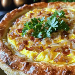Der deutsche Zwiebelkuchen ist einfach zu machen. Hier sind die Hauptzutaten, die du brauchst: