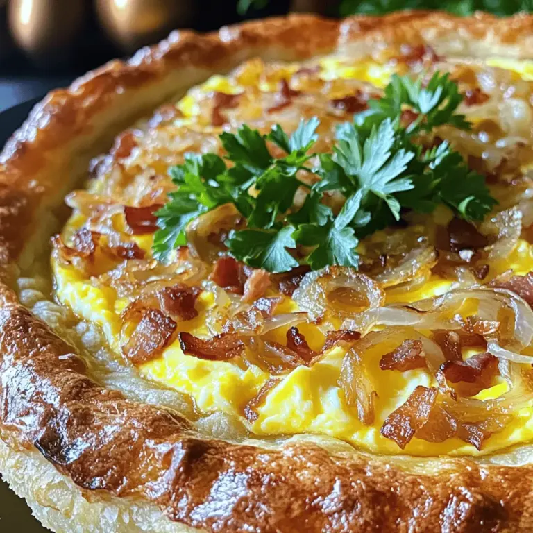 Der deutsche Zwiebelkuchen ist einfach zu machen. Hier sind die Hauptzutaten, die du brauchst: