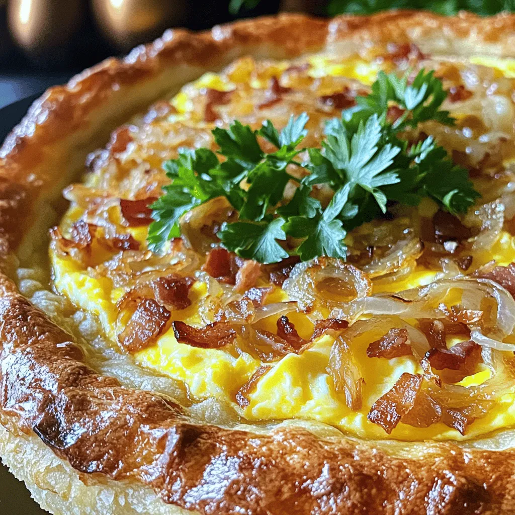 Der deutsche Zwiebelkuchen ist einfach zu machen. Hier sind die Hauptzutaten, die du brauchst: