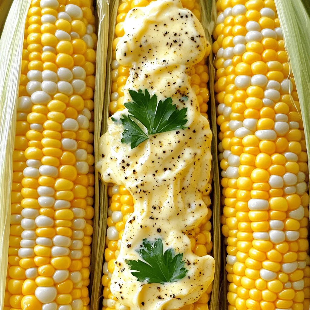Zitronenpfeffer-Maiskolben sind einfach und lecker. Du brauchst nur wenige Zutaten. Die Zutaten sind frische Maiskolben, Butter, Zitronenschale, Zitronensaft, schwarzer Pfeffer und Meersalz. Optional kannst du frische Petersilie für die Garnitur nutzen.