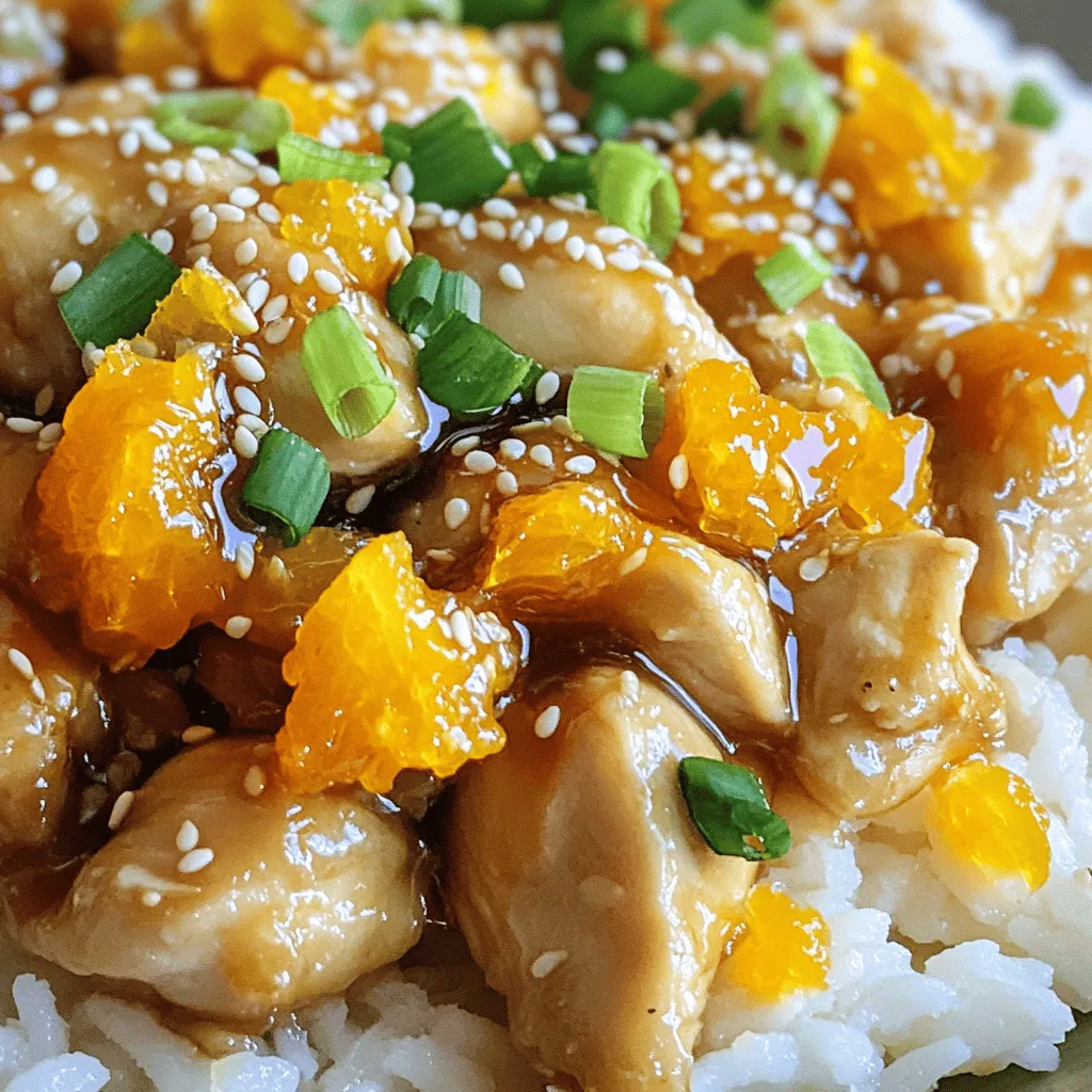 Für das leckere 3 Ingredient Orange Chicken brauchst du nur drei einfache Zutaten: - 450 g Hähnchenschenkel, ohne Knochen und Haut, gewürfelt - 1 Tasse Orangenmarmelade - 2 Esslöffel Sojasauce Diese Zutaten sind leicht zu finden. Sie geben dem Gericht den perfekten süßen und salzigen Geschmack. Beim Hähnchen empfehle ich frische, hochwertige Stücke. Achte darauf, dass das Fleisch nicht gefroren ist. Für die Orangenmarmelade wähle eine Marke mit echtem Fruchtanteil. Dies sorgt für einen besseren Geschmack. Die Sojasauce sollte dunkel und reichhaltig sein. Sie bringt mehr Tiefe in die Sauce. Das Rezept ergibt vier Portionen. Du kannst die Menge leicht anpassen: - Für zwei Portionen: 225 g Hähnchen, ½ Tasse Marmelade, 1 Esslöffel Sojasauce. - Für sechs Portionen: 675 g Hähnchen, 1 ½ Tassen Marmelade, 3 Esslöffel Sojasauce. Mit diesen einfachen Anpassungen bleibt das Gericht lecker und sättigend. Nutze die Full Recipe für weitere Details und Tipps! Zuerst nimm eine mittelgroße Schüssel. Füge 1 Tasse Orangenmarmelade und 2 Esslöffel Sojasauce hinzu. Rühre die Mischung gut um, bis sie glatt ist. Diese Sauce wird dein Hauptgeschmacksträger sein. Sie ist süß und salzig zugleich. Erhitze eine große Pfanne bei mittlerer bis hoher Hitze. Gib die gewürfelten Hähnchenteile in die Pfanne. Brate das Hähnchen 5 bis 7 Minuten lang an. Es sollte leicht braun und durchgegart sein. Achte darauf, es regelmäßig umzurühren, damit es gleichmäßig gart. Reduziere die Hitze auf mittlere Stufe. Gieße die vorbereitete Orangensauce gleichmäßig über das Hähnchen. Rühre gut um, damit die Sauce alle Hähnchenteile bedeckt. Lass das Ganze für weitere 5 bis 7 Minuten köcheln. Die Sauce wird dicker und klebrig. Rühre zwischendurch um, damit nichts an der Pfanne kleben bleibt. Wenn die Sauce die gewünschte Dicke hat, nimm die Pfanne vom Herd. Um die perfekte Sauce für dein Orangenhähnchen zu erhalten, ist die richtige Mischung wichtig. Die Sojasauce und die Orangenmarmelade sollten gut vermischt sein. Dies gibt der Sauce die süße Note und die salzige Tiefe. Achte darauf, die Hitze beim Kochen zu kontrollieren. Eine mittlere Hitze hilft, die Sauce gleichmäßig dick zu machen. Wenn die Sauce zu dünn ist, koche sie länger. Rühre dabei oft um, damit sie nicht anbrennt. Ein häufiger Fehler ist, das Hähnchen zu lange zu garen. Das Hähnchen wird dann trocken und zäh. Brate es nur, bis es goldbraun und durchgegart ist. Ein weiterer Fehler ist, die Sauce nicht genug zu rühren. Wenn du die Sauce nicht gut verteilst, klebt das Hähnchen an der Pfanne. Überprüfe auch die Hitze. Zu hohe Hitze kann die Sauce verbrennen und bitter machen. Die Garzeit für das Hähnchen beträgt etwa 5-7 Minuten. Das hängt von der Größe der Stücke ab. Wenn du größere Stücke verwendest, verlängere die Zeit etwas. Für die Sauce solltest du ebenfalls 5-7 Minuten einplanen, um die richtige Dicke zu erreichen. Wenn du mehr Sauce möchtest, verdopple die Menge an Marmelade und Sojasauce. Teste die Konsistenz, bis sie dir gefällt. {{image_4}} Wenn du eine vegetarische Version machen möchtest, nutze Tofu statt Hähnchen. Schneide den Tofu in Würfel und brate ihn goldbraun an. Der Tofu nimmt die süße Sauce gut auf. Du kannst auch Tempeh oder Seitan verwenden. Diese Optionen sind herzhaft und lecker. Um den Geschmack zu intensivieren, füge frischen Ingwer oder Knoblauch hinzu. Eine kleine Menge Chili kann auch für einen scharfen Kick sorgen. Du kannst auch einen Spritzer Limettensaft hinzufügen. Dies bringt eine frische Note in die Sauce. Für mehr Textur probiere geröstete Erdnüsse oder Cashewkerne. Serviere dein Orangenhähnchen mit fluffigem, weißem Reis oder Quinoa. Gedämpfter Brokkoli passt auch perfekt dazu. Für eine knusprige Note kannst du Frühlingsrollen als Beilage anbieten. Garniere das Gericht mit frischen Kräutern oder gehackten Frühlingszwiebeln. Dies macht das Gericht noch ansprechender. Um dein 3 Ingredient Orange Chicken frisch zu halten, lagere es in einem luftdichten Behälter. So bleibt das Hähnchen saftig und die Sauce bleibt klebrig. Stelle sicher, dass das Gericht abgekühlt ist, bevor du es in den Kühlschrank stellst. So vermeidest du Kondensation, die das Essen wässrig machen könnte. Du kannst Reste auch einfrieren. Teile das Hähnchen in Portionen und lege sie in Gefrierbeutel. Vergiss nicht, die Luft herauszudrücken, bevor du sie verschließt. So bleibt das Hähnchen bis zu drei Monate frisch. Wenn du bereit bist, es zu genießen, lasse es über Nacht im Kühlschrank auftauen. Um das Hähnchen wieder aufzuwärmen, kannst du es in einer Pfanne auf mittlerer Hitze erhitzen. Füge einen kleinen Schuss Wasser oder Brühe hinzu, um ein Ankleben zu verhindern. Alternativ kannst du die Mikrowelle nutzen. Stelle die Leistung auf mittel und erwärme das Hähnchen in Intervallen von 30 Sekunden. So bleibt das Gericht lecker und nicht trocken. Für das vollständige Rezept, schau dir die Full Recipe an. Du kannst das Rezept leicht anpassen. Füge Ingwer für mehr Geschmack hinzu. Oder probiere Knoblauch für eine herzhaftere Note. Du kannst auch den Zucker in der Marmelade reduzieren, falls du es weniger süß magst. Ja, du kannst frisches Obst nutzen! Verwende frisch gepressten Orangensaft und etwas Zucker. Das gibt deinem Gericht einen frischen Geschmack. Du kannst auch andere Zitrusfrüchte probieren, wie Limetten oder Grapefruits. Orangenhähnchen schmeckt toll mit Reis. Probiere weißen Reis oder Jasminreis. Auch gedämpfter Brokkoli passt gut dazu. Für etwas Knusprigkeit sind gebratene Gemüse eine tolle Wahl. Du kannst auch einen frischen Salat servieren. Für das vollständige Rezept schau dir den Abschnitt "Full Recipe" an. Diese Anleitung hat Ihnen gezeigt, wie Sie leckeres Orangenhähnchen zubereiten. Wir haben wichtige Zutaten besprochen, Tipps zur perfekten Sauce gegeben und Variationen vorgestellt. Denken Sie daran, die Garzeiten gut im Blick zu behalten. Egal, ob Sie das Rezept anpassen oder zusätzliche Beilagen wählen, viel Spaß beim Kochen und Genießen! Mit diesen Tipps können Sie ein großartiges Gericht schaffen, das jeder liebt.
