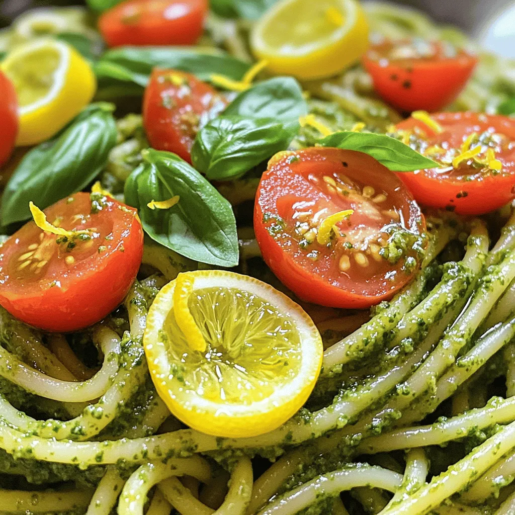 Für ein leckeres Zitronen-Basilikum-Pesto-Pasta brauchst du einige frische und gesunde Zutaten. Hier sind die Hauptzutaten: - 2 Tassen frische Basilikumblätter - 1/4 Tasse geröstete Pinienkerne - 1/2 Tasse geriebener Parmesan-Käse - 2 Knoblauchzehen, fein gehackt - 1/2 Tasse natives Olivenöl extra - Zeste und Saft von 1 Zitrone - Salz und Pfeffer nach Geschmack - 340 g Spaghetti oder Pasta nach Wahl Diese Zutaten machen dein Pesto frisch und aromatisch. Basilikum bringt einen tollen Geschmack. Pinienkerne geben eine nussige Note. Parmesan sorgt für die richtige Cremigkeit. Die Wahl des Öls ist wichtig für das Aroma. Natives Olivenöl extra hat den besten Geschmack. Es bringt Frische und eine feine Note. Salz und Pfeffer sind einfach, aber sie betonen die Aromen. Wenn du dein Pesto würzt, taste dich langsam an den Geschmack heran. Ein wenig Salz kann viel ausmachen. Pfeffer gibt einen kleinen Kick. Du kannst dein Gericht mit frischem Gemüse schön anrichten. Cherrytomaten sind eine tolle Wahl. Sie bringen Süße und Farbe auf den Teller. Füge einige zusätzliche Basilikumblätter hinzu. Sie sehen nicht nur gut aus, sondern schmecken auch frisch. Das sorgt für einen tollen Kontrast zu deiner Pasta. Es macht das Essen noch interessanter. Wenn du etwas mehr Crunch möchtest, füge geröstete Pinienkerne oben drauf. Für das vollständige Rezept schaue dir die [Full Recipe] an. Um dein Zitronen-Basilikum-Pesto zu machen, nimm eine Küchenmaschine. Gib die frischen Basilikumblätter, geröstete Pinienkerne, geriebenen Parmesan und den fein gehackten Knoblauch hinein. Pulsieren, bis alles gut zerkleinert ist. Während die Maschine läuft, träufle langsam das Olivenöl hinein. Das hilft, eine glatte Paste zu bekommen. Füge die Zitronenzeste und den Saft hinzu. Schmecke dann mit Salz und Pfeffer ab. Ein guter Tipp: Taste das Pesto während des Mixens ab. So findest du den perfekten Geschmack. Koche die Pasta in einem großen Topf mit gesalzenem Wasser. Bring das Wasser zum Kochen, dann gib die Spaghetti hinzu. Achte darauf, sie bis al dente zu garen. Das bedeutet, sie sollten weich, aber noch einen kleinen Biss haben. Lese die Anleitung auf der Verpackung, um die Kochzeit zu wissen. Bevor du die Pasta abgießt, hebe eine halbe Tasse des Nudelwassers auf. Dieses Wasser ist voller Stärke und hilft, die Sauce cremiger zu machen. Nachdem die Pasta gekocht ist, lass sie abtropfen. Gib sie zurück in den Topf. Jetzt kommt das Pesto dazu. Vermenge die Pasta gut mit dem Pesto. Das Ziel ist, dass jede Nudel schön mit der Sauce überzogen ist. Wenn das Pesto zu dick ist, füge langsam das reservierte Nudelwasser hinzu. Rühre weiter, bis du die gewünschte Cremigkeit erreichst. Garniere die Pasta mit halbierten Cherrytomaten und frischen Basilikumblättern. So sieht dein Gericht nicht nur gut aus, sondern schmeckt auch frisch und lecker. Für die genaue Zubereitung und Mengen schaue dir die [Full Recipe] an. Um ein cremiges Pesto zu machen, achte auf die richtige Menge Olivenöl. Beginne mit weniger und füge mehr hinzu, bis die gewünschte Konsistenz erreicht ist. Nutze immer frische Zutaten, besonders Basilikum. Wenn du das Pesto pürierst, pulsiere es nur leicht. So bleibt es etwas grob und hat mehr Textur. Ein häufiger Fehler ist, zu viel Knoblauch zu verwenden. Das kann den Geschmack überdecken. Achte auch darauf, das Pesto nicht zu lange zu pürieren. Es sollte frisch und lebendig schmecken, also püriere es nur kurz. Verwende kein altes Basilikum, da dies den Geschmack mindert. Um die Aromen anzupassen, experimentiere mit der Zitrone. Mehr Zeste gibt mehr Frische, während mehr Saft etwas Säure hinzufügt. Du kannst auch mit Nüssen spielen. Walnüsse oder Mandeln bringen eine neue Note. Wenn du es schärfer magst, füge eine Prise Chili hinzu. {{image_4}} Du kannst verschiedene Kräuter für Pesto verwenden. Petersilie ist frisch und leicht. Koriander bringt einen tollen Geschmack. Auch Rucola ist eine spannende Wahl. Wenn du es würziger magst, probiere Minze. Diese Alternativen geben deinem Pesto einen neuen Twist. Pasta ist vielseitig. Du kannst Spaghetti verwenden, aber auch Fusilli oder Penne passen gut. Glutenfreie Pasta ist eine gute Wahl für Allergiker. Zucchini-Nudeln sind leicht und gesund. Experimentiere mit verschiedenen Formen und Texturen, um deine Lieblingskombination zu finden. Um dein Gericht herzhaft zu machen, füge Hähnchen oder Garnelen hinzu. Gegrilltes Gemüse wie Paprika und Zucchini bringt Farbe und Geschmack. Du kannst auch Kirschtomaten in die Pfanne geben, um mehr Frische zu erreichen. Ein Spritzer Zitrone verstärkt die Aromen und gibt dem Gericht das gewisse Etwas. Für das komplette Rezept schau dir das [Full Recipe] an. Wenn Sie Reste von Zitronen-Basilikum-Pesto-Pasta haben, bewahren Sie diese in einem luftdichten Behälter auf. Stellen Sie sicher, dass die Pasta vollständig abgekühlt ist, bevor Sie sie einpacken. So bleibt der Geschmack frisch. Ich empfehle, die Reste innerhalb von drei Tagen zu essen. Sie können die Reste auch mit etwas zusätzlichem Olivenöl anfeuchten, um die Trockenheit zu vermeiden. Im Kühlschrank hält sich Ihre Zitronen-Basilikum-Pesto-Pasta etwa drei bis vier Tage. Achten Sie darauf, die Pasta gut zu lagern, um die besten Ergebnisse zu erzielen. Überprüfen Sie immer auf Anzeichen von Verderb, wie einen unangenehmen Geruch oder Verfärbungen. Diese Hinweise deuten darauf hin, dass die Pasta nicht mehr gut ist. Ja, Sie können Zitronen-Basilikum-Pesto-Pasta einfrieren! Lassen Sie die Pasta vollständig abkühlen, bevor Sie sie in einem gefrierfesten Behälter aufbewahren. Achten Sie darauf, etwas Platz zu lassen, da sich die Pasta beim Einfrieren ausdehnt. Die Pasta bleibt bis zu drei Monate frisch. Wenn Sie die Pasta aufwärmen, fügen Sie etwas Nudelwasser hinzu, um die Cremigkeit wiederherzustellen. Das beste Zitronen-Basilikum-Pesto ist frisch und einfach. Verwende frische Basilikumblätter. Sie geben den besten Geschmack. Nutze geröstete Pinienkerne für eine nussige Note. Füge geriebenen Parmesan-Käse hinzu, um die Cremigkeit zu erhöhen. Hacke die Zutaten in einer Küchenmaschine gut. Lass das Olivenöl langsam einfließen, um die richtige Konsistenz zu erreichen. Zum Schluss füge die Zitronenzeste und den Saft hinzu. Das macht das Pesto frisch und lebendig. Vergiss nicht, mit Salz und Pfeffer abzuschmecken. Für die vollständige Anleitung, schau dir das Full Recipe an. Ja, du kannst die Zitronen-Basilikum-Pesto-Pasta vegan machen. Lass den Parmesan einfach weg. Es gibt viele pflanzliche Käsealternativen, die gut funktionieren. Du kannst auch Nährhefe verwenden, um einen käsigen Geschmack zu bekommen. Achte darauf, dass du vegane Pasta wählst. So bleibt das Gericht komplett pflanzlich. Das Pesto bleibt trotzdem lecker und voll im Geschmack. Die Zubereitung dauert nur etwa 25 Minuten. Du brauchst 10 Minuten für die Vorbereitung des Pestos. Das Kochen der Pasta dauert etwa 10 Minuten. Danach mischst du die Pasta mit dem Pesto. Das geht schnell und einfach. In weniger als einer halben Stunde hast du ein köstliches Gericht. Zusammenfassend haben wir die Zutaten und den Prozess für Zitronen-Basilikum-Pesto-Pasta erkundet. Die Hauptzutaten bringen frischen Geschmack und Harmonie. Ich habe Tipps gegeben, um dein Pesto cremig zu machen und typische Fehler zu vermeiden. Du kannst sogar neue Variationen ausprobieren und Reste richtig lagern. Das Kochen dieser Pasta ist einfach, macht Spaß und bringt frische Aromen auf deinen Teller. Probiere es selbst aus und genieße!