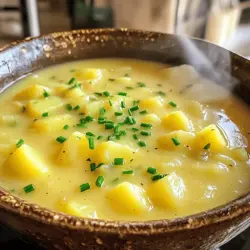 Die Zutaten für die cremige Kartoffelsuppe sind einfach und frisch. Hier ist, was du brauchst: - 4 große Russet-Kartoffeln, geschält und gewürfelt - 1 mittelgroße Zwiebel, gehackt - 3 Knoblauchzehen, fein gehackt - 4 Tassen Gemüse- oder Hühnerbrühe - 1 Tasse Schlagsahne (oder Kokoscreme für eine milchfreie Variante) - 2 Esslöffel Olivenöl - 1 Teelöffel getrockneter Thymian - Salz und Pfeffer nach Geschmack - Frische Schnittlauch oder Petersilie zum Garnieren Die Wahl der Kartoffeln ist wichtig für die Suppe. Ich empfehle, Russet-Kartoffeln zu verwenden. Sie sind stärkehaltig und machen die Suppe schön cremig. Achte darauf, dass die Kartoffeln fest und ohne grüne Stellen sind. Grüne Stellen können bitter schmecken. Wenn du eine andere Textur möchtest, probiere Yukon Gold-Kartoffeln. Sie haben einen cremigen Geschmack. Frische Kräuter bringen viel Geschmack in die Suppe. Ich empfehle, frischen Schnittlauch oder Petersilie zu verwenden. Diese Kräuter geben der Suppe einen frischen Kick. Du kannst auch anderen Gewürzen wie Muskatnuss ausprobieren. Ein Hauch von Muskatnuss verstärkt den Geschmack der Kartoffeln. Wenn du es schärfer magst, füge etwas Cayennepfeffer hinzu. Diese kleinen Änderungen machen die Suppe zu deinem eigenen Gericht. Wenn du mehr über die Zubereitung erfahren möchtest, sieh dir das [Full Recipe] an. Um die perfekte cremige Kartoffelsuppe zu machen, beginne mit der Zwiebel. Erhitze das Olivenöl in einem großen Topf bei mittlerer Hitze. Füge die gehackte Zwiebel hinzu und dünste sie. Es dauert etwa 5 Minuten, bis sie glasig wird. Jetzt kommt der Knoblauch. Rühre ihn ein und füge den getrockneten Thymian hinzu. Lass das Ganze für eine weitere Minute köcheln. Der Duft wird köstlich! Dann kommen die Kartoffeln. Gib die gewürfelten Kartoffeln in den Topf und gieße die Brühe darüber. Bringe die Mischung zum Kochen. Reduziere dann die Hitze. Lass sie 15-20 Minuten köcheln, bis die Kartoffeln weich sind. Wenn die Kartoffeln gar sind, ist es Zeit zum Pürieren. Du kannst einen Stabmixer verwenden. Püriere die Suppe vorsichtig, bis sie glatt und cremig ist. Wenn du keinen Stabmixer hast, fülle die Suppe in einen Standmixer. Pass aber auf, denn die Suppe ist heiß! Sobald die Suppe schön cremig ist, reduziere die Hitze. Rühre dann die Schlagsahne oder die Kokoscreme ein. Lass die Suppe noch 5-10 Minuten köcheln, damit sich die Aromen gut vermischen. Schmecke die Suppe mit Salz und Pfeffer ab. Serviere die Suppe heiß. Für das gewisse Etwas garniere sie mit frischem Schnittlauch oder Petersilie. Das bringt Farbe und Frische in die Suppe. Du kannst auch knusprige Brotstückchen oder Croutons dazu reichen. Das gibt einen tollen Kontrast zur Cremigkeit der Suppe. So wird deine einfache cremige Kartoffelsuppe zu einem echten Genuss. Um beim Kochen Zeit zu sparen, schäle die Kartoffeln vorher. Du kannst sie auch in kleine Stücke schneiden. Kleinere Stücke garen schneller. Nutze einen Schnellkochtopf für die Brühe. Das spart dir viel Zeit. Du kannst auch die Brühe im Voraus zubereiten und im Kühlschrank aufbewahren. Das macht das Kochen schneller. Jeder hat unterschiedliche Vorlieben. Du kannst die Suppe anpassen. Füge Käse hinzu, um sie cremiger zu machen. Wenn du es scharf magst, gib etwas Chili oder Paprika dazu. Für einen frischen Geschmack, füge Zitronensaft oder Limette hinzu. Auch verschiedene Kräuter wie Basilikum oder Oregano passen gut. Experimentiere mit den Aromen, die du magst. Die Textur ist wichtig für eine gute Suppe. Du kannst die Suppe grob oder ganz glatt pürieren. Wenn du eine stückige Suppe magst, püriere nur die Hälfte. Füge nach dem Pürieren ein paar kleine Kartoffelstücke hinzu. Das gibt der Suppe mehr Biss. Auch das Hinzufügen von Sahne oder Kokoscreme macht die Suppe reichhaltiger. Halte die Suppe am Ende warm, damit sie nicht zu dick wird. ![Vollständiges Rezept](#) für eine einfache cremige Kartoffelsuppe. {{image_4}} Du kannst die Kartoffelsuppe ganz leicht vegetarisch oder vegan machen. Statt Hühnerbrühe nimm Gemüsebrühe. Für die cremige Textur verwende Kokoscreme oder Mandelmilch. Diese Alternativen halten den Geschmack reichhaltig und lecker. Wenn du möchtest, kannst du auch Hefeflocken für einen käsigen Geschmack hinzufügen. Saisonale Zutaten bringen frische Aromen in deine Suppe. Im Frühling kannst du Spargel oder Erbsen hinzufügen. Im Herbst sind Kürbis oder Süßkartoffeln eine tolle Wahl. Diese Zutaten ergänzen die Kartoffeln gut und machen das Gericht bunter. Achte darauf, die neuen Zutaten zur richtigen Zeit in den Kochprozess einzufügen. Jeder hat andere Vorlieben. Wenn du es scharf magst, füge Paprikapulver oder Cayennepfeffer hinzu. Für mehr Tiefe kannst du geräuchertes Paprikapulver verwenden. Wenn du Kräuter liebst, probiere frischen Dill oder Thymian. Diese Anpassungen machen die Suppe interessant und einzigartig. Du kannst auch mit dem Salz und Pfeffer experimentieren, um die perfekte Mischung zu finden. Für das vollständige Rezept, schaue dir die Anleitung im Abschnitt "Vollständiges Rezept" an. Um die Kartoffelsuppe frisch zu halten, lagere sie in einem luftdichten Behälter. Lass die Suppe zuerst auf Raumtemperatur abkühlen. Dann kannst du sie für bis zu drei Tage im Kühlschrank aufbewahren. Wenn du die Suppe wieder aufwärmst, mache das bei niedriger Hitze. Rühre gut um, damit sie gleichmäßig warm wird. Du kannst die Kartoffelsuppe auch einfrieren. Fülle sie in gefriergeeignete Behälter oder Beutel. Achte darauf, etwas Platz zu lassen, da die Suppe beim Gefrieren expandiert. Die Suppe hält sich bis zu drei Monate im Gefrierfach. Zum Auftauen legst du sie über Nacht in den Kühlschrank. Erhitze sie dann langsam auf dem Herd oder in der Mikrowelle. Die Haltbarkeit der Kartoffelsuppe im Kühlschrank beträgt etwa drei Tage. Wenn du nach dieser Zeit noch Reste hast, überprüfe den Geruch. Wenn sie schlecht riecht oder die Farbe sich verändert hat, ist es am besten, sie wegzuwerfen. Es ist wichtig, auf Lebensmittelqualität zu achten, um gesund zu bleiben. Um die Suppe dicker zu machen, püriere sie länger. Du kannst auch mehr Kartoffeln hinzufügen. Eine weitere Methode ist, etwas Mehl oder Stärke mit Wasser zu mischen und dann einzurühren. Ein Schuss Sahne macht die Suppe auch cremiger. Die besten Beilagen sind frisches Brot oder Brötchen. Ein knackiger Salat passt auch gut dazu. Du kannst auch Käse, wie Cheddar, darüber streuen. Gebratene Speckwürfel sind eine weitere leckere Option. Ja, du kannst andere Gemüse hinzufügen. Karotten oder Sellerie sind tolle Ergänzungen. Auch Blumenkohl oder Brokkoli passen gut zur Kartoffelsuppe. Diese Gemüse sorgen für mehr Geschmack und Nährstoffe. Sei kreativ und teste verschiedene Kombinationen! Die Kartoffelsuppe ist einfach zuzubereiten und sehr lecker. Wir haben die besten Zutaten besprochen und wie man Kartoffeln sowie frische Kräuter auswählt. Die Schritt-für-Schritt-Anleitung hilft beim Kochen und Pürieren. Tipps für Anpassungen und das Sparen von Zeit sind wichtig. Zudem gibt es verschiedene Varianten für jeden Geschmack. Schließlich sind die Lagerung und Haltbarkeit entscheidend, damit die Suppe lange frisch bleibt. Genieße die Suppenvielfalt und kreiere deine eigene köstliche Version!