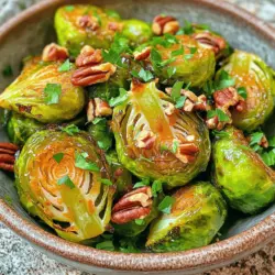 Für dieses einfache Rezept brauchst du einige wichtige Zutaten. Sie sind leicht zu finden und machen das Gericht besonders. Hier sind die Hauptzutaten: - 450 g Rosenkohl, vorbereitet und halbiert - 3 Esslöffel Olivenöl - 60 ml reiner Ahornsirup - 2 Esslöffel Balsamico-Essig - 1 Teelöffel Knoblauchpulver - Salz und frisch gemahlener schwarzer Pfeffer nach Geschmack Diese Zutaten sorgen für einen süß-herzhaften Geschmack. Der Ahornsirup bringt eine feine Süße, während der Balsamico-Essig eine leichte Säure hinzufügt. Du kannst das Rezept noch weiter verbessern, indem du einige optionale Zutaten hinzufügst. Diese Zutaten bringen mehr Geschmack und Textur: - 60 g gehackte Pekannüsse (optional) - 2 Esslöffel frische Petersilie, gehackt (zum Garnieren) Die Pekannüsse sind knusprig und ergänzen die Röstaromen. Frische Petersilie bringt Farbe und Frische ins Gericht. Die Auswahl frischer Zutaten ist wichtig für den Geschmack. Achte auf folgende Punkte: - Wähle festere Rosenkohl-Röschen ohne braune Stellen. - Achte darauf, dass die Blätter grün und knackig sind. - Kaufe Olivenöl von guter Qualität für den besten Geschmack. - Nutze reinen Ahornsirup, um die Süße zu maximieren. Mit diesen Tipps stellst du sicher, dass deine Ahornsirup-Glasierte Rosenkohl lecker und frisch schmecken. So wird das Gericht ein Hit auf deinem Tisch! Zuerst bereite ich alles vor. Ich nehme 10 Minuten für die Vorbereitung. Heize den Ofen auf 200 °C vor. Das sorgt dafür, dass die Rosenkohl gleichmäßig garen. Ich lege ein Backblech mit Backpapier aus, damit nichts kleben bleibt. In einer großen Schüssel vermenge ich die Zutaten. Ich nehme 450 g halbierten Rosenkohl und füge 3 Esslöffel Olivenöl hinzu. Dann kommt 60 ml reiner Ahornsirup dazu. Der Ahornsirup macht die Röschen süß und klebrig. Jetzt gebe ich 2 Esslöffel Balsamico-Essig und 1 Teelöffel Knoblauchpulver hinzu. Mit Salz und Pfeffer würze ich alles nach Geschmack. Ich rühre gut um, bis alle Röschen gleichmäßig überzogen sind. Jetzt verteile ich die Rosenkohlhälften auf dem Blech. Es ist wichtig, dass sie in einer einzigen Schicht liegen. So werden sie schön knusprig. Ich röste die Röschen im Ofen für 20 bis 25 Minuten. Nach der Hälfte der Zeit rühre ich sie um. Das sorgt für eine gleichmäßige Bräunung. Wenn ich Pekannüsse mag, füge ich 60 g gehackte Nüsse in den letzten 5 Minuten hinzu. So werden sie knusprig und lecker. Nach dem Rösten nehme ich die Rosenkohl heraus und serviere sie warm. Dies ist mein einfaches Rezept für Ahornsirup-glasierte Rosenkohl. Rosenkohl röstet man am besten bei hoher Hitze. So wird er außen knusprig und innen zart. Verwende ein Backblech mit genug Platz. Die Röschen sollten sich nicht überlappen. So werden sie gleichmäßig gar. Ein weiterer Trick ist, die Röschen vorher gut zu trocknen. Feuchtigkeit kann die Röstung beeinträchtigen. Um den besten Geschmack zu erzielen, verwende frische Zutaten. Der reiner Ahornsirup bringt eine süße Note. Kombiniere ihn mit Balsamico-Essig für eine tolle Balance. Knoblauchpulver fügt einen herzhaften Geschmack hinzu. Achte darauf, alle Zutaten gut zu vermengen. So verteilen sich die Aromen gleichmäßig. Rühre die Röschen während des Röstens einmal um. Dadurch karamellisieren sie besser. Ein häufiger Fehler ist es, die Röschen zu überladen. Wenn du zu viele auf dem Blech hast, werden sie eher dampfen als rösten. Achte auf die Garzeit. Zu langes Rösten macht sie bitter. Wenn du Nüsse hinzufügst, gib sie erst später dazu. So bleiben sie knusprig und frisch. Verliere nicht den Überblick beim Rühren. Halte die Röschen in Bewegung für ein gleichmäßiges Ergebnis. Für das vollständige Rezept schaue hier: [Full Recipe]. {{image_4}} Wenn du keinen Ahornsirup zur Hand hast, gibt es tolle Alternativen. Honig ist eine gute Wahl. Er gibt den Rosenkohl auch eine süße Note. Agavensirup bietet ebenfalls einen ähnlichen Geschmack. Du kannst auch braunen Zucker verwenden. Mische ihn einfach mit Wasser, um eine sirupartige Konsistenz zu erhalten. Jede dieser Optionen sorgt für einen tollen Geschmack. Rosenkohl ist nicht das einzige Gemüse, das du verwenden kannst. Karotten bringen eine süße Note und Farbvielfalt. Kürbis passt gut dazu und gibt einen herzhaften Geschmack. Du kannst auch Blumenkohl oder Brokkoli hinzufügen. Diese Gemüse rösten gut und harmonieren perfekt mit der Glasur. Experimentiere mit verschiedenen Kombinationen, um dein perfektes Rezept zu finden. Serviere die Rosenkohl auf verschiedene Arten. Du kannst sie warm als Beilage servieren. Sie passen gut zu Braten oder Fisch. Für einen besonderen Touch, füge geröstete Nüsse hinzu. Diese geben einen tollen Crunch. Du kannst auch Feta oder Parmesan darüber streuen. Diese Käsesorten ergänzen den süßen Geschmack wunderbar. Wenn du etwas Frisches magst, probiere Zitronensaft als Garnitur. So bringst du noch mehr Frische in das Gericht. Um Ihre Ahornsirup-Glasierte Rosenkohl frisch zu halten, lassen Sie sie abkühlen. Legen Sie die Reste in einen luftdichten Behälter. Stellen Sie sicher, dass der Behälter gut verschlossen ist. So bleibt der Geschmack erhalten. Lagern Sie die Reste im Kühlschrank. Ich empfehle, sie innerhalb von drei Tagen zu essen. Um die Reste aufzuwärmen, nutzen Sie die Mikrowelle oder den Ofen. Für die Mikrowelle legen Sie die Portion auf einen Teller. Decken Sie den Teller mit einem feuchten Tuch ab. Wärmen Sie die Rosenkohl in 30-Sekunden-Intervallen auf. Prüfen Sie zwischendurch die Temperatur. Wenn Sie den Ofen nutzen, heizen Sie ihn auf 180 °C vor. Legen Sie die Rosenkohl auf ein Backblech und erwärmen Sie sie für etwa 10 Minuten. So bleiben sie knusprig. Im Kühlschrank halten sich die Ahornsirup-Glasierte Rosenkohl bis zu drei Tage. Nach dieser Zeit können sie an Geschmack verlieren. Achten Sie darauf, die Reste in einem luftdichten Behälter zu lagern. Das hilft, Feuchtigkeit und Gerüche zu vermeiden. So genießen Sie Ihre köstliche Beilage auch später noch. Ahornsirup-glasierte Rosenkohl sind im Kühlschrank etwa drei bis fünf Tage haltbar. Lagern Sie sie in einem luftdichten Behälter. So bleiben sie frisch. Wenn Sie sie länger aufbewahren möchten, frieren Sie sie ein. Achten Sie darauf, sie vorher gut abzukühlen. Ja, Sie können gefrorenen Rosenkohl verwenden. Achten Sie jedoch darauf, ihn vorher gut aufzutauen. Dies hilft, die Textur zu erhalten. Für das beste Ergebnis empfehle ich, den gefrorenen Rosenkohl leicht zu blanchieren. So wird er zarter und bekommt besseren Geschmack. Wenn Sie keinen Ahornsirup haben, gibt es Alternativen. Honig ist eine gute Wahl. Agavensirup oder brauner Zucker funktionieren auch. Diese Süßungsmittel geben den Rosenkohl eine süße Note. Experimentieren Sie mit verschiedenen Optionen, um den perfekten Geschmack zu finden. Ahornsirup-glänzender Rosenkohl ist einfach zuzubereiten und lecker. Wir haben die besten Zutaten, die Schritt-für-Schritt-Anleitung und hilfreiche Tipps besprochen. Variationen bieten neue Geschmäcker und Möglichkeiten. Denk daran, frische Zutaten zu wählen und Fehler zu vermeiden. Mit diesen Tipps kannst du deinen Rosenkohl perfekt rösten und genießen. Probiere es aus und entdecke die Vielfalt!
