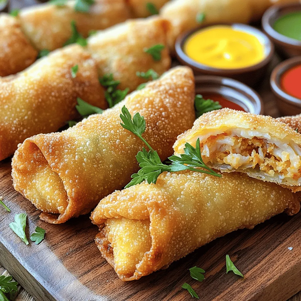 - 450 g Lump Crab Meat - 120 g zerkrümelte Salzkracker - 60 g Mayonnaise Die Hauptzutaten sind einfach. Das Lump Crab Meat gibt den Krabbenkuchen ihren tollen Geschmack. Achte darauf, dass du frisches, hochwertiges Krabbenfleisch verwendest. Die zerkrümelten Salzkracker helfen, die Füllung zu binden. Die Mayonnaise sorgt für eine cremige Textur. Vermische alles sorgfältig, aber drücke das Krabbenfleisch nicht zu fest. - 1 Esslöffel Dijon-Senf - 1 Esslöffel Worcestershire-Sauce - 1 Teelöffel Old Bay Gewürz Die Gewürze bringen den besonderen Kick in die Füllung. Dijon-Senf fügt eine leichte Schärfe hinzu. Worcestershire-Sauce bringt einen umami Geschmack. Old Bay Gewürz ist ein Muss für Krabbengerichte. Diese Mischung macht die Krabbenkuchen wirklich besonders. - 1 Packung Frühlingsrollenteig - Pflanzenöl zum Frittieren Für die Frühlingsrollen brauchst du frischen Teig. Er ist leicht und knusprig, wenn er frittiert wird. Du kannst fertigen Teig kaufen, der einfach zu handhaben ist. Das Pflanzenöl ist wichtig für das Frittieren. Achte darauf, dass das Öl heiß genug ist, bevor du die Rollen hineinlegst. So werden sie goldbraun und knusprig. Für das vollständige Rezept, schau dir die [Full Recipe] an. Um die Füllung zu machen, nehmen Sie eine große Schüssel. Geben Sie das Lump Crab Meat hinein. Fügen Sie die zerkrümelten Salzkracker, Mayonnaise, Dijon-Senf und Worcestershire-Sauce hinzu. Streuen Sie das Old Bay Gewürz, Knoblauchpulver und schwarzen Pfeffer darüber. Geben Sie die gehackten grünen Zwiebeln und Petersilie dazu. Rühren Sie alles vorsichtig um. Achten Sie darauf, das Krabbenfleisch nicht zu zerdrücken. Mischen Sie, bis alles gut verteilt ist. Diese Mischung gibt den Frühlingsrollen einen tollen Geschmack. Nehmen Sie ein Frühlingsrollenteigblatt. Legen Sie es auf eine saubere Fläche, mit einer Ecke zu Ihnen. Nehmen Sie 2-3 Esslöffel der Krabbenmischung und platzieren Sie sie in der Mitte des Blattes. Falten Sie die untere Ecke über die Füllung. Klappen Sie die Seiten zur Mitte. Wickeln Sie das Blatt straff um die Füllung. Rollen Sie es von sich weg, bis es gut verschlossen ist. Befeuchten Sie die Ränder mit etwas Wasser, falls nötig. Wiederholen Sie dies mit den restlichen Blättern und der Füllung. Erhitzen Sie Pflanzenöl in einer großen Pfanne oder Fritteuse. Das Öl sollte etwa 2 Zoll hoch sein. Überprüfen Sie die Temperatur, sie sollte 175°C erreichen. Frittieren Sie die Frühlingsrollen portionsweise. Achten Sie darauf, die Pfanne nicht zu überfüllen. Kochen Sie jede Rolle 3-4 Minuten auf jeder Seite. Sie sollten goldbraun und knusprig sein. Nehmen Sie die Rollen mit einem Schaumlöffel heraus. Legen Sie sie auf Papiertücher, damit das überschüssige Öl abtropfen kann. Servieren Sie die Krabbenkuchen-Frühlingsrollen warm. Sie passen gut zu süßer Chilisauce oder einer würzigen Remoulade. Die Temperatur des Öls ist sehr wichtig. Du musst darauf achten, dass es auf etwa 175°C erhitzt wird. Das Öl sollte genug sein, um die Frühlingsrollen zu bedecken. Wenn das Öl zu heiß ist, verbrennen die Rollen außen, während sie innen noch roh bleiben. Wenn es zu kalt ist, werden die Rollen fettig und matschig. Überprüfe die Temperatur regelmäßig mit einem Küchenthermometer. Das Falten und Versiegeln der Teigblätter ist entscheidend. Lege das Teigblatt mit einer Ecke zu dir. Platziere die Füllung in der Mitte. Falte die untere Ecke über die Füllung. Klappe dann die Seiten zur Mitte und rolle es fest. Verwende etwas Wasser, um die Kanten zu versiegeln. So bleibt die Füllung während des Frittierens drin. Die richtigen Dips machen das Essen noch besser. Eine süße Chilisauce passt gut zu den Krabbenkuchen-Frühlingsrollen. Du kannst auch eine würzige Remoulade ausprobieren. Beide Dips bringen den Geschmack der Füllung perfekt zur Geltung. Versuche, verschiedene Saucen anzubieten, damit jeder etwas findet, das ihm gefällt. {{image_4}} Für alle, die keine Meeresfrüchte mögen, gibt es tolle Optionen. Sie können eine Mischung aus verschiedenen Gemüsesorten verwenden. Ich empfehle Zucchini, Karotten und Paprika. Auch Tofu passt gut in die Füllung. Tofu gibt eine gute Textur und nimmt die Aromen gut auf. Schneiden Sie das Gemüse klein und braten Sie es leicht an, bevor Sie es in die Frühlingsrollen füllen. So bleibt das Gemüse knackig und frisch. Um die Frühlingsrollen interessanter zu machen, können Sie verschiedene Gewürze hinzufügen. Ein bisschen Chili kann die Dinge aufpeppen. Wenn Sie es schärfer mögen, verwenden Sie Sambal Oelek oder Sriracha. Auch asiatische Gewürze wie Fünf-Gewürze-Pulver sind eine gute Wahl. Sie bringen einen tollen Geschmack mit. Testen Sie verschiedene Kombinationen, um Ihren perfekten Geschmack zu finden. Möchten Sie etwas Neues ausprobieren? Kombinieren Sie verschiedene Küchen! Italienische Aromen sind super. Fügen Sie etwas Ricotta oder Parmesan zur Füllung hinzu. Das gibt einen tollen, cremigen Geschmack. Mexikanische Einflüsse sind auch spannend. Fügen Sie etwas schwarze Bohnen und Mais hinzu. Das gibt eine schöne Füllung und viel Geschmack. Experimentieren Sie mit verschiedenen Zutaten und machen Sie das Rezept ganz nach Ihrem Geschmack. Für das vollständige Rezept besuchen Sie den [Full Recipe] Link. Um die Frühlingsrollen zu lagern, lege sie einzeln auf ein Backblech. Decke sie mit Frischhaltefolie ab. Das verhindert, dass sie zusammenkleben. Du kannst sie auch in einen luftdichten Behälter legen. Im Kühlschrank bleiben sie für etwa zwei Tage frisch. Wenn du sie länger aufbewahren willst, friere sie ein. So bleiben sie bis zu drei Monate gut. Stelle sicher, dass du sie in einer Schicht einfrierst. So kannst du sie portionsweise verwenden. Falls du Frühlingsrollen übrig hast, lass sie zuerst abkühlen. Lege sie dann in einen luftdichten Behälter. Du kannst sie im Kühlschrank für bis zu vier Tage aufbewahren. Wenn du sicherstellen möchtest, dass sie knusprig bleiben, lege ein Blatt Küchenpapier in den Behälter. Das absorbiert die Feuchtigkeit und hält die Frühlingsrollen frisch. Um die Frühlingsrollen wieder knusprig zu machen, heize den Ofen auf 180 °C vor. Lege die Frühlingsrollen auf ein Backblech und backe sie für etwa 10 Minuten. Du kannst auch eine Pfanne verwenden. Erwärme etwas Öl auf mittlerer Hitze und brate die Frühlingsrollen für 2-3 Minuten pro Seite. So werden sie wieder goldbraun und knusprig. Vermeide die Mikrowelle, denn das macht sie weich. Folge diesen Tipps, und deine Frühlingsrollen schmecken wie frisch zubereitet! Krabbenkuchen-Frühlingsrollen halten im Kühlschrank etwa drei bis vier Tage. Achte darauf, sie in einem luftdichten Behälter zu lagern. So bleiben sie frisch und lecker. Wenn du sie länger aufbewahren möchtest, friere sie ein. So kannst du sie bis zu drei Monate lagern. Ja, du kannst die Frühlingsrollen auch backen. Heize den Ofen auf 200 Grad Celsius vor. Lege die Frühlingsrollen auf ein Backblech, das mit Backpapier ausgelegt ist. Besprühe sie leicht mit Öl oder bestreiche sie mit etwas geschmolzener Butter. Backe sie für 20 bis 25 Minuten, bis sie goldbraun sind. Diese Methode macht sie knusprig und ist eine gesündere Option. Das Rezept für Krabbenkuchen-Frühlingsrollen stammt aus der amerikanischen Küstenküche. Es verbindet Aromen von Meeresfrüchten mit der knusprigen Textur der Frühlingsrollen. Diese Kombination ist ein beliebter Snack und wird oft in Restaurants serviert. Die Idee, Krabbenkuchen in Frühlingsrollen zu packen, ist eine kreative Art, den klassischen Geschmack neu zu interpretieren. Um Krabbenkuchen-Frühlingsrollen selbst zu machen, mischen Sie frische Zutaten. Füllen Sie die Frühlingsrollen sorgfältig und frittieren Sie sie perfekt. Beachten Sie die Tipps für knusprige Ergebnisse und leckere Dips. Variieren Sie das Rezept nach Ihrem Geschmack. Lagern Sie ungenutzte oder übrig gebliebene Rollen richtig. Sie halten nicht nur länger, sondern schmecken auch wieder frisch. Experimentieren Sie und genießen Sie die Vielfalt. Kochen macht Spaß und bringt Freude!