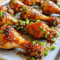 - 60 ml Honig - 30 ml Sojasauce - 30 ml Sriracha-Sauce - 15 ml Apfelessig - 2 Zehen Knoblauch, fein gehackt - 1 Teelöffel frischer Ingwer, gerieben - 1 Teelöffel geräuchertes Paprikapulver - 1/2 Teelöffel schwarzer Pfeffer - 1/2 Teelöffel Salz - 8 Hähnchenschenkel - 1 Esslöffel Sesamsamen (zum Garnieren) - Gehackte Frühlingszwiebeln (zum Garnieren) Um die Marinade zuzubereiten, mische ich die Zutaten in einer großen Schüssel. Ich starte mit dem Honig, der Sojasauce und der Sriracha-Sauce. Diese geben dem Hähnchen die süße und scharfe Note. Dann füge ich den Apfelessig, den gehackten Knoblauch und den geriebenen Ingwer hinzu. Diese Zutaten sorgen für einen tollen Geschmack. Ich gebe auch das geräucherte Paprikapulver, den schwarzen Pfeffer und das Salz dazu. Diese Gewürze machen das Gericht noch besser. Ich verrühre alles gut, bis ich eine gleichmäßige Marinade habe. Jetzt ist es Zeit für die Hähnchenschenkel. Ich gebe sie in die Marinade und stelle sicher, dass jedes Stück gut bedeckt ist. Ich decke die Schüssel ab und lasse sie mindestens 30 Minuten marinieren. Für mehr Geschmack kann ich sie auch bis zu 2 Stunden in den Kühlschrank stellen. Diese Schritte machen das Gericht einfach und lecker. Wenn du die Hähnchenschenkel dann backst, wirst du den Unterschied schmecken. Du kannst das vollständige Rezept in der Rubrik [Full Recipe] finden. Heizen Sie Ihren Ofen auf 220 °C vor. Legen Sie ein Backblech mit Backpapier aus. Das Backpapier hilft bei der Reinigung und verhindert das Ankleben. In einer großen Schüssel vermischen Sie die folgenden Zutaten: - 60 ml Honig - 30 ml Sojasauce - 30 ml Sriracha-Sauce - 15 ml Apfelessig - 2 Zehen Knoblauch, fein gehackt - 1 Teelöffel frischer Ingwer, gerieben - 1 Teelöffel geräuchertes Paprikapulver - 1/2 Teelöffel schwarzer Pfeffer - 1/2 Teelöffel Salz Rühren Sie alles gut um, bis die Mischung gleichmäßig ist. Diese Marinade gibt den Hähnchenschenkeln einen tollen Geschmack. Fügen Sie jetzt die Hähnchenschenkel in die Schüssel hinzu. Mischen Sie sie gut, sodass sie gleichmäßig mit der Marinade bedeckt sind. Decken Sie die Schüssel mit Frischhaltefolie ab. Lassen Sie die Hähnchenschenkel mindestens 30 Minuten marinieren. Für mehr Geschmack können Sie sie bis zu 2 Stunden im Kühlschrank lassen. Legen Sie die marinierten Hähnchenschenkel auf das Backblech. Achten Sie darauf, dass zwischen den Stücke genug Platz ist. So garen sie gleichmäßig und werden schön knusprig. Backen Sie die Hähnchenschenkel im vorgeheizten Ofen für 35-40 Minuten. Das Fleisch sollte durchgegart sein, und der Saft sollte klar laufen. Für eine extra knusprige Haut können Sie die Hähnchenschenkel in den letzten 2-3 Minuten unter den Grill legen. Nehmen Sie die Hähnchenschenkel aus dem Ofen. Streuen Sie Sesamsamen und gehackte Frühlingszwiebeln darüber. Servieren Sie sie heiß mit Beilagen Ihrer Wahl. Für das gesamte Rezept schauen Sie sich die [Full Recipe] an. Um den perfekten Geschmack zu erreichen, sollten Sie die Balance zwischen süß und scharf finden. Beginnen Sie mit der Sriracha-Sauce. Für einen milden Geschmack verwenden Sie weniger. Mögen Sie es schärfer? Dann fügen Sie mehr Sriracha hinzu. Der Honig bringt die Süße. Er gleicht die Schärfe aus und macht das Gericht lecker. Experimentieren Sie mit den Mengen. So finden Sie Ihre ideale Mischung. Für knusprige Hähnchenschenkel gibt es einen einfachen Tipp. Grillen Sie die Hähnchenschenkel am Ende der Backzeit. Das macht die Haut schön knusprig. Schieben Sie das Backblech einfach unter den Grill. Lassen Sie die Hähnchenschenkel für 2-3 Minuten dort. Achten Sie darauf, dass sie nicht verbrennen. So bekommen Sie eine tolle Textur. Die Marinierzeit ist wichtig für den Geschmack. Eine längere Marinierzeit bringt mehr Aromen. Wenn Sie die Hähnchenschenkel mindestens 2 Stunden marinieren, wird der Geschmack viel intensiver. Ein kurzer Zeitraum von 30 Minuten ist jedoch auch okay. Aber je länger, desto besser. Wenn Sie Zeit haben, marinieren Sie über Nacht. Das macht die Hähnchenschenkel super zart und voller Geschmack. {{image_4}} Um das Rezept für süße und scharfe Hähnchenschenkel zu variieren, kann man verschiedene Marinaden nutzen. Zum Beispiel, probiere eine Teriyaki-Marinade aus. Sie besteht aus Sojasauce, Honig und Sesamöl. Oder verwende eine scharfe BBQ-Sauce für einen rauchigen Geschmack. Du kannst auch frische Kräuter wie Rosmarin oder Thymian hinzufügen. Diese bringen einen neuen Geschmack in dein Gericht. Die Beilagen zu deinen Hähnchenschenkel sind wichtig für ein komplettes Essen. Probiere einen frischen Salat mit knackigem Gemüse. Ein cremiger Kartoffelsalat passt auch gut dazu. Reis oder Quinoa sind tolle Beilagen, die den süßen und scharfen Geschmack gut ergänzen. Auch gegrilltes Gemüse bringt eine leckere Note. Grillen ist eine tolle Methode, um Hähnchenschenkel zuzubereiten. Du beginnst damit, die Hähnchenschenkel wie im Rezept zu marinieren. Heize deinen Grill auf mittlere Hitze vor. Lege die marinierten Hähnchenschenkel auf den Grill. Lasse sie 30 bis 35 Minuten grillen. Wende sie regelmäßig, damit sie gleichmäßig garen. Du kannst sie zum Schluss mit etwas Honig bestreichen, um mehr Süße hinzuzufügen. So werden die Hähnchenschenkel außen knusprig und innen saftig. Wenn du mehr Informationen suchst, schau dir das [Full Recipe] an. Um die Reste der süßen und scharfen Hähnchenschenkel gut zu lagern, lege sie in einen luftdichten Behälter. Stelle sicher, dass der Behälter sauber ist. Du kannst die Hähnchenschenkel bis zu drei Tage im Kühlschrank aufbewahren. Achte darauf, dass die Reste schnell abgekühlt sind, bevor du sie in den Kühlschrank stellst. Die beste Methode, um die Hähnchenschenkel wieder aufzuwärmen, ist im Ofen. Heize den Ofen auf 180 °C vor. Lege die Hähnchenschenkel auf ein Backblech. Bedecke sie leicht mit Alufolie, um sie saftig zu halten. Erwärme sie für etwa 15 bis 20 Minuten. Du kannst auch einen Grill verwenden, um die Hähnchenschenkel knusprig zu machen. Achte darauf, dass das Hähnchen heiß ist und der Saft klar läuft. Wenn du die Reste länger aufbewahren möchtest, kannst du sie einfrieren. Lass die Hähnchenschenkel zuerst vollständig abkühlen. Wickele sie dann in Frischhaltefolie und lege sie in einen gefrierfesten Beutel. Beschrifte den Beutel mit dem Datum. So weißt du, wie lange sie im Gefrierfach sind. Die Hähnchenschenkel bleiben bis zu drei Monate frisch. Um sie aufzutauen, lege den Beutel über Nacht in den Kühlschrank. Du kannst die Hähnchenschenkel mindestens 30 Minuten marinieren. So erhalten sie guten Geschmack. Für intensiveren Geschmack empfehle ich 2 Stunden im Kühlschrank. Manchmal lasse ich sie sogar über Nacht marinieren. Das macht den Geschmack noch besser. Ja, die Hähnchenschenkel sind auch im Airfryer lecker. Hier ist eine einfache Anleitung: 1. Marinieren: Bereite die Marinade wie im Rezept vor und mariniere die Hähnchenschenkel. 2. Vorheizen: Heize den Airfryer auf 200 °C vor. 3. Platzieren: Lege die Hähnchenschenkel in den Korb. Lass etwas Platz für die Luftzirkulation. 4. Garzeit: Gare sie 25-30 Minuten. Wende sie nach der Hälfte der Zeit für eine gleichmäßige Bräunung. 5. Überprüfen: Stelle sicher, dass das Fleisch gut durchgegart ist. Der Saft sollte klar sein. Zu diesen Hähnchenschenkel passen viele Beilagen. Hier sind einige Vorschläge: - Reis: Ein einfacher, weicher Reis balanciert die Aromen. - Salat: Ein frischer Salat bringt etwas Knackigkeit. - Gemüse: Gedämpftes oder geröstetes Gemüse ist eine gute Wahl. - Kartoffeln: Pommes oder Kartoffelsalat passen gut. Ja, dieses Rezept kann glutenfrei sein. Verwende glutenfreie Sojasauce. Achte darauf, dass alle anderen Zutaten auch glutenfrei sind. So kannst du sicher genießen. Das Rezept für süß-scharfe Hähnchenschenkel bietet dir viele Vorteile. Du lernst, wie du eine einfache Marinade machst, die voller Geschmack ist. Die Schritt-für-Schritt-Anleitung hilft dir, sicher zu backen und die besten Ergebnisse zu erzielen. Vergiss nicht, mit Variationen zu experimentieren, um neue Ideen zu entdecken. Du kannst die Reste gut lagern und sogar im Airfryer zubereiten. Genieße das Kochen und die vielen Möglichkeiten, die dieses Gericht bietet!
