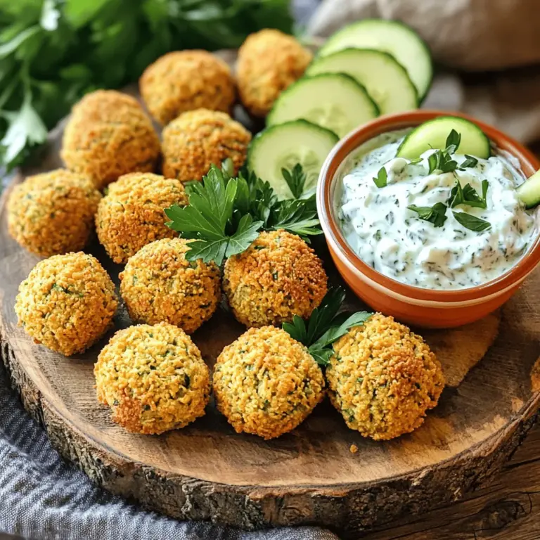 Für die perfekte Falafel brauchst du nur wenige Hauptzutaten. Hier ist die Liste: - 1 Dose (15 oz) Kichererbsen, abgetropft und abgespült - 1/2 Tasse frische Petersilie, gehackt - 1/2 Tasse frischer Koriander, gehackt - 1 kleine Zwiebel, gehackt - 2 Knoblauchzehen, gehackt - 1 Teelöffel gemahlener Kreuzkümmel - 1 Teelöffel gemahlener Koriander - 1/2 Teelöffel Salz - 1/4 Teelöffel schwarzer Pfeffer - 1 Esslöffel Zitronensaft - 2 Esslöffel Olivenöl - 1/4 Tasse Vollkorenmehl (oder Semmelbrösel) Diese Zutaten sorgen für einen tollen Geschmack und die richtige Konsistenz. Die Kichererbsen sind die Basis, die dir eine tolle Textur gibt. Die Kräuter bringen Frische und Farbe. Die Tzatziki-Sauce ist der perfekte Dip. Hier sind die Zutaten: - 1 Tasse griechischer Joghurt (oder pflanzlicher Joghurt) - 1/2 Salatgurke, gerieben und abgetropft - 1 Knoblauchzehe, gehackt - 1 Esslöffel Zitronensaft - 1 Esslöffel frischer Dill, gehackt (oder Minze) - Salz und Pfeffer nach Geschmack Die Tzatziki-Sauce ist kühl und cremig. Sie passt super zu den knusprigen Falafel. Die Gurke sorgt für Frische, während der Joghurt die Sauce schön cremig macht. Frische Zutaten machen einen großen Unterschied. Hier sind ein paar Tipps, um die besten Zutaten auszuwählen: - Kichererbsen: Wähle Kichererbsen in der Dose, die fest und nicht matschig sind. - Kräuter: Achte darauf, dass die Petersilie und der Koriander lebendig und grün sind. - Zwiebeln: Sie sollten fest und ohne Druckstellen sein. - Gurken: Achte auf glatte, knackige Gurken ohne weiche Stellen. Wenn du frische Zutaten wählst, schmecken die Falafel und die Sauce noch besser. Du wirst den Unterschied sofort schmecken! Zuerst müssen die Kichererbsen bereit sein. Nehmen Sie eine Dose Kichererbsen und spülen Sie sie ab. So entfernen Sie die überschüssige Flüssigkeit. Dann lassen Sie die Kichererbsen gut abtropfen. Jetzt kommen die Kräuter. Frische Petersilie und Koriander sind hier wichtig. Hacken Sie beide Kräuter fein. Achten Sie darauf, dass sie gleichmäßig klein sind. Das gibt dem Falafel einen tollen Geschmack. Für die Falafel-Mischung brauchen Sie eine Küchenmaschine. Geben Sie die Kichererbsen, die Kräuter, eine gehackte Zwiebel, zwei gehackte Knoblauchzehen, Kreuzkümmel, gemahlenen Koriander, Salz, Pfeffer, Zitronensaft und Olivenöl hinein. Pulsieren Sie die Mischung, bis sie grob ist. Fügen Sie dann das Mehl oder die Semmelbrösel hinzu. Pulsieren Sie erneut, bis alles gut vermischt ist. Der Teig sollte zusammenhalten, aber nicht klebrig sein. Falls nötig, fügen Sie mehr Mehl hinzu. Jetzt formen Sie kleine Bälle oder Patties aus der Mischung. Sie sollten ungefähr die Größe eines Golfballs haben. Legen Sie diese auf ein Backblech. Achten Sie darauf, genug Platz zwischen den Falafel zu lassen. Heizen Sie den Ofen auf 200°C vor. Legen Sie Backpapier auf das Backblech, bevor Sie die Falafel darauf geben. Backen Sie die Falafel für 20 bis 25 Minuten. Wenden Sie sie nach der Hälfte der Zeit. Die Falafel sind fertig, wenn sie goldbraun und knusprig sind. Nehmen Sie sie aus dem Ofen und lassen Sie sie ein paar Minuten abkühlen. So werden sie noch besser. Die Kombination mit der Tzatziki-Sauce macht das Gericht besonders lecker. Für die vollständige Zubereitung können Sie das Rezept in der Full Recipe nachlesen. Um die Falafel knusprig zu machen, achte auf die Feuchtigkeit. Nutze gut abgetropfte Kichererbsen. Wenn sie zu nass sind, bleibt der Teig weich. Füge etwas mehr Mehl hinzu, um die Mischung zu festigen. Eine weitere Möglichkeit ist, die Falafel vor dem Backen leicht mit Olivenöl zu bestreichen. Das hilft der Außenschicht, knusprig zu werden. Achte darauf, die Falafel während des Backens einmal zu wenden. Das sorgt für eine gleichmäßige Bräunung. Experimentiere mit verschiedenen Kräutern und Gewürzen. Du kannst frischen Minze oder Thymian hinzufügen. Auch Paprika oder Chili geben mehr Würze. Für einen extra Kick füge etwas Harissa-Paste oder Cayennepfeffer hinzu. Wenn du die Falafel etwas nussiger magst, probiere gemahlene Mandeln oder Walnüsse. Diese Zutaten bringen neue Geschmäcker in dein Gericht. Ein häufiger Fehler ist, die Kichererbsen zu pürieren. Sie sollten grob bleiben. Das gibt der Falafel die richtige Textur. Zu viel Feuchtigkeit im Teig führt zu einer matschigen Falafel. Achte darauf, die Mischung nicht zu lange zu pürieren. Ein weiterer Fehler ist, die Falafel zu dicht auf das Backblech zu legen. Lass genug Platz zwischen den Falafel, damit die Luft zirkulieren kann. So garen sie gleichmäßig und werden schön knusprig. Wenn du mehr über die Zubereitung erfahren möchtest, schau dir das Full Recipe an. {{image_4}} Falafel sind von Natur aus vegetarisch. Für vegane Optionen können Sie einfach den Joghurt in der Tzatziki-Sauce durch pflanzlichen Joghurt ersetzen. So bleibt das Gericht rein pflanzlich. Nutzen Sie Kokos- oder Sojajoghurt für einen tollen Geschmack. Diese Alternativen halten das Gericht leicht und lecker, perfekt für alle, die auf tierische Produkte verzichten möchten. Um Ihre Falafel interessanter zu machen, können Sie verschiedene Gewürze hinzufügen. Probieren Sie zum Beispiel: - Paprika für eine süßliche Note - Cayennepfeffer für etwas Schärfe - Zimt für eine exotische Note Jede Gewürzvariation gibt den Falafel einen neuen Twist. Experimentieren Sie, um Ihren persönlichen Favoriten zu finden! Sie können die Falafel auch in Scheiben schneiden, um sie vielseitiger zu servieren. Schneiden Sie sie nach dem Backen in dünne Scheiben. Diese Scheiben eignen sich hervorragend als Belag für Wraps oder Salate. Sie können sogar eine Falafel-Bowl damit zusammenstellen. Diese Variationen bringen Abwechslung auf den Tisch und machen das Essen spannend! Für das vollständige Rezept schauen Sie sich das [Full Recipe] an. Nach dem Backen sollten Sie die Falafel in einem luftdichten Behälter aufbewahren. Stellen Sie sicher, dass sie vollständig abgekühlt sind. Wenn Sie mehrere Schichten haben, legen Sie zwischen die Schichten Backpapier. So bleiben sie knusprig und kleben nicht zusammen. Lagern Sie die Falafel im Kühlschrank. Gebackene Falafel bleiben im Kühlschrank etwa 3 bis 5 Tage frisch. Achten Sie darauf, sie gut verpackt zu halten. Prüfen Sie die Falafel vor dem Verzehr auf Geruch oder Aussehen. Wenn sie seltsam riechen oder schimmelig sind, sollten Sie sie wegwerfen. Wenn Sie mehr Falafel machen, können Sie sie einfrieren. Lassen Sie die gebackenen Falafel zuerst abkühlen. Legen Sie sie dann in einen Gefrierbeutel oder einen luftdichten Behälter. Sie können die Falafel bis zu 3 Monate einfrieren. Zum Auftauen legen Sie sie über Nacht in den Kühlschrank. Sie können sie dann im Ofen aufwärmen, um die Knusprigkeit zu erhalten. Diese Methode macht das Kochen einfach und schnell. Sie können das ganze Rezept für weitere Details ausprobieren, um sicherzustellen, dass Sie die besten Falafel genießen. Um deine Falafel gesünder zu machen, kannst du ein paar einfache Schritte befolgen. Nutze weniger Öl beim Backen. Statt Olivenöl kannst du auch Apfelmus verwenden. Verwende Vollkornmehl oder Kichererbsenmehl. Diese Optionen sind gesünder und reich an Ballaststoffen. Füge mehr Gemüse hinzu, wie Spinat oder Karotten. Ja, du kannst die Falafel frittieren! Das ergibt eine knusprige Textur. Erhitze Öl in einer tiefen Pfanne auf 180 Grad Celsius. Formen die Falafel-Mischung zu kleinen Bällchen. Frittiere sie in kleinen Portionen für 3-4 Minuten. Achte darauf, sie nicht zu überladen, damit sie gleichmäßig garen. Lass die Falafel auf Küchentüchern abtropfen, um überschüssiges Öl zu entfernen. Es gibt viele leckere Beilagen zu Baked Falafel mit Tzatziki Sauce. Probiere frisches Pitabrot oder Fladenbrot. Ein einfacher Salat mit Tomaten und Gurken passt gut. Auch Reis oder Quinoa sind tolle Optionen. Du kannst die Falafel in Wraps einwickeln, um ein schnelles Mittagessen zu machen. Serviere alles mit etwas frischem Dill oder Minze für einen extra Kick. Falafel zu machen ist einfach und macht Spaß. Wir haben die wichtigen Zutaten für die Falafel und die Tzatziki-Sauce besprochen. Die Schritt-für-Schritt-Anleitung hilft dir, perfekte Falafel zu zaubern. Tipps zeigen dir, wie du sie knusprig machst und Fehler vermeidest. Variationen wie vegetarische Optionen bringen mehr Geschmack. Die richtige Lagerung verlängert die Haltbarkeit der Falafel. Dein Wissen über Falafel hat sich jetzt verbessert. Probiere es aus und genieße die leckeren Ergebnisse!