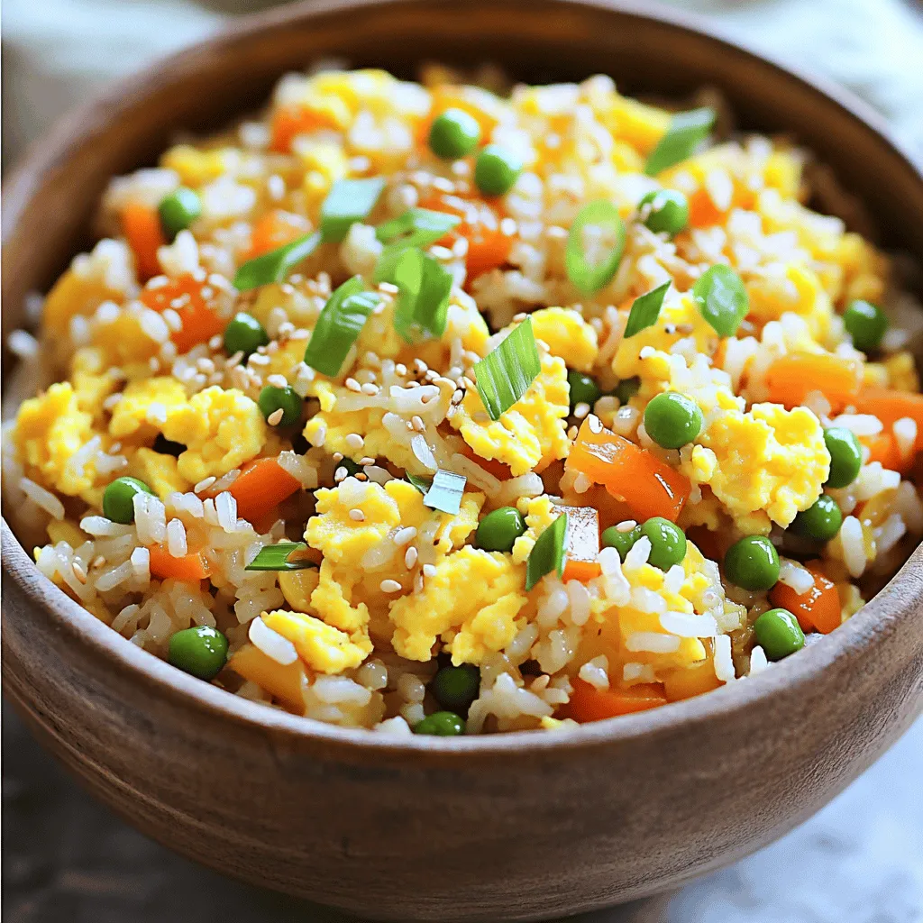 Für ein leckeres Fried Rice Gericht brauchst du einige Hauptzutaten. Diese sind: - 2 Tassen gekochter Jasminreis (am besten ausgekühlt) - 2 Esslöffel Pflanzenöl - 1 mittelgroße Zwiebel, gewürfelt - 2 Knoblauchzehen, fein gehackt - 1 Tasse gemischtes Gemüse (Erbsen, Karotten, Paprika) - 2 große Eier, verquirlt - 3 Esslöffel Sojasauce - 1 Esslöffel Sesamöl - 2 Frühlingszwiebeln, in Ringe geschnitten - Salz und Pfeffer nach Geschmack Diese Zutaten sind die Basis für deinen gebratenen Reis. Sie sorgen für Geschmack und Textur. Frisches Gemüse bringt Farbe und Nährstoffe in dein Gericht. Du kannst viele verschiedene Gemüsesorten verwenden. Beliebte Optionen sind: - Erbsen - Karotten - Paprika - Brokkoli - Zucchini Achte darauf, das Gemüse klein zu schneiden. So wird es gleichmäßig gar und bleibt knackig. Um dein Fried Rice noch sättigender zu machen, kannst du Protein hinzufügen. Gute Optionen sind: - Gekochtes Hähnchen - Garnelen - Tofu Diese Zutaten bringen zusätzlichen Geschmack und machen das Gericht nahrhaft. Du kannst das Protein nach Belieben anpassen oder weglassen. Wenn du das Rezept ausprobieren möchtest, findest du die vollständige Anleitung im [Full Recipe]. Vorbereitung ist der Schlüssel für gutes Kochen. Beginnen Sie mit 2 Tassen gekochtem Jasminreis. Lassen Sie den Reis vorher auskühlen. So bleibt er locker. Schneiden Sie dann 1 mittelgroße Zwiebel in kleine Würfel. Hacken Sie 2 Knoblauchzehen fein. Das gibt dem Gericht Geschmack. Messen Sie 1 Tasse gemischtes Gemüse ab. Erbsen, Karotten und Paprika sind ideal. Wenn Sie Protein hinzufügen möchten, wählen Sie gekochtes Hähnchen, Garnelen oder Tofu. Erhitzen Sie 2 Esslöffel Pflanzenöl in einer großen Pfanne oder einem Wok. Verwenden Sie mittlere bis hohe Hitze. Geben Sie die Zwiebel in die Pfanne und braten Sie sie für 2-3 Minuten. Sie sollte durchsichtig werden. Fügen Sie den Knoblauch und das Gemüse hinzu. Kochen Sie alles für weitere 2-3 Minuten. Das Gemüse sollte zart sein, aber noch Farbe haben. Schieben Sie das Gemüse an den Rand der Pfanne. Gießen Sie die verquirlten Eier auf die andere Seite. Rühren Sie die Eier, bis sie fest sind. Mischen Sie sie dann mit dem Gemüse. Fügen Sie den gekochten Reis zur Pfanne hinzu. Zerdrücken Sie Klumpen mit einem Spatel. Gießen Sie 3 Esslöffel Sojasauce und 1 Esslöffel Sesamöl darüber. Vermengen Sie alles gründlich. Braten Sie den Reis für 2-3 Minuten. So bekommt er einen schönen Geschmack. Fügen Sie dann die geschnittenen Frühlingszwiebeln und das optionale Protein hinzu. Erhitzen Sie es eine weitere Minute. Abschmecken mit Salz und Pfeffer ist wichtig. Nehmen Sie die Pfanne vom Herd und servieren Sie den Reis heiß. Folgen Sie dem Full Recipe für noch mehr Details! Ein häufiger Fehler ist, zu viel Wasser im Reis zu lassen. Der Reis wird dann matschig. Achte darauf, dass dein gekochter Reis gut abgekühlt ist. Frischer, heißer Reis kann auch klumpig werden. Ein weiterer Fehler ist, das Gemüse zu lange zu kochen. Halte das Gemüse knackig, damit es gut schmeckt. Die Konsistenz des Reises ist wichtig für gutes Fried Rice. Der Reis sollte locker sein und keine Klumpen bilden. Verwende am besten Jasminreis. Lasse den Reis nach dem Kochen abkühlen, damit er weniger Feuchtigkeit hat. Wenn du Reste verwendest, ist das auch ideal. Der kühle Reis lässt sich besser anbraten. Du kannst das Rezept leicht anpassen. Füge deinen Lieblingsgemüse hinzu, wie Zucchini oder Brokkoli. Auch verschiedene Saucen können den Geschmack ändern. Probiere Teriyaki oder Chili-Sauce. Für mehr Protein kannst du Hähnchen, Garnelen oder Tofu verwenden. Sei kreativ und finde deine eigene Mischung. {{image_4}} Um ein leckeres vegetarisches Gericht zu machen, lassen Sie einfach das Fleisch weg. Sie können mehr Gemüse hinzufügen, um den Geschmack zu steigern. Zum Beispiel, fügen Sie Brokkoli, Zucchini oder Spinat hinzu. Diese Gemüsesorten sorgen für Farbe und Nährstoffe. Sojasauce gibt dem Gericht ein tolles Aroma. Diese vegetarische Version ist einfach und gesund. Möchten Sie asiatische Aromen in Ihren gebratenen Reis bringen? Probieren Sie, Ingwer oder Chili hinzuzufügen. Frischer Ingwer bringt eine würzige Note, die sehr lecker ist. Chili sorgt für etwas Schärfe. Sie können auch ein paar Tropfen Fischsauce oder Hoisinsauce verwenden. Diese Zutaten geben dem Reis einen zusätzlichen Kick. Nicht nur Jasminreis ist gut für gebratenen Reis. Sie können auch Basmati, Sushi-Reis oder sogar Vollkornreis verwenden. Jeder Reis hat einen anderen Geschmack und eine andere Textur. Basmati hat ein nussiges Aroma. Sushi-Reis ist klebriger und hält gut zusammen. Vollkornreis ist herzhaft und nährstoffreich. Wählen Sie den Reis, der Ihnen am besten gefällt. Für das vollständige Rezept schauen Sie sich das [Full Recipe] an. Um deinen gebratenen Reis frisch zu halten, lagere ihn im Kühlschrank. Du solltest ihn in einem luftdichten Behälter aufbewahren. So bleibt der Reis 3 bis 4 Tage genießbar. Achte darauf, dass der Reis schnell abkühlt, bevor du ihn in den Kühlschrank stellst. Das verhindert Bakterienwachstum. Wenn du mehr Reis gemacht hast, kannst du ihn auch einfrieren. Teile den Reis in Portionen auf und lege ihn in Gefrierbeutel oder -behälter. So bleibt der Reis 1 bis 2 Monate frisch. Vergiss nicht, das Datum auf dem Beutel zu notieren, damit du die älteren Portionen zuerst verwendest. Um den Reis wieder aufzuwärmen, benutze eine Pfanne oder die Mikrowelle. Wenn du die Pfanne verwendest, füge etwas Wasser hinzu, damit der Reis nicht austrocknet. Erhitze ihn bei mittlerer Hitze, bis er warm ist. In der Mikrowelle kannst du den Reis in einem abgedeckten Behälter aufwärmen. Stelle die Mikrowelle auf mittlere Stufe und erwärme ihn für 1 bis 2 Minuten. Rühre den Reis zwischendurch um, damit er gleichmäßig warm wird. Um gebratenen Reis perfekt zu machen, ist die Reiswahl wichtig. Verwenden Sie gekochten Jasminreis, der gut abgekühlt ist. So vermeiden Sie klebrigen Reis. Braten Sie die Zwiebeln in heißem Öl an. Geben Sie dann Knoblauch und Gemüse hinzu. Sorgen Sie dafür, dass alles gut durchmischt ist. Braten Sie den Reis bei hoher Hitze, damit er schön knusprig wird. Fügen Sie am Ende die Sojasauce hinzu und mischen Sie alles gut. Ja, übrig gebliebener Reis ist perfekt für Fried Rice. Achten Sie darauf, dass der Reis vollständig abgekühlt ist. Kalter Reis hat eine bessere Textur. Er zerfällt nicht so leicht beim Braten. Wenn der Reis frisch gekocht ist, lassen Sie ihn zuerst abkühlen. So wird Ihr Gericht lecker und hat die richtige Struktur. Sie können viele Gemüsesorten für gebratenen Reis verwenden. Erbsen, Karotten und Paprika sind besonders beliebt. Auch Brokkoli, Zucchini und Mais passen gut. Wählen Sie Gemüse, das schnell gart. Das sorgt für mehr Geschmack. Kombinieren Sie verschiedene Sorten, um bunte und schmackhafte Gerichte zu kreieren. Gebratener Reis ist einfach und lecker. Diese Anleitung zeigte die besten Zutaten und Schritte. Frisches Gemüse und verschiedene Proteinquellen geben dem Gericht viel Geschmack. Vermeide Fehler, um die perfekte Konsistenz zu erreichen. Variiere mit vegetarischen Optionen oder asiatischen Aromen. Auch die Lagerung ist wichtig, um Reste zu nutzen. Egal, ob du Anfänger bist oder schon kochen kannst, gebratener Reis ist vielseitig und macht immer Spaß. Probiere es aus und genieße dein selbstgemachtes Gericht!