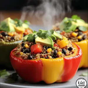 Um gefüllte Paprika zu machen, brauchst du ein paar wichtige Zutaten. Hier sind die Hauptbestandteile: - 4 große Paprika (nach Wahl der Farbe) - 1 Tasse Quinoa, gründlich gewaschen - 2 Tassen Gemüsebrühe - 1 Dose (425 g) schwarze Bohnen, abgetropft und gespült - 1 Tasse Mais (gefroren oder aus der Dose) - 1 Tasse gewürfelte Tomaten (frisch oder aus der Dose) - 1 kleine rote Zwiebel, fein gehackt - 2 Knoblauchzehen, gehackt - 1 Teelöffel gemahlener Kreuzkümmel - 1 Teelöffel geräuchertes Paprikapulver - Salz und Pfeffer nach Geschmack - 1 Esslöffel Olivenöl - Frischer Koriander oder Petersilie zum Garnieren - Avocadoscheiben (optional, als Topping) Diese gefüllten Paprika sind voll mit gesunden und leckeren Zutaten. Quinoa ist ein tolles Korn. Es hat viel Protein und Ballaststoffe. Das macht es gut für die Gesundheit. Schwarze Bohnen bringen noch mehr Protein und sind sehr nahrhaft. Mais und Tomaten fügen Süße und Frische hinzu. Dazu kommen Zwiebeln und Knoblauch für den Geschmack. Diese Mischung macht die gefüllten Paprika nicht nur gesund, sondern auch sehr schmackhaft. Wenn du Paprika auswählst, achte auf einige Dinge. Die Paprika sollten glänzend und fest sein. Vermeide Paprika mit Dellen oder Flecken. Wähle Farben, die dir gefallen. Rote, gelbe und grüne Paprika haben unterschiedliche Geschmäcker. Die roten sind süßer, während die grünen einen leicht herben Geschmack haben. Wenn du die besten Paprika findest, wird dein Gericht noch besser. Für das vollständige Rezept, besuche den [Full Recipe] Link. Zuerst heizen Sie den Ofen auf 190°C vor. Dies ist wichtig, um die Paprika gleichmäßig zu garen. Während der Ofen wärmt, können Sie die Paprika vorbereiten. Schneiden Sie die Oberseiten der Paprika ab. Entfernen Sie die Kerne und die inneren Membranen. Stellen Sie die Paprika aufrecht in eine Auflaufform. So bleiben sie stabil und die Füllung wird perfekt. Jetzt ist es Zeit, die Quinoa-Füllung zuzubereiten. Erhitzen Sie einen mittelgroßen Topf bei mittlerer Hitze. Geben Sie einen Esslöffel Olivenöl hinein. Fügen Sie die fein gehackte Zwiebel und den Knoblauch hinzu. Braten Sie diese Mischung 3-4 Minuten lang an, bis die Zwiebel glasig wird. Danach geben Sie die gewaschene Quinoa in den Topf. Rühren Sie die Quinoa für eine Minute um, um sie leicht zu rösten. Gießen Sie dann die Gemüsebrühe in den Topf. Bringen Sie die Mischung zum Kochen. Reduzieren Sie die Hitze und decken Sie den Topf ab. Lassen Sie die Quinoa 15 Minuten köcheln, bis sie fluffig ist. In einer großen Schüssel vermengen Sie die gekochte Quinoa mit schwarzen Bohnen, Mais und gewürfelten Tomaten. Fügen Sie Kreuzkümmel, geräuchertes Paprikapulver sowie Salz und Pfeffer hinzu. Mischen Sie alles gut. Jetzt füllen Sie jede Paprika großzügig mit der Quinoa-Mischung. Packen Sie die Füllung gut hinein, damit nichts herausfällt. Gießen Sie etwa 60 ml Wasser in die Auflaufform. Dies hilft, die Paprika beim Backen zu dämpfen. Decken Sie die Form mit Folie ab. Backen Sie die gefüllten Paprika 25-30 Minuten lang im Ofen. Nach dieser Zeit entfernen Sie die Folie und backen Sie sie weitere 10-15 Minuten. So werden die Paprika zart und die Ränder leicht angebrannt. Nehmen Sie das Gericht aus dem Ofen und lassen Sie es kurz abkühlen. Garnieren Sie die gefüllten Paprika mit frischem Koriander oder Petersilie. Wenn Sie mögen, fügen Sie Avocadoscheiben als Topping hinzu. Dieses Gericht ist nicht nur gesund, sondern sieht auch toll aus! Um Quinoa richtig zu kochen, waschen Sie sie zuerst gründlich. So entfernen Sie Bitterstoffe. Ein gutes Verhältnis ist 1 Tasse Quinoa auf 2 Tassen Gemüsebrühe. Bringen Sie die Brühe zum Kochen, fügen Sie die Quinoa hinzu und lassen Sie sie dann 15 Minuten auf kleiner Flamme köcheln. Nach dem Kochen lassen Sie die Quinoa für 5 Minuten ruhen. So wird sie locker und fluffig. Kreuzkümmel ist ein Muss für gefüllte Paprika. Er gibt der Füllung einen tollen Geschmack. Geräuchertes Paprikapulver bringt eine rauchige Note. Salz und Pfeffer sind wichtig, um die Aromen abzurunden. Sie können auch Chili oder Paprika für mehr Schärfe hinzufügen. Experimentieren Sie mit anderen Gewürzen wie Oregano oder Thymian, um Ihre eigene Note zu finden. Die Präsentation macht viel aus! Stellen Sie die gefüllten Paprika auf einen schönen Teller. Garnieren Sie sie mit frischem Koriander oder Petersilie. Avocadoscheiben passen gut dazu und geben dem Gericht einen frischen Geschmack. Sie können auch einen Dip aus Joghurt oder Salsa dazu reichen. So wird das Essen nicht nur lecker, sondern sieht auch toll aus! Für das vollständige Rezept, schauen Sie sich den Abschnitt "Full Recipe" an. {{image_4}} Um die gefüllten Paprika noch nahrhafter zu machen, können Sie Proteinquellen hinzufügen. Sie können zum Beispiel: - Gehacktes Huhn oder Pute - Tofu oder Tempeh - Kichererbsen oder Linsen Diese Zutaten geben den Paprika mehr Biss und machen sie sättigender. Wenn Sie Fleisch hinzufügen, braten Sie es zuerst an. Das sorgt für mehr Geschmack. Diese gefüllten Paprika sind von Natur aus vegan, wenn Sie die richtigen Zutaten wählen. Verwenden Sie: - Vegane Brühe anstelle von Gemüsebrühe - Statt Käse können Nüsse oder Hefeflocken verwendet werden Diese Anpassungen machen das Gericht noch gesünder. Sie können auch andere Gemüse hinzugeben, wie Spinat oder Zucchini. Das verleiht den Paprika mehr Frische und Farbe. Variieren Sie die Füllungen nach Ihrem Geschmack. Hier sind einige Ideen: - Mediterrane Füllung mit Feta, Oliven und Basilikum - Asiatische Füllung mit Sojasauce, Ingwer und Gemüse - Mexikanische Füllung mit Taco-Gewürz, schwarzen Bohnen und Avocado Jede Füllung bringt einen neuen Geschmack. So bleibt das Gericht spannend und lecker. Für die genauen Zutaten und Zubereitung schauen Sie sich das Full Recipe an. Um gefüllte Paprika frisch zu halten, lassen Sie sie zuerst abkühlen. Danach packen Sie sie in einen luftdichten Behälter. Sie können sie im Kühlschrank bis zu vier Tage aufbewahren. Diese Methode hilft, den Geschmack und die Frische zu bewahren. Achten Sie darauf, die Paprika nicht übereinander zu stapeln, um Druckstellen zu vermeiden. Das Einfrieren von gefüllten Paprika ist eine hervorragende Idee. Sie können die Paprika ganz oder in Scheiben einfrieren. Wickeln Sie jede Paprika in Frischhaltefolie und dann in Aluminiumfolie. Dies schützt sie vor Frostbrand. Sie können gefüllte Paprika bis zu drei Monate einfrieren. Denken Sie daran, sie vor dem Kochen ganz auftauen zu lassen. Um gefüllte Paprika aufzuwärmen, nutzen Sie den Ofen für besten Geschmack. Heizen Sie den Ofen auf 180°C vor. Legen Sie die Paprika in eine Auflaufform und decken Sie sie mit Folie ab. Backen Sie sie 20 Minuten lang. Dies hält die Paprika saftig und zart. Sie können auch die Mikrowelle nutzen, aber die Textur kann sich ändern. Um die gefüllten Paprika noch besser zu machen, fügen Sie frische Kräuter vor dem Servieren hinzu. Für das vollständige Rezept, sehen Sie sich bitte die gesamte Anleitung an. Gefüllte Paprika müssen etwa 25 bis 30 Minuten im Ofen bleiben. Bei 190°C backen sie perfekt. Ich empfehle, die Paprika nach 30 Minuten zu prüfen. Sie sollten zart sein und leicht angebrannt an den Rändern. Wenn sie noch fest sind, geben Sie ihnen ein paar Minuten mehr. Ja, du kannst gefüllte Paprika im Voraus zubereiten. Fülle die Paprika und lege sie in die Auflaufform. Decke sie mit Folie ab und stelle sie in den Kühlschrank. Sie bleiben so bis zu zwei Tage frisch. Wenn du bereit bist, sie zu backen, hole sie einfach heraus und backe sie direkt. Das spart Zeit. Zu gefüllten Paprika passen viele Beilagen. Ein frischer grüner Salat ist immer eine gute Wahl. Du kannst auch Reis oder Quinoa als Beilage servieren. Ein leichter Joghurtdip oder eine Salsa bringen zusätzlichen Geschmack. Probiere auch Avocadoscheiben als Topping. Sie fügen eine cremige Note hinzu. Gefüllte Paprika sind einfach und lecker. Wir haben die besten Zutaten, die Zubereitung und hilfreiche Tipps durchgenommen. Achten Sie auf frische Paprika und die richtige Füllung. Variationen helfen, jedes Gericht interessant zu halten. Bewahren Sie Reste richtig auf und informieren Sie sich über häufige Fragen. So genießen Sie immer wieder gesunde und schmackhafte gefüllte Paprika. Kochen Sie sie heute und bringen Sie Abwechslung auf Ihren Tisch!