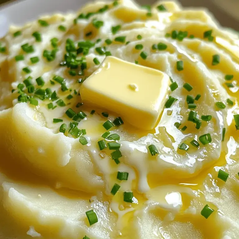 - 900 g Yukon Gold Kartoffeln - 4 Knoblauchzehen - 120 ml Schlagsahne - 120 g ungesalzene Butter - 1 Teelöffel Knoblauchpulver - Salz und Pfeffer - Frische Schnittlauch, gehackt Um ein perfektes cremiges Knoblauch-Kartoffelpüree zu machen, sind die Zutaten wichtig. Yukon Gold Kartoffeln sind ideal. Sie haben eine gute Textur und einen tollen Geschmack. Knoblauch ist der Star des Gerichts. Er bringt viel Aroma. Die Schlagsahne macht das Püree besonders cremig. Vergessen Sie nicht die ungesalzene Butter. Sie gibt einen reichen Geschmack. Knoblauchpulver verstärkt das Knoblaucharoma. Salz und Pfeffer sorgen für die richtige Würze. Für die Dekoration verwenden wir frischen Schnittlauch. Er bringt Farbe und Frische. So wird das Gericht noch schöner. Wenn Sie die Zutaten richtig wählen, wird Ihr Kartoffelpüree himmlisch. Für das komplette Rezept schauen Sie sich bitte die [Full Recipe] an. Zuerst schälen Sie die Yukon Gold Kartoffeln. Schneiden Sie sie in gleichmäßige Würfel. Dann geben Sie die gewürfelten Kartoffeln in einen großen Topf. Bedecken Sie sie mit kaltem Wasser. Fügen Sie eine Prise Salz hinzu. Bringen Sie das Wasser mit den Kartoffeln zum Kochen. Reduzieren Sie die Hitze, sobald das Wasser kocht. Lassen Sie die Kartoffeln 15 bis 20 Minuten köcheln. Prüfen Sie, ob sie weich sind, indem Sie mit einer Gabel hineinstechen. Während die Kartoffeln kochen, nehmen Sie einen kleinen Topf. Vermengen Sie die fein gehackten Knoblauchzehen mit der ungesalzenen Butter. Garen Sie die Mischung bei niedriger Hitze. Rühren Sie gelegentlich um, bis der Knoblauch aromatisch ist. Sobald die Kartoffeln gar sind, gießen Sie sie ab. Geben Sie die Kartoffeln zurück in den Topf. Fügen Sie die Knoblauch-Butter-Mischung und die Schlagsahne hinzu. Pürieren Sie alles mit einem Kartoffelstampfer oder Mixer. Machen Sie dies, bis die gewünschte Cremigkeit erreicht ist. Schmecken Sie das Püree mit Salz und Pfeffer ab. Füllen Sie das Püree in eine Servierschüssel. Präsentieren Sie das Püree mit frisch gehacktem Schnittlauch obenauf. Eine kleine Butterpatte rundet das Gericht ab. Warm servieren und genießen! Weitere Details finden Sie im Full Recipe. Um cremiges Kartoffelpüree zu machen, wähle die richtigen Utensilien. Ein Kartoffelstampfer oder ein elektrischer Mixer sind ideal. Diese Werkzeuge helfen dir, die Kartoffeln gleichmäßig zu pürieren. Achte darauf, die Kartoffeln nicht zu lange zu pürieren, sonst wird das Püree klebrig. Wenn du die Kartoffeln pürierst, füge die Knoblauch-Butter-Mischung langsam hinzu. So kannst du die Konsistenz gut steuern. Um den Geschmack zu intensivieren, kannst du weitere Gewürze hinzufügen. Eine Prise Muskatnuss bringt eine warme Note. Auch ein wenig Paprika kann das Püree spannend machen. Variationen mit frischen Kräutern sind ebenfalls toll. Schnittlauch oder Petersilie geben eine frische Note. Du kannst auch Thymian oder Rosmarin ausprobieren für einen anderen Geschmack. Ein häufiger Fehler ist das Überkochen der Kartoffeln. Wenn sie zu weich werden, verlieren sie ihren Geschmack. Achte darauf, sie nur bis zur perfekten Konsistenz zu kochen. Ein weiterer Fehler ist die Verwendung von minderwertigen Zutaten. Hochwertige Kartoffeln wie Yukon Gold sind ein Muss. Gutes Fett, wie ungesalzene Butter, macht einen großen Unterschied im Geschmack. {{image_4}} Um deinem cremigen Knoblauch-Kartoffelpüree mehr Geschmack zu geben, kannst du frische Kräuter hinzufügen. Basilikum, Petersilie oder Thymian passen wunderbar. Schneide sie fein und mische sie unter das Püree kurz vor dem Servieren. Käse ist eine weitere tolle Option. Für einen herzhaften Geschmack probiere Parmesan oder Cheddar. Füge den Käse nach dem Pürieren hinzu. Lass den Käse schmelzen, bevor du das Püree servierst. Die Wahl der Kartoffeln ist wichtig für das Püree. Yukon Gold ist ideal für eine cremige Textur. Sie haben einen reichen Geschmack und sind leicht zu pürieren. Mehligkochende Kartoffeln, wie Russet, sind ebenfalls gut. Sie machen das Püree sehr fluffig. Röster Kartoffeln bieten weniger Feuchtigkeit. Sie sind besser für Gerichte, wo du eine festere Konsistenz möchtest. Für eine vegane Variante kannst du pflanzenbasierte Zutaten verwenden. Ersetze die Butter durch vegane Margarine oder Olivenöl. Nutze Kokosmilch oder Mandelmilch anstelle von Schlagsahne. Die Zubereitung bleibt gleich. Koche die Kartoffeln und püriere sie wie gewohnt. Füge die veganen Zutaten hinzu und mische alles gut. So erhältst du ein leckeres, veganes Knoblauchpüree. Für das vollständige Rezept schau dir das Rezept für Himmlisch Cremige Knoblauchpüree an. Um das cremige Knoblauch-Kartoffelpüree frisch zu halten, lege es in einen luftdichten Behälter. So bleibt es 3-5 Tage gut. Achte darauf, die Oberfläche mit Frischhaltefolie abzudecken. So vermeidest du eine trockene Schicht. Wenn du es aufwärmst, gebe etwas Milch oder Sahne dazu. Das hilft, die cremige Textur zu bewahren. Erwärme es vorsichtig in der Mikrowelle oder auf dem Herd. Rühre es gut um, damit es gleichmäßig warm wird. Das Einfrieren ist eine gute Option, um Reste zu nutzen. Fülle das Püree in einen gefrierfesten Behälter. Lasse etwas Platz oben, da sich das Püree beim Gefrieren ausdehnt. Du kannst auch Portionen in Eiswürfelformen einfrieren. So hast du immer kleine Mengen bereit. Zum Auftauen lege das Püree über Nacht in den Kühlschrank. Du kannst es auch direkt in der Mikrowelle aufwärmen. Achte darauf, es in kurzen Abständen zu überprüfen, damit es nicht überhitzt. Es gibt viele kreative Möglichkeiten, Reste zu verwenden. Du kannst das Püree mit etwas Gemüse vermengen und als Füllung für Pfannkuchen nutzen. Auch als Belag für Aufläufe oder Pasteten eignet es sich hervorragend. Eine andere Idee ist, das Püree in Suppen zu rühren. Es bringt eine cremige Konsistenz und zusätzlichen Geschmack. Du kannst sogar kleine Portionen formen und sie braten, um knusprige Knoblauch-Kartoffel-Puffer zu machen. Diese Tipps helfen dir, das Beste aus deinem cremigen Knoblauch-Kartoffelpüree herauszuholen. Für das vollständige Rezept, schau dir die Himmlisch Cremige Knoblauchpüree an. Um die Konsistenz von deinem Kartoffelpüree zu ändern, benutze verschiedene Zutaten. Du kannst mehr Schlagsahne hinzufügen, um es cremiger zu machen. Für dickeres Püree, reduziere die Flüssigkeit. Nutze einen Kartoffelstampfer für ein groberes Püree oder einen Mixer für eine glatte Textur. Achte darauf, die Kartoffeln nicht zu übermixen. Sonst wird das Püree klebrig. Ja, du kannst viele Gewürze hinzufügen, um den Geschmack zu verändern. Beliebte Optionen sind: - Frische Kräuter: Petersilie, Thymian oder Rosmarin - Käse: Parmesan oder Cheddar für mehr Tiefe - Scharfes: Eine Prise Cayennepfeffer oder Paprika für etwas Hitze Experimentiere mit Gewürzen, um deine persönliche Mischung zu finden. Cremiges Knoblauchpüree passt gut zu vielen Gerichten. Hier sind einige tolle Ideen: - Fleischgerichte: Gebratenes Hähnchen oder Rindersteak - Gemüse: Gedünsteter Brokkoli oder grüne Bohnen - Soßen: Eine cremige Pilzsoße oder Bratensoße Diese Kombinationen schaffen ein ausgewogenes und leckeres Essen. Du kannst die Kartoffeln bis zu einem Tag im Voraus zubereiten. Koche sie und püriere sie wie im Rezept beschrieben. Lass das Püree dann abkühlen und stelle es in den Kühlschrank. Um es aufzuwärmen, füge etwas Milch oder Sahne hinzu. So bleibt die Konsistenz schön cremig. Für die vollständige Anleitung und Zubereitung, schau dir das [Full Recipe] an. In diesem Beitrag haben wir die Schritte für das perfekte Knoblauchpüree behandelt. Wir begannen mit den wichtigen Zutaten wie Yukon Gold Kartoffeln und frischem Knoblauch. Dann folgten die Zubereitungen und Techniken, um die richtige Konsistenz und den besten Geschmack zu erreichen. Ich hoffe, diese Informationen helfen Ihnen, ein köstliches Gericht zuzubereiten. Probieren Sie verschiedene Variationen aus, um Ihr Püree zu verfeinern. So bringen Sie Abwechslung in Ihre Küche!