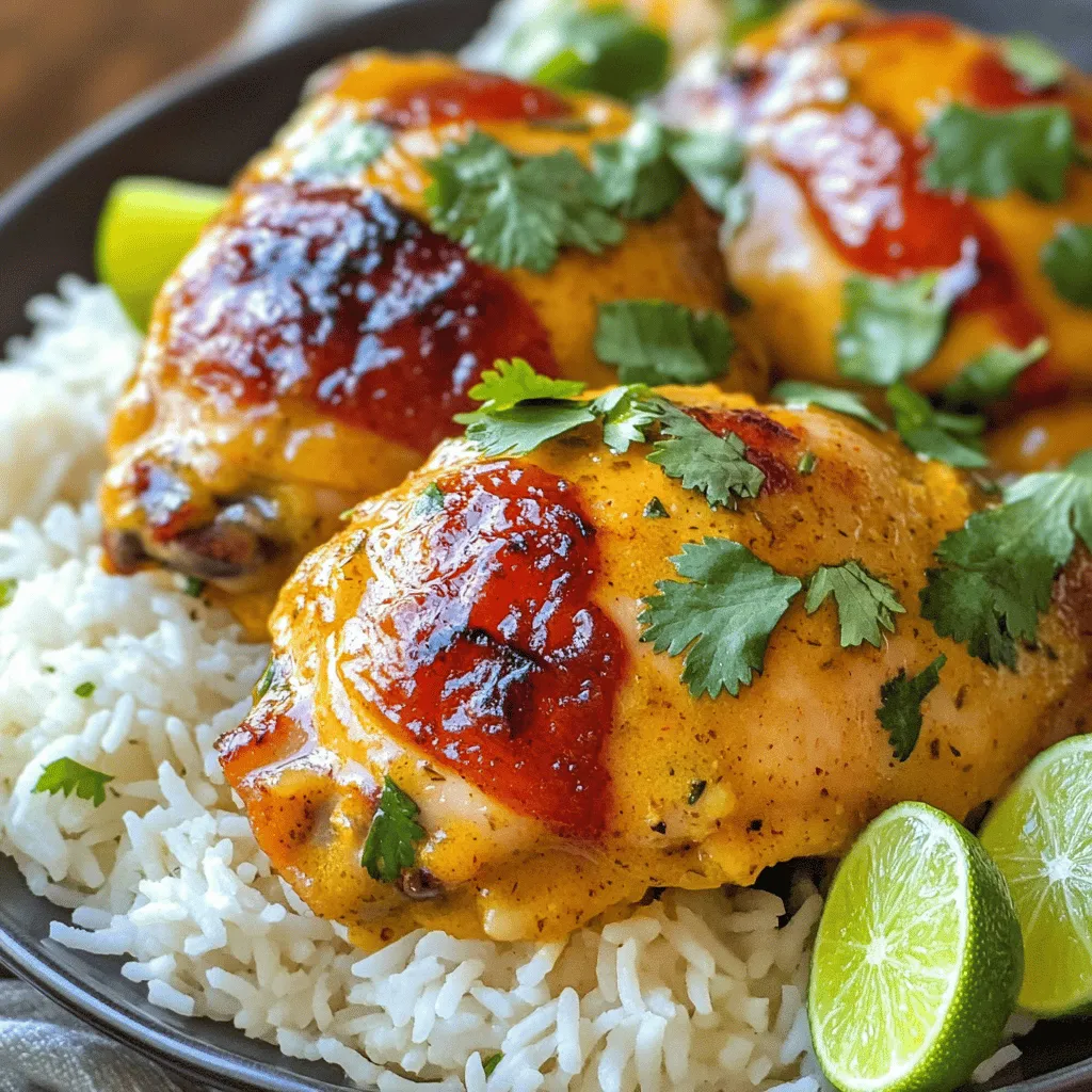 - 4 Hähnchenschenkel ohne Knochen und Haut - 1 Dose (400 ml) Kokosmilch - 1 Esslöffel Kokosöl - 1 mittelgroße Zwiebel, fein gehackt - 2 Knoblauchzehen, gehackt - 1-2 rote Chilischoten, gehackt (nach Schärfewunsch anpassen) - 1 Teelöffel gemahlener Kreuzkümmel - 1 Teelöffel Paprika - 1 Esslöffel frischer Limettensaft - Salz und Pfeffer nach Geschmack - Frischer Koriander, gehackt, zum Garnieren - Gekochter Jasminreis zum Servieren Falls du keine Hähnchenschenkel hast, nutze Hähnchenbrust. Diese kocht schneller. Für eine milderer Sauce kannst du die Chilischoten weglassen oder weniger verwenden. Ersetze Kokosmilch durch Sahne, wenn du einen anderen Geschmack magst. Anstelle von Limettensaft kannst du auch Zitronensaft verwenden. Frische Kräuter bringen mehr Aroma. Verwende frischen Koriander für die Garnitur. Getrocknete Gewürze wie Kreuzkümmel und Paprika sind praktisch und haben auch viel Geschmack. Achte darauf, sie gut zu lagern, damit sie frisch bleiben. Wenn du frische Kräuter verwendest, füge sie kurz vor dem Servieren hinzu. So bleiben sie grün und lebhaft. Das Rezept für würziges brasilianisches Kokosnuss-Hühnchen ist einfach. Die Zubereitung dauert etwa 40 Minuten. Sie brauchen frische Zutaten und etwas Zeit, um die Aromen zu verbinden. 1. Erhitze in einer großen Pfanne das Kokosöl bei mittlerer Hitze. 2. Füge die gehackte Zwiebel hinzu. Sautiere sie für etwa 5 Minuten, bis sie glasig ist. 3. Rühre den gehackten Knoblauch und die roten Chilischoten ein. Brate sie 1-2 Minuten, bis der Knoblauch duftet. 4. Gib den gemahlenen Kreuzkümmel und die Paprika dazu. Mische alles gut und röste die Gewürze etwa eine Minute an. 5. Lege die Hähnchenschenkel in die Pfanne. Brate jede Seite 3-4 Minuten, bis sie schön braun ist. 6. Gieße die Kokosmilch über das Hühnchen. Achte darauf, dass das Hühnchen vollständig bedeckt ist. 7. Bringe alles zum sanften Köcheln. Reduziere die Hitze auf niedrig und decke die Pfanne ab. Koche das Hühnchen 20-25 Minuten lang, bis es zart ist. 8. Rühre nach dem Garen den Limettensaft ein. Schmecke mit Salz und Pfeffer ab. 9. Für eine dickere Sauce nimm das Hühnchen heraus. Erhöhe die Hitze auf mittel-hoch. Koche die Sauce 5-10 Minuten weiter. 10. Gib das Hühnchen wieder in die Pfanne und überziehe es mit der köstlichen Kokossauce. - Wähle frische Hähnchenschenkel für den besten Geschmack. - Achte darauf, die Gewürze gut zu rösten. So entfalten sie ihr volles Aroma. - Lass das Hühnchen in der Sauce ruhen, damit es die Aromen aufnimmt. - Serviere das Gericht mit Jasminreis und frisch gehacktem Koriander für den perfekten Genuss. Für weitere Details, siehe auch das [Full Recipe]. Um den Geschmack deines würzigen brasilianischen Kokosnuss-Hühnchens zu verbessern, nutze frische Zutaten. Frische Zwiebeln und Knoblauch haben einen stärkeren Geschmack. Füge mehr Chilischoten hinzu, wenn du es schärfer magst. Eine Prise Zucker kann die Aromen ausbalancieren. Limettensaft bringt Frische und Tiefe in die Sauce. Probiere auch, die Kokosmilch etwas länger zu köcheln, um den Geschmack zu intensivieren. Ein häufiger Fehler ist, das Hühnchen zu lange bei hoher Hitze zu braten. Das macht das Fleisch trocken. Achte darauf, die Hitze zu reduzieren, wenn du die Kokosmilch hinzufügst. Ein weiterer Fehler ist, die Gewürze nicht ausreichend zu rösten. Das Rösten ist wichtig, um den vollen Geschmack zu entfalten. Außerdem solltest du nicht vergessen, die Sauce regelmäßig zu rühren, um ein Anbrennen zu vermeiden. Für eine cremige Sauce ist die richtige Hitze wichtig. Halte die Hitze niedrig, wenn die Kokosmilch kocht. Wenn die Sauce zu dünn ist, nimm das Hühnchen heraus und lasse die Sauce etwas länger kochen. So verdampft etwas Flüssigkeit und die Sauce wird dicker. Wenn sie zu dick ist, füge einfach etwas Wasser oder Brühe hinzu. Achte darauf, die Sauce vor dem Servieren gut abzuschmecken, um sicherzustellen, dass sie perfekt ist. Für das vollständige Rezept klicke hier: [Full Recipe]. {{image_4}} Wenn Sie eine vegetarische Option möchten, probieren Sie Tofu oder Gemüse. Tofu nimmt die Aromen gut auf. Schneiden Sie ihn in Würfel und braten Sie ihn in Kokosöl. Für Gemüse können Sie Paprika, Zucchini oder Brokkoli verwenden. Braten Sie das Gemüse, bis es weich ist, und folgen Sie dem gleichen Rezept. So erhalten Sie ein leckeres, würziges Gericht. Die Schärfe ist wichtig für den Geschmack. Sie können die roten Chilischoten nach Wunsch anpassen. Für milde Speisen verwenden Sie nur eine Schote oder entfernen die Kerne. Mögen Sie es scharf? Fügen Sie zwei oder mehr Chilischoten hinzu. Das gibt Ihrem Gericht einen echten Kick. Experimentieren Sie, bis Sie die perfekte Schärfe gefunden haben. Sie können auch Fisch oder Meeresfrüchte verwenden. Garnelen oder Kabeljau passen hervorragend zu dieser Kokosmilchsoße. Kochen Sie diese Proteine in der gleichen Zeit wie das Hühnchen. Achten Sie darauf, dass der Fisch nicht zu lange gart. So bleibt er zart und saftig. Für eine neue Geschmacksrichtung probieren Sie verschiedene Meeresfrüchte. Das gibt Ihrem Gericht eine besondere Note. Wenn Sie die volle Rezeptur sehen möchten, schauen Sie sich das vollständige Rezept an. Wenn Sie nach dem Kochen von würzigem brasilianischem Kokosnuss-Hühnchen Reste haben, lagern Sie sie in einem luftdichten Behälter. Lassen Sie das Hühnchen zuerst auf Raumtemperatur abkühlen. Decken Sie es gut ab, um die Frische zu bewahren. Achten Sie darauf, das Hühnchen innerhalb von zwei Stunden nach dem Kochen zu lagern. Um das Hühnchen einzufrieren, teilen Sie es in Portionen auf. Verwenden Sie einen gefriergeeigneten Behälter oder einen starken Gefrierbeutel. Drücken Sie so viel Luft wie möglich heraus, um Frost zu vermeiden. Zum Auftauen legen Sie das Hühnchen über Nacht in den Kühlschrank. Alternativ können Sie es in der Mikrowelle auftauen, aber das Ergebnis kann weniger saftig sein. Im Kühlschrank bleibt das Hühnchen 3 bis 4 Tage frisch. Wenn Sie es einfrieren, beträgt die Haltbarkeit etwa 3 Monate. Nach dieser Zeit kann sich die Textur und der Geschmack ändern. Achten Sie darauf, das Hühnchen gut zu beschriften, damit Sie das Datum wissen. Das Hühnchen ist nach 20-25 Minuten gar. Es sollte zart sein. Ich empfehle, ein Fleischthermometer zu nutzen. Die Innentemperatur sollte 75 Grad Celsius erreichen. So wissen Sie, dass es sicher zu essen ist. Lassen Sie das Hühnchen nach dem Kochen einige Minuten ruhen. Das verbessert den Geschmack und die Saftigkeit. Ja, Sie können die Kokosmilch ersetzen. Eine gute Option ist Mandelmilch. Diese hat jedoch einen anderen Geschmack. Auch Soja- oder Hafermilch sind möglich. Achten Sie darauf, ungesüßte Varianten zu wählen. Diese Alternativen ändern die Textur des Gerichts, aber es bleibt lecker. Experimentieren Sie, um die beste Option für Ihren Geschmack zu finden. Um mehr Portionen zu machen, verdoppeln Sie einfach die Zutaten. Achten Sie darauf, die Kochzeit anzupassen. Größere Mengen benötigen mehr Zeit, um durchzugaren. Verwenden Sie eine größere Pfanne oder einen Topf, damit das Hühnchen gleichmäßig gart. Dies verbessert das Endergebnis. Für eine vollständige Anleitung schauen Sie sich das Full Recipe an. Zusammengefasst bietet dieses Rezept für würziges brasilianisches Kokosnuss-Hühnchen eine Vielzahl an Möglichkeiten. Du hast die Zutaten und Zubereitung kennengelernt. Tipps helfen, den Geschmack zu verbessern, während Variationen für jeden etwas bieten. Denke an die Aufbewahrung, um Reste frisch zu halten. Diese Mahlzeit bringt Farbe auf deinen Tisch. Probiere es aus und genieße die Vielfalt!