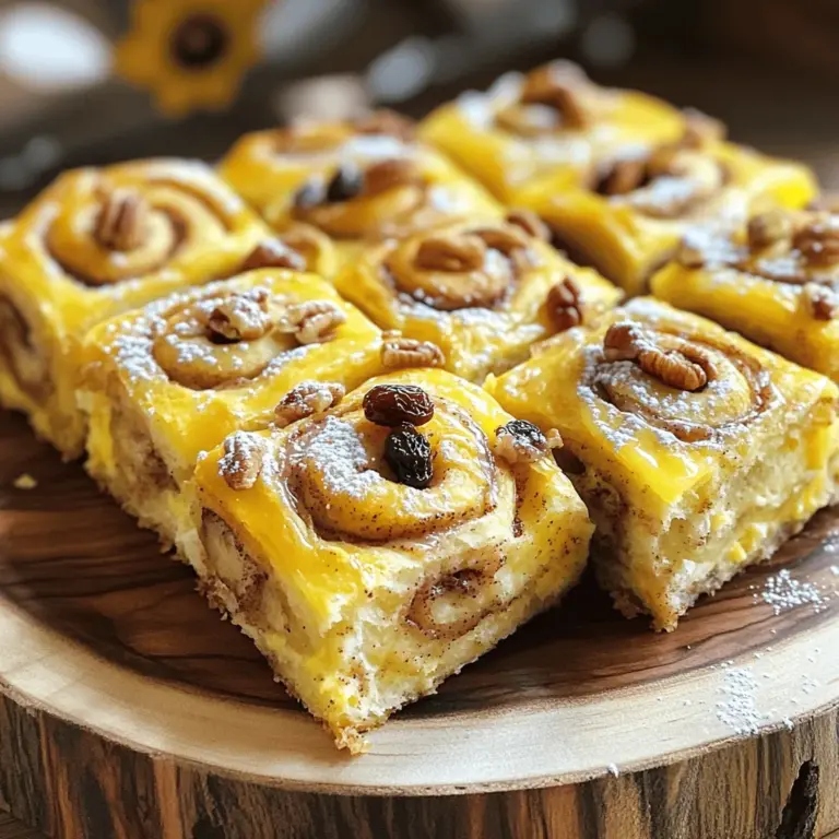 - 2 Dosen gekühlte Zimtschnecken (am besten mit Zuckerguss) - 4 große Eier - 1 Tasse Milch (Vollmilch oder Mandelmilch) - 1 Teelöffel Vanilleextrakt - 1 Esslöffel gemahlener Zimt - ½ Tasse brauner Zucker - ½ Tasse gehackte Pekannüsse oder Walnüsse (optional) - ½ Tasse Rosinen oder getrocknete Cranberries (optional) Wenn Sie Allergien haben, gibt es gute Alternativen. Verwenden Sie glutenfreie Zimtschnecken. Statt normaler Milch können Sie Mandelmilch oder Sojamilch nutzen. Für Nüsse können Sie auch Sonnenblumenkerne nehmen. Trockenfrüchte sind nicht nötig, wenn Sie keine möchten. Achten Sie beim Kauf der Zimtschnecken auf das Haltbarkeitsdatum. Frische Eier sind wichtig, also kaufen Sie sie bei einem vertrauenswürdigen Händler. Wenn Sie Milch wählen, entscheiden Sie sich für Vollmilch für einen reicheren Geschmack. Testen Sie die Pekannüsse oder Walnüsse, um sicherzustellen, dass sie frisch sind. Zuerst heize ich den Ofen auf 190 °C vor. Während der Ofen sich erwärmt, fette ich eine 23x33 cm große Auflaufform gut ein. Das hilft, dass der Auflauf nicht kleben bleibt. Ich öffne die Dosen mit den Zimtschnecken und schneide jede Rolle in Viertel. Diese Stücke verteile ich gleichmäßig in der Auflaufform. Dann mixe ich in einer Schüssel die Eier, Milch, Vanilleextrakt, gemahlenen Zimt und braunen Zucker. Ich rühre, bis alles gut vermischt ist. Diese Mischung gieße ich gleichmäßig über die Zimtschnecken. Wenn ich möchte, füge ich gehackte Nüsse oder Trockenfrüchte hinzu. Jetzt backe ich den Auflauf im Ofen für 25-30 Minuten. Er sollte aufgegangen und goldbraun sein. Währenddessen bereite ich den Zuckerguss aus dem Beutel vor. Nach dem Backen lasse ich den Auflauf kurz abkühlen. Dann träufle ich den Zuckerguss gleichmäßig darüber. Ich schneide den Auflauf in Quadrate und serviere ihn warm. Für die genauen Schritte und alle Details, schau dir das Full Recipe an. Um den Zimtschnecken-Auflauf perfekt zu backen, heize den Ofen auf 190 °C vor. Diese Temperatur sorgt dafür, dass der Auflauf gleichmäßig gart. Die Backzeit liegt zwischen 25 und 30 Minuten. Achte darauf, dass der Auflauf aufgegangen und goldbraun ist. Ein guter Test ist, ihn leicht zu schütteln. Wenn die Mitte fest ist, ist er fertig. Ein häufiger Fehler ist, die Zimtschnecken nicht gleichmäßig zu verteilen. Das führt dazu, dass einige Teile zu trocken werden. Achte darauf, dass die Eiermischung gut über alle Stücke verteilt ist. Wenn du die Nüsse oder Trockenfrüchte hinzufügst, streue sie gleichmäßig. Ein weiterer Fehler ist, den Auflauf zu lange zu backen. Überprüfe ihn öfter, besonders gegen Ende der Backzeit. Um die Stabilität des Auflaufs zu erhöhen, füge mehr Eier hinzu. Zwei zusätzliche Eier machen den Auflauf fester. Du kannst auch mehr Milch verwenden, um ihn cremiger zu machen. Nüsse oder Trockenfrüchte geben eine schöne Textur. Wenn du frische Früchte wie Äpfel oder Beeren hinzufügst, wird der Geschmack lebendiger. Diese Zutaten machen den Auflauf noch köstlicher und interessanter. {{image_4}} Wenn du gesündere Optionen möchtest, kannst du den Zucker verringern. Ersetze die Hälfte des Zuckers durch Apfelmus oder Bananenpüree. Das gibt süßen Geschmack mit weniger Kalorien. Füge mehr Früchte hinzu, wie frische Beeren oder Äpfel. Diese bringen Farbe und Frische in dein Gericht. Sie steigern auch die Nährstoffe, die du bekommst. Du kannst auch neue Geschmäcker ausprobieren. Füge Schokoladenstückchen oder Erdnussbutter hinzu. Diese Optionen geben dem Auflauf eine leckere Wendung. Experimentiere mit verschiedenen Gewürzen, wie Muskat oder Ingwer. Diese kleinen Änderungen machen dein Frühstück aufregender und einzigartig. Für eine vegane Version, ersetze die Eier mit Leinsamen oder Chia-Samen. Nutze pflanzliche Milch, wie Mandel- oder Hafermilch. Um glutenfrei zu sein, wähle glutenfreie Zimtschnecken. So kannst du das Rezept genießen, ohne auf deine Diät zu verzichten. Es gibt viele tolle Alternativen, die gut schmecken und einfach zu finden sind. Nach dem Genuss deines Zimtschnecken-Auflaufs ist es wichtig, die Reste richtig zu lagern. Lass den Auflauf zuerst auf Raumtemperatur abkühlen. Danach wickelst du ihn gut in Frischhaltefolie ein oder legst ihn in einen luftdichten Behälter. So bleibt er frisch. Stelle sicher, dass er im Kühlschrank aufbewahrt wird. So bleibt er bis zu fünf Tage genießbar. Um den Auflauf wieder aufzuwärmen, heize deinen Ofen auf 175 °C vor. Lege den Auflauf in eine Auflaufform und decke ihn lose mit Folie ab. Dies hilft, die Feuchtigkeit zu bewahren. Erwärme den Auflauf für etwa 15 bis 20 Minuten. Wenn du es schneller magst, kannst du auch die Mikrowelle nutzen. Erwärme ihn in kurzen Intervallen von 30 Sekunden. Überprüfe oft, damit er nicht austrocknet. Ungebackener Auflauf kann bis zu zwei Tage im Kühlschrank bleiben. Wenn du ihn länger aufbewahren möchtest, friere ihn ein. Wickel ihn gut ein, um Gefrierbrand zu vermeiden. Gebackener Auflauf hält sich im Kühlschrank bis zu fünf Tage. Wenn du ihn einfrierst, sollte er in einem geeigneten Behälter bis zu drei Monate haltbar sein. Achte darauf, ihn gut zu verpacken, damit er frisch bleibt. Um den Zimtschnecken-Auflauf im Voraus zu machen, bereiten Sie den Auflauf bis zur Backzeit vor. Mischen Sie die Zimtschnecken und die Eiermischung in der Auflaufform. Decken Sie die Form mit Folie ab und stellen Sie sie in den Kühlschrank. Sie können den Auflauf am nächsten Morgen direkt aus dem Kühlschrank backen. Das spart Zeit und macht das Frühstück einfacher. Der Zimtschnecken-Auflauf schmeckt am besten mit frischem Obst. Erdbeeren, Himbeeren oder Bananen sind großartige Optionen. Ein Klecks Schlagsahne macht das Frühstück noch leckerer. Sie können auch eine Tasse Kaffee oder Tee dazu servieren. So starten Sie den Tag perfekt. Ja, Sie können das Rezept leicht anpassen. Verdoppeln Sie einfach die Zutaten. Verwenden Sie zwei Dosen Zimtschnecken und erhöhen Sie die Eier und Milch. Wählen Sie eine größere Auflaufform, um alles gut unterzubringen. So haben alle genug von diesem köstlichen Auflauf. Für die vollständige Anleitung schauen Sie sich das [Full Recipe] an. Der Zimtschnecken-Auflauf ist einfach zuzubereiten und sorgt für Freude. In diesem Blogpost haben wir über die Zutaten gesprochen und Tipps zur Auswahl frischer Varianten gegeben. Ich habe die Schritt-für-Schritt-Anleitung klar erklärt und hilfreiche Tipps geteilt, um Fehler zu vermeiden. Auch Variationen für jeden Geschmack wurden vorgestellt. Vergiss nicht, wie wichtig gute Lagerung ist. Mit diesen Infos wirst du viel Freude beim Backen und Genießen haben!
