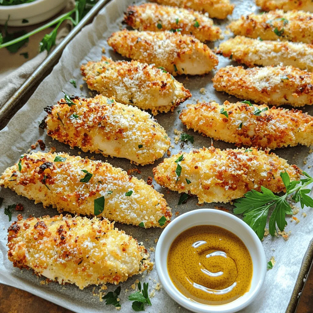 Für die knusprigen Hähnchenstreifen benötigst du frische und hochwertige Zutaten. Hier sind die Hauptbestandteile: - 450 g Hähnchenfilets - 240 ml Buttermilch Diese Zutaten bilden die Basis für den zarten und saftigen Kern deiner Hähnchenstreifen. Die Gewürze und die Panade verleihen deinem Gericht den besonderen Kick. Du brauchst: - 1 Teelöffel Knoblauchpulver - 1 Teelöffel Zwiebelpulver - 1 Teelöffel Paprikapulver - 1 Teelöffel schwarzer Pfeffer - 1 Teelöffel Salz - 120 g Weizenmehl - 120 g Semmelbrösel (Panko für extra Knusprigkeit) - 2 Esslöffel geriebener Parmesan - Olivenölspray Diese Gewürze sorgen für einen tollen Geschmack und die Panade macht die Hähnchenstreifen schön knusprig. Du kannst die Hähnchenstreifen auch mit verschiedenen Zutaten anpassen. Probiere diese Alternativen: - Nutze Joghurt anstelle von Buttermilch für eine andere Textur. - Ersetze Weizenmehl durch Mandelmehl für eine glutenfreie Option. - Verwende verschiedene Gewürze wie Cajun oder italienische Kräuter für neue Geschmäcker. Diese Anpassungen helfen dir, deine Hähnchenstreifen immer wieder neu zu gestalten. Für die vollständige Rezeptanleitung schau dir den [Full Recipe] an. Um deine Hähnchenstreifen perfekt zu marinieren, beginne mit der Buttermilch. Diese macht das Fleisch zart. Mische in einer großen Schüssel die Buttermilch mit Knoblauchpulver, Zwiebelpulver, Paprikapulver, schwarzem Pfeffer und Salz. Rühre alles gut um. Jetzt kommen die Hähnchenfilets dazu. Stelle sicher, dass jedes Stück gut mit der Marinade bedeckt ist. Decke die Schüssel ab und stelle sie für mindestens 30 Minuten in den Kühlschrank. Du kannst das auch über Nacht machen, um noch mehr Geschmack zu bekommen. Jetzt kommt der spaßige Teil: das Panieren! Nimm die Hähnchenstreifen aus der Marinade. Lass die überschüssige Marinade abtropfen. Bereite zwei Schüsseln vor. In einer Schüssel mischst du das Mehl mit dem geriebenen Parmesan. In der anderen Schüssel liegen die Semmelbrösel bereit. Wälze jedes Hähnchenfilet zuerst in der Mehlmischung. Achte darauf, dass es gleichmäßig bedeckt ist. Dann tauche es in die Semmelbrösel. Drücke sanft, damit die Brösel gut haften. Lege die panierten Hähnchenstreifen auf ein Backblech. Heize deinen Ofen auf 220°C vor. Besprühe die panierten Hähnchenstreifen leicht mit Olivenöl. Das hilft ihnen, goldbraun zu werden. Jetzt backe die Hähnchenstreifen für 15-20 Minuten. Sie sind fertig, wenn sie durchgegart sind und eine schöne goldene Farbe haben. Für extra Knusprigkeit, kannst du sie in den letzten 2-3 Minuten unter den Grill stellen. Achte genau darauf, dass sie nicht verbrennen. Serviere die Hähnchenstreifen heiß mit deinen Lieblingsdip-Saucen. Wenn du die Schritte aus der Anleitung befolgst, wirst du perfekt knusprige Hähnchenstreifen erhalten. Um die perfekte Knusprigkeit zu erreichen, ist die Wahl der Panade wichtig. Ich empfehle, Panko-Semmelbrösel zu verwenden. Diese sind gröber und sorgen für einen tollen Crunch. Ein weiterer Trick ist das Besprühen der Hähnchenstreifen mit Olivenöl. Das hilft beim Bräunen und macht die Streifen knuspriger. Backe die Hähnchenstreifen bei 220 °C. Diese hohe Temperatur trägt ebenfalls zur Knusprigkeit bei. Wenn du magst, kannst du die letzten Minuten den Grill nutzen, um die Hähnchenstreifen extra kross zu machen. Achte darauf, dass sie nicht verbrennen. Die Hähnchenstreifen schmecken toll mit verschiedenen Dips. Honig-Senf, Ranch-Dressing und Barbecue-Sauce sind immer gute Optionen. Du kannst auch eine scharfe Salsa oder eine Joghurt-Dill-Sauce probieren. Als Beilage passen Pommes frites, ein frischer Salat oder Gemüse-Sticks perfekt. Diese Kombinationen bringen Abwechslung und machen das Essen spannender. Ein häufiger Fehler ist, die Hähnchenstreifen zu dicht auf das Blech zu legen. Lass genug Platz zwischen den Streifen, damit die heiße Luft zirkulieren kann. So wird jedes Stück gleichmäßig knusprig. Ein weiterer Fehler ist, die Marinierzeit zu kurz zu halten. Wenn du die Hähnchenfilets länger in der Buttermilch lässt, ziehen sie mehr Geschmack. Achte auch darauf, dass die Ofentür nicht zu oft geöffnet wird. So bleibt die Temperatur konstant. {{image_4}} Es gibt viele Möglichkeiten, den Geschmack deiner Hähnchenstreifen zu ändern. Du kannst verschiedene Gewürze hinzufügen, um neue Aromen zu entdecken. Probiere zum Beispiel: - Cayennepfeffer für einen scharfen Kick - Kümmel für einen erdigen Geschmack - Thymian oder Oregano für ein mediterranes Flair Diese Gewürze machen deine Hähnchenstreifen aufregender und einzigartig. Misch die Gewürze einfach in die Marinade oder die Panade. Wenn du eine glutenfreie oder keto-freundliche Option benötigst, gibt es viele Alternativen. Statt Weizenmehl kannst du Mandelmehl oder Kokosmehl verwenden. Für die Panade kannst du glutenfreie Semmelbrösel oder gemahlene Nüsse nutzen. Diese Alternativen bieten nicht nur eine glutenfreie Option, sondern auch viele gesunde Fette. So bleiben die Hähnchenstreifen knusprig und lecker, ohne die Kohlenhydrate zu erhöhen. Wenn du eine vegetarische oder vegane Alternative suchst, ersetze das Hähnchen durch Tofu oder Tempeh. Marinier die Stücke genau wie das Hähnchen, um den Geschmack zu verbessern. Für die Panade verwende die gleichen Zutaten, aber achte darauf, dass sie vegan sind. Eine weitere tolle Option sind Blumenkohl- oder Zucchinischeiben. Diese Gemüse sind lecker, wenn sie gut gewürzt und knusprig gebacken werden. So hast du viele schmackhafte Varianten für jeden Geschmack. Die Lagerung deiner Hähnchenstreifen ist wichtig. Lagere die Streifen in einem luftdichten Behälter. So bleiben sie frisch und saftig. Du kannst sie auch in Frischhaltefolie wickeln. Achte darauf, die Luft so gut wie möglich herauszudrücken. So vermeidest du Gefrierbrand. Wenn du die Hähnchenstreifen im Kühlschrank aufbewahrst, halten sie sich etwa drei bis vier Tage. Wenn du sie länger lagern möchtest, lege sie in den Gefrierschrank. Dort bleiben sie bis zu drei Monate frisch. Für den Gefrierschrank solltest du die Streifen in Portionen aufteilen. Das macht das Auftauen einfacher. Um die Hähnchenstreifen wieder aufzuwärmen, nutze den Ofen. Heize den Ofen auf 180°C vor. Lege die Streifen auf ein Backblech und backe sie für etwa 10 bis 15 Minuten. So bleiben sie knusprig. Du kannst auch eine Pfanne verwenden. Erhitze sie bei mittlerer Hitze für ein paar Minuten. Vermeide die Mikrowelle, da die Streifen dann weich werden. Du willst ja den perfekten Biss! Die Hähnchenstreifen sollten 15 bis 20 Minuten bei 220°C gebacken werden. Achte darauf, dass sie goldbraun und knusprig sind. Verwende ein Fleischthermometer, um sicherzustellen, dass die Innentemperatur 75°C erreicht. In den letzten Minuten kannst du sie unter den Grill legen, um die Knusprigkeit zu erhöhen. Ja, die Hähnchenstreifen können im Airfryer zubereitet werden. Heize den Airfryer auf 200°C vor. Lege die panierten Streifen in den Korb, sodass sie sich nicht überlappen. Backe sie für 10 bis 12 Minuten. Schüttle den Korb einmal während des Garens für eine gleichmäßige Bräunung. Du kannst die Marinade leicht abändern, um mehr Geschmack zu erhalten. Füge frische Kräuter wie Thymian oder Rosmarin hinzu. Eine Prise Cayennepfeffer sorgt für eine angenehme Schärfe. Für eine süßere Note kannst du Honig oder Ahornsirup einrühren. Experimentiere mit verschiedenen Gewürzen, um deinen eigenen Twist zu finden. Für das volle Rezept schau dir die Anleitung für knusprige Ofen-gebackene Hähnchenstreifen an! Zusammenfassend haben wir die besten Zutaten für Hähnchenstreifen besprochen. Ich habe dir gezeigt, welche Gewürze und Panade du benötigst. Wir haben auch Variationen für besondere Geschmäcker entdeckt. Wir haben die Schritte für die Zubereitung und Tipps für die perfekte Knusprigkeit behandelt. Denke an die Lagerung und das Aufwärmen der Hähnchenstreifen. Mit diesen Informationen kannst du köstliche Hähnchenstreifen zubereiten. Viel Spaß beim Kochen und Genießen!