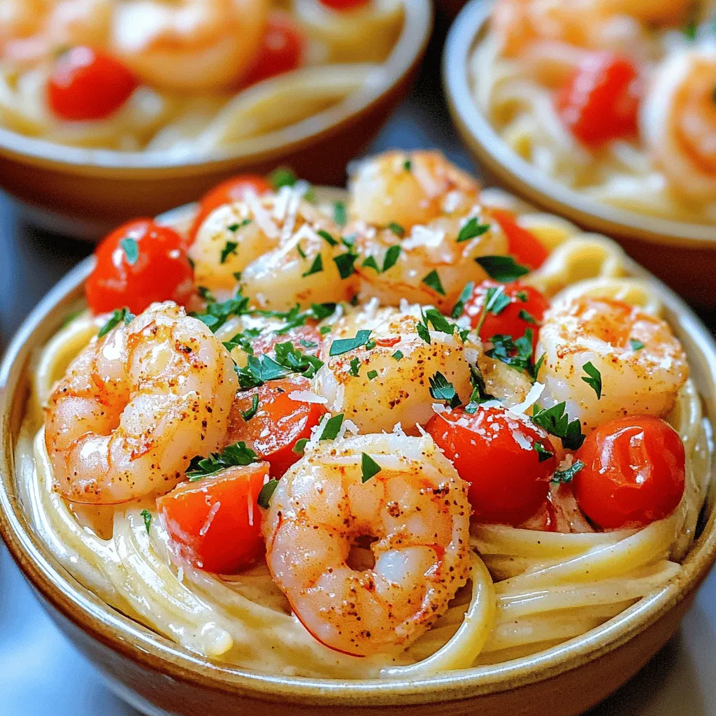 Für die cremige Cajun Garnelen Pasta brauchst du folgende Zutaten: - 225 g Linguine oder Fettuccine - 450 g Garnelen, geschält und entdarmt - 2 Esslöffel Cajun-Gewürz - 2 Esslöffel Olivenöl - 1 mittelgroße Zwiebel, fein gehackt - 3 Zehen Knoblauch, gehackt - 1 rote Paprika, in Streifen geschnitten - 240 ml Schlagsahne - 240 ml Hühnerbrühe - 150 g Kirschtomaten, halbiert - 50 g geriebener Parmesan - Salz und Pfeffer nach Geschmack - Frische Petersilie, gehackt (zum Garnieren) Cajun-Gewürz bringt den speziellen Geschmack. Es enthält Paprika, Pfeffer und Knoblauch. Du kannst auch eine Mischung aus diesen Gewürzen selbst machen. Achte bei den Garnelen darauf, dass sie frisch sind. Das macht einen großen Unterschied im Geschmack. Schlagsahne sorgt für die Cremigkeit der Sauce. Wenn du leichte Alternativen suchst, nimm fettarme Sahne oder Pflanzencreme. Wenn du Linguine oder Fettuccine nicht magst, probiere Penne oder Spaghetti. Statt Garnelen kannst du Hühnchen oder Tofu verwenden. Für eine vegane Variante nutze pflanzliche Sahne und ersetze den Parmesan durch Hefeflocken. Kirschtomaten können auch durch andere Tomatensorten ersetzt werden. Nutze zum Beispiel gewürfelte Tomaten aus der Dose. Zuerst kochst du die Pasta. Nimm einen großen Topf und fülle ihn mit Wasser. Füge eine Prise Salz hinzu. Erhitze das Wasser bis es blubbert. Gib die Linguine oder Fettuccine hinein und koche sie al dente. Das dauert etwa 8-10 Minuten. Wenn die Pasta fertig ist, gieße sie ab, aber bewahre 120 ml des Wassers auf. Das hilft, die Sauce später zu binden. Jetzt ist es Zeit für die Garnelen. Nimm eine große Schüssel und lege die geschälten und entdarmten Garnelen hinein. Streue das Cajun-Gewürz über die Garnelen. Mische alles gut, bis die Garnelen gleichmäßig mit dem Gewürz bedeckt sind. So bekommen sie viel Geschmack. Erhitze eine große Pfanne bei mittlerer Hitze. Gib das Olivenöl hinein. Sobald das Öl heiß ist, füge die gehackte Zwiebel hinzu. Brate sie für 2-3 Minuten, bis sie weich ist. Danach kommt der Knoblauch und die rote Paprika dazu. Brate alles für weitere 2 Minuten. Schiebe die Gemüse zur Seite der Pfanne und gib die Garnelen hinzu. Brate sie 3-4 Minuten lang, bis sie rosa und durchgegart sind. Jetzt bereitest du die Sauce vor. Gieße die Hühnerbrühe und die Schlagsahne in die Pfanne. Rühre alles gut um. Lass die Mischung sanft köcheln. Das dauert etwa 5-7 Minuten, bis die Sauce etwas eindickt. Füge die gekochte Pasta, die halbierten Kirschtomaten und den geriebenen Parmesan in die Pfanne. Mische alles gut, sodass die Pasta von der cremigen Sauce überzogen wird. Wenn die Sauce zu dick ist, gib etwas von dem aufbewahrten Pastawasser hinzu. Schmecke die Pasta ab und füge nach Bedarf Salz und Pfeffer hinzu. Nimm die Pfanne vom Herd. Serviere die Pasta in flachen Schalen. Garniere sie mit frisch gehackter Petersilie. Für die vollständige Anleitung, schau dir das [Full Recipe] an. Die Sauce sollte cremig, aber nicht zu dick sein. Um die perfekte Konsistenz zu erreichen, füge das aufbewahrte Pastawasser nach Bedarf hinzu. Das stärkehaltige Wasser hilft, die Sauce zu binden. Lass die Sauce sanft köcheln, um die Aromen zu intensivieren. Wenn du einen leichteren Geschmack möchtest, kannst du die Schlagsahne mit mehr Brühe mischen. Garnelen garen schnell. Achte darauf, sie nicht zu lange zu kochen. Wenn sie rosa und opak sind, sind sie fertig. Überwache die Hitze gut. Zu hohe Hitze kann die Garnelen zäh machen. Ein paar Minuten auf jeder Seite reichen oft aus. Frische Garnelen haben den besten Geschmack. Wenn möglich, wähle diese für dein Gericht. Das Anrichten macht viel aus. Serviere die Pasta in flachen Schalen für einen schönen Look. Garniere mit frischem Parmesan und Petersilie. Ein paar ganze Kirschtomaten verleihen Farbe und Frische. Du kannst auch einen Spritzer Zitrone hinzufügen, um die Aromen zu heben. Ein schöner Teller macht die Mahlzeit noch genussvoller. Für das vollständige Rezept schaue dir die [Full Recipe] an. {{image_4}} Wenn du auf Garnelen verzichten möchtest, gibt es viele leckere Alternativen. Tofu ist eine tolle Wahl. Du kannst ihn in kleine Würfel schneiden und anbraten, um eine goldene Farbe zu bekommen. Auch Kichererbsen passen gut. Sie sind nahrhaft und geben der Pasta einen tollen Biss. Du kannst sie einfach abtropfen lassen und direkt in die Pfanne geben. Cajun-Gewürz hat einen tollen Geschmack, aber du kannst auch spielen. Paprika gibt einen süßen Geschmack. Knoblauchpulver sorgt für mehr Tiefe. Wenn du es schärfer magst, füge etwas Cayennepfeffer hinzu. Auch italienische Kräuter wie Basilikum oder Oregano machen deine Pasta frisch und aromatisch. Experimentiere mit den Gewürzen und finde deinen Lieblingsmix. Wenn du glutenfrei isst, ist das kein Problem. Du kannst glutenfreie Pasta verwenden. Es gibt viele Sorten aus Reis oder Linsen. Diese Pasta ist oft schnell gar. Achte darauf, sie nicht zu überkochen. Du kannst auch Zucchini-Nudeln ausprobieren. Sie sind leicht und gesund. Einfach die Zucchini spiralisieren und kurz anbraten. So bleibt es frisch und lecker. Für das volle Rezept schau dir die vollständige Anleitung an! Die Reste von cremiger Cajun-Garnelen-Pasta sind einfach zu lagern. Lass die Pasta zuerst abkühlen. Danach füllst du sie in einen luftdichten Behälter. So bleibt die Pasta frisch. Du kannst die Reste im Kühlschrank bis zu drei Tage aufbewahren. Achte darauf, die Sauce gut zu vermischen, bevor du sie lagerst. Wenn du die Pasta länger aufbewahren möchtest, kannst du sie einfrieren. Teile die Reste in Portionen auf und lege sie in gefriergeeignete Beutel. Drücke die Luft heraus, um Gefrierbrand zu vermeiden. Diese Pasta hält sich bis zu drei Monate im Gefrierschrank. Zum Auftauen legst du die Beutel einfach in den Kühlschrank über Nacht. Um die Reste aufzuwärmen, gibt es einige einfache Möglichkeiten. Du kannst die Pasta in einer Pfanne bei mittlerer Hitze erwärmen. Füge einen Schuss Hühnerbrühe oder Wasser hinzu, um die Sauce cremig zu halten. Alternativ kannst du die Pasta auch in der Mikrowelle aufwärmen. Stelle sie dabei in eine mikrowellengeeignete Schüssel, decke sie ab und erwärme sie in Intervallen von 1-2 Minuten. Rühre die Pasta zwischen den Intervallen um, damit sie gleichmäßig warm wird. Die Zubereitung dauert nur 30 Minuten. In 15 Minuten kannst du die Zutaten vorbereiten und die Pasta kochen. Die restlichen 15 Minuten reichen aus, um die Sauce und die Garnelen zuzubereiten. So kannst du schnell ein schmackhaftes Gericht genießen. Ja, du kannst die Garnelen durch Hähnchen oder Tofu ersetzen. Beides passt gut zu dieser Sauce. Wenn du Gemüse bevorzugst, verwende Brokkoli oder Zucchini. Achte darauf, die Garzeiten anzupassen, damit alles gut gart. Eine frische Beilage ist ein einfacher grüner Salat. Erfrischende Aromen helfen, die Cremigkeit der Pasta auszugleichen. Du kannst auch knuspriges Brot oder Knoblauchbrot servieren. Damit kannst du die köstliche Sauce aufwischen. Das Cajun-Gewürz hat eine milde bis mittlere Schärfe. Es bringt viel Geschmack, ohne zu überwältigen. Wenn du es lieber weniger scharf magst, reduziere die Menge. Du kannst auch mildere Gewürze verwenden, um die Hitze zu senken. In diesem Blogpost haben wir die leckere Cajun-Garnelen-Pasta entdeckt. Wir haben die nötigen Zutaten aufgelistet und Alternativen vorgestellt. Die Schritt-für-Schritt-Anleitung hilft dir, die Pasta perfekt zu kochen. Zudem gab es nützliche Tipps für die Sauce und das Garen der Garnelen. Der Abschnitt über Variationen bietet kreative Ideen für jeden Geschmack. Abschließend sind die Aufbewahrungsinformationen wichtig, um Reste richtig zu lagern. Kochen macht Spaß und mit diesen Tipps wird deine Pasta zum Hit!