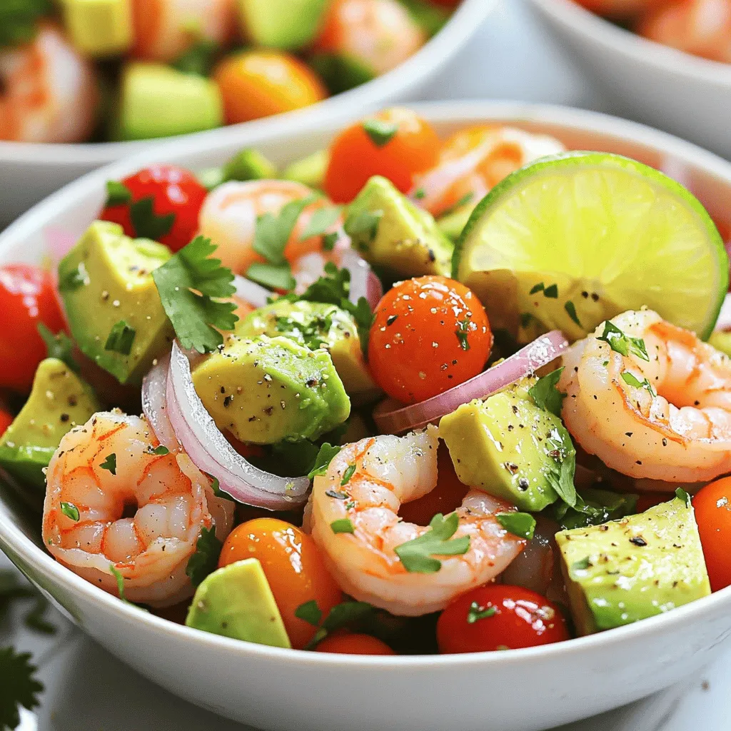 Für den gesunden Avocado-Shrimps-Salat benötigst du folgende Zutaten: - 450 g Shrimps, geschält und entdarmt - 2 reife Avocados, gewürfelt - 1 Tasse Kirschtomaten, halbiert - 1/2 rote Zwiebel, fein gehackt - 1/4 Tasse frischer Koriander, gehackt - 2 Esslöffel Olivenöl - 2 Esslöffel Limettensaft - 1 Teelöffel Knoblauchpulver - Salz und Pfeffer nach Geschmack Frische Zutaten sind der Schlüssel zu einem großartigen Salat. Wähle die Shrimps mit Bedacht. Sie sollten fest und glänzend sein. Achte darauf, dass sie einen milden Geruch haben. Die Avocados sollten leicht druckempfindlich sein, aber nicht zu weich. Kirschtomaten sollten prall und rot sein. Für die Zwiebel, suche nach einer festen und glatten Haut. Frischer Koriander sollte grün und duftend sein. Falls du keine Shrimps magst, kannst du gegrilltes Hühnchen verwenden. Es bietet eine ähnliche Textur und einen tollen Geschmack. Statt Koriander kannst du Petersilie nehmen, wenn du den Geschmack nicht magst. Für eine vegane Option kannst du die Shrimps ganz weglassen und mehr Gemüse wie Paprika oder Gurken hinzufügen. Diese Ergänzungen bringen Frische und Farbe in deinen Salat. Um die Shrimps perfekt zuzubereiten, bringen Sie zuerst einen großen Topf mit Wasser zum Kochen. Fügen Sie eine Prise Salz hinzu, um den Geschmack zu verstärken. Nun geben Sie die Shrimps ins kochende Wasser. Kochen Sie sie für 2-3 Minuten. Die Shrimps sind fertig, wenn sie rosa und fest sind. Dann nehmen Sie sie aus dem Wasser und lassen sie abkühlen. Es ist wichtig, die Shrimps nicht zu lange zu kochen. So bleiben sie zart und saftig. Für das Dressing benötigen Sie eine kleine Schüssel. Geben Sie das Olivenöl und den Limettensaft hinein. Fügen Sie das Knoblauchpulver sowie Salz und Pfeffer nach Geschmack hinzu. Vermischen Sie alles gut mit einem kleinen Schneebesen oder einer Gabel. Probieren Sie das Dressing und passen Sie die Gewürze an. Das Dressing verleiht dem Salat Geschmack und Frische. Jetzt wird es spannend! Nehmen Sie eine große Schüssel und geben Sie die gewürfelten Avocados, halbierten Kirschtomaten, die gehackte rote Zwiebel und den frischen Koriander hinein. Mischen Sie diese Zutaten vorsichtig. Achten Sie darauf, dass die Avocados nicht zerdrückt werden. Wenn die Shrimps abgekühlt sind, fügen Sie sie zur Schüssel hinzu. Träufeln Sie das Dressing über die Mischung und vermengen Sie alles sanft. Für eine schöne Präsentation können Sie den Salat in gekühlten Schalen anrichten. Garnieren Sie ihn mit zusätzlichem Koriander und einer Limettenscheibe. So sieht Ihr gesunder Avocado-Shrimps-Salat frisch und lecker aus. Wenn Sie mehr über die Zubereitung erfahren möchten, schauen Sie sich das [Full Recipe] an. Um perfekte Shrimps zu machen, gibt es einige wichtige Schritte. Zuerst, wähle frische Shrimps. Achte darauf, dass sie fest und leicht glänzend sind. Wenn du die Shrimps kochst, bringe das Wasser zum Kochen. Füge dann die Shrimps für nur 2-3 Minuten hinzu. Sie sind fertig, wenn sie rosa und fest sind. Lass sie danach abkühlen. So bleiben sie saftig und lecker. Avocados sind weich und können leicht zerdrückt werden. Um dies zu vermeiden, schneide die Avocados kurz vor dem Servieren. Nutze einen scharfen Messer und schneide sie vorsichtig in Würfel. Mische die Avocados zuletzt in den Salat. So bleiben sie ganz und sehen toll aus. Wenn du sie mit anderen Zutaten mischst, sei sanft. Die Präsentation macht viel aus. Serviere den Salat in gekühlten Schalen. Das hält ihn frisch und kühl. Garniere den Salat mit frischem Koriander und einer Limettenscheibe. Das gibt Farbe und macht ihn einladend. Du kannst auch ein kleines Stück Limette auf den Rand der Schale legen. So sieht es schön aus und Gäste können mehr Limettensaft hinzufügen. Für die vollständige Anleitung, siehe das [Full Recipe]. {{image_4}} Ein gutes Dressing macht jeden Salat besser. Du kannst mit verschiedenen Dressings experimentieren. Ein Honig-Senf-Dressing verleiht deinem Avocado-Shrimps-Salat eine süße Note. Für eine scharfe Variante probiere ein Chili-Limetten-Dressing. Auch ein einfaches Joghurtdressing kann frisch und leicht schmecken. Denke daran, das Dressing erst kurz vor dem Servieren hinzuzufügen. So bleibt der Salat knackig und frisch. Um den Salat noch gehaltvoller zu machen, füge mehr Zutaten hinzu. Gehackte Paprika und Gurken bringen Farbe und Crunch. Ein paar Nüsse, wie Mandeln oder Walnüsse, geben einen tollen Geschmack und mehr Textur. Du kannst auch Kichererbsen oder schwarze Bohnen hinzufügen, um den Proteingehalt zu steigern. Diese Zutaten machen den Salat sättigender und nahrhafter. Wenn du Kalorien sparen möchtest, gibt es einige einfache Tricks. Reduziere die Menge an Olivenöl im Dressing. Du kannst auch griechischen Joghurt anstelle von Olivenöl verwenden. Verwende weniger Avocado oder ersetze sie durch Gurken, die sehr kalorienarm sind. Achte darauf, die Shrimps zu grillen oder zu dämpfen, anstatt sie zu braten. Diese kleinen Anpassungen machen deinen Salat leichter, ohne den Geschmack zu verlieren. Für das vollständige Rezept, schau dir den Abschnitt "Full Recipe" an. Um den gesunden Avocado-Shrimps-Salat frisch zu halten, lege ihn in einen luftdichten Behälter. Das verhindert, dass die Avocados braun werden. Wenn möglich, bewahre das Dressing separat auf. So bleibt der Salat knackig und frisch. Du kannst auch die Shrimps und das Gemüse getrennt lagern, um die Frische zu bewahren. Im Kühlschrank hält sich der Salat etwa 1 bis 2 Tage. Es ist wichtig, die Reste schnell zu essen, da frische Avocados schnell verderben. Wenn du den Salat länger aufbewahren möchtest, solltest du die Avocados erst kurz vor dem Servieren hinzufügen. So kannst du die beste Qualität genießen. Einfrieren ist bei diesem Salat nicht ideal. Die Textur der Avocados verändert sich beim Einfrieren. Die Shrimps können jedoch eingefroren werden, bevor sie in den Salat kommen. Koche die Shrimps und lasse sie abkühlen, dann friere sie in einem luftdichten Beutel ein. Bei Bedarf kannst du sie später auftauen und zum Salat hinzufügen. Der gesunde Avocado-Shrimps-Salat hat etwa 300 Kalorien pro Portion. Diese Zahl kann je nach Zutaten leicht variieren. Der Salat ist nahrhaft und enthält gesunde Fette aus Avocados. Shrimps liefern hochwertiges Protein. So bleibt der Salat leicht und sättigend. Ja, du kannst den Shrimp durch andere Proteinquellen ersetzen. Optionen sind Hähnchenbrust, Tofu oder Bohnen. Diese Alternativen bieten auch viel Protein. Hähnchen wird ähnlich zubereitet wie die Shrimps. Tofu musst du zuerst anbraten. Bohnen sind eine gute vegane Wahl. Um den Salat vegan zu machen, ersetze die Shrimps durch Tofu oder Kichererbsen. Nutze ein veganes Dressing ohne Honig. Avocados und frisches Gemüse bleiben gleich. Diese Änderungen machen den Salat gesund und lecker. Du erhältst einen bunten, pflanzlichen Genuss. Für das vollständige Rezept und weitere Tipps, schau dir die [Full Recipe] an. Dieser Blogbeitrag bietet eine klare Anleitung für einen leckeren Avocado-Shrimps-Salat. Wir haben die besten Zutaten und Tipps zur Auswahl frischer Produkte besprochen. Außerdem lernst du, wie du die Shrimps und das Dressing zubereitest und das Gericht ansprechend präsentierst. Variationen des Rezepts sorgen für Abwechslung, und Tipps zur Aufbewahrung helfen dir, Reste gut zu lagern. Egal, ob für ein schnelles Mittagessen oder ein besonderes Essen, dieser Salat ist eine großartige Wahl!
