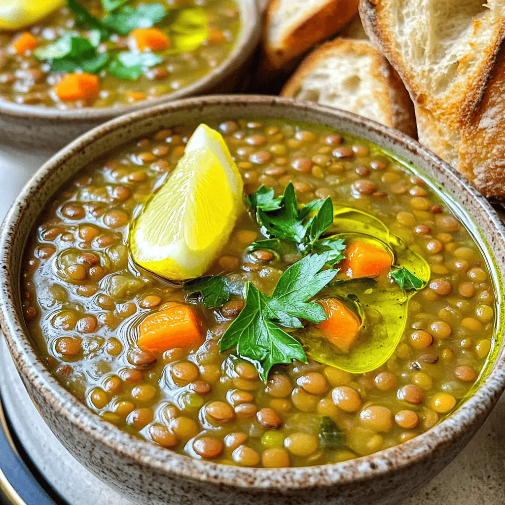 - 1 Tasse grüne oder braune Linsen - 1 große Zwiebel, fein gehackt - 2 Knoblauchzehen, zerdrückt - 2 mittelgroße Karotten, gewürfelt - 2 mittelgroße Tomaten, grob gehackt - 1 rote Paprika, gewürfelt Die Hauptzutaten für die irakische Linsensuppe sind einfach und gesund. Linsen sind eine großartige Proteinquelle. Zwiebeln und Knoblauch bringen viel Geschmack. Karotten fügen Süße hinzu, während Paprika die Suppe bunt macht. Tomaten geben Frische und Säure. - 1 Teelöffel gemahlener Kreuzkümmel - 1 Teelöffel gemahlener Koriander - 1/2 Teelöffel Kurkuma - 1/2 Teelöffel Paprika - 1/4 Teelöffel Cayennepfeffer (optional) Die Gewürze sind entscheidend für den Geschmack. Kreuzkümmel und Koriander bringen Tiefe. Kurkuma sorgt für eine schöne Farbe. Paprika fügt eine leichte Süße hinzu. Wenn du es scharf magst, kannst du Cayennepfeffer hinzufügen. - 4 Tassen Gemüsebrühe - 2 Esslöffel Olivenöl - Salz und Pfeffer nach Geschmack - Frische Petersilie oder Koriander zum Garnieren - Zitronenschnitze zum Servieren Gemüsebrühe gibt der Suppe einen herzhaften Geschmack. Olivenöl hilft, die Aromen zu vereinen. Salz und Pfeffer sind wichtig, um den Geschmack abzurunden. Frische Kräuter und Zitronenschnitze machen die Suppe lebendig. Du findest die vollständige Anleitung in dem Rezept für die wärmende und wohltuende irakische Linsensuppe. Zuerst bereite ich die Zwiebel, den Knoblauch und das Gemüse vor. Ich schneide die Zwiebel in kleine Stücke. Der Knoblauch wird zerdrückt, damit er seinen vollen Geschmack entfaltet. Dann würfle ich die Karotten und die rote Paprika. Diese Schritte sind wichtig für den Geschmack. Ich wasche die Linsen gründlich. So entferne ich Schmutz oder kleine Steine. Jetzt erhitze ich das Olivenöl in einem großen Topf. Ich füge die Zwiebeln hinzu und brate sie 5-7 Minuten an. Sie werden glasig und duften lecker. Dann gebe ich den zerdrückten Knoblauch und das Gemüse dazu. Ich lasse alles weitere 5 Minuten rösten. Jetzt streue ich die Gewürze in den Topf. Der Kreuzkümmel, Koriander, Kurkuma, Paprika und Cayennepfeffer verleihen der Suppe Tiefe. Ich rühre gut um und röste die Gewürze für 1-2 Minuten. Nun kommen die gewaschenen Linsen und die Tomaten in den Topf. Ich gieße die Gemüsebrühe dazu und bringe alles zum Kochen. Dann reduziere ich die Hitze und decke den Topf ab. Die Suppe köchelt 30-35 Minuten. Ich rühre sie gelegentlich um, bis die Linsen weich sind. Nach dem Kochen würze ich die Suppe nach Geschmack mit Salz und Pfeffer. Ich kann die Textur anpassen, indem ich einen Teil der Suppe püriere. So wird sie cremiger. Dann richte ich die Suppe in tiefen Schalen an. Ich garniere sie mit frischer Petersilie oder Koriander. Ein Zitronenschnitz dazu gibt einen zusätzlichen Frischekick. Für die komplette Anleitung schaue dir das Full Recipe an. Beim Anbraten der Zwiebel sollte die Hitze mittel sein. So wird sie schön glasig. Die optimale Kochzeit für die Linsen ist etwa 30 bis 35 Minuten. So werden sie weich und lecker. Um den Geschmack zu verstärken, füge einige zusätzliche Gewürze hinzu. Ein Hauch von Zimt kann viel bewirken. Frische Kräuter wie Petersilie oder Koriander bringen Farbe und Frische in die Suppe. Geeignete Beilagen sind warmes Brot oder ein frischer Salat. Fülle die Suppe in tiefe Schalen und träufle etwas Olivenöl darauf. Das sieht nicht nur gut aus, sondern schmeckt auch besser. {{image_4}} Um die irakische Linsensuppe vegetarisch oder vegan zu machen, nutzen Sie Gemüsebrühe. Diese Brühe hat einen milden Geschmack und passt gut zu den Linsen. Sie können auch mehr Gemüse hinzufügen. Zum Beispiel, Zucchini oder Spinat geben Farbe und Nährstoffe. Diese Zutaten machen die Suppe noch gesünder und schmackhafter. Wenn Sie Gluten meiden, verwenden Sie glutenfreie Alternativen. Diese Linsensuppe ist von Natur aus glutenfrei. Überprüfen Sie die Gewürze, um sicherzugehen. Einige können Gluten enthalten. Wenn Sie empfindliche Zutaten nicht vertragen, tauschen Sie sie einfach aus. Zum Beispiel, ersetzen Sie die Zwiebel durch Lauch. Das gibt einen anderen, aber leckeren Geschmack. Für eine herzhaftere Suppe, fügen Sie Hühnchen oder Wurst hinzu. Diese Zutaten bringen mehr Textur und Geschmack. Sie können auch mit verschiedenen Linsensorten experimentieren. Rote Linsen kochen schneller und haben einen süßeren Geschmack. Grüne Linsen behalten ihre Form besser. Probieren Sie verschiedene Kombinationen, um Ihre Lieblingsversion zu finden. Für die vollständige Rezeptanleitung, schauen Sie sich die Wärmende und Wohltuende Iraki Linsensuppe an. Die Suppe bleibt im Kühlschrank etwa 4-5 Tage frisch. Verwenden Sie einen luftdichten Behälter, um die Suppe zu lagern. So bleibt der Geschmack erhalten. Achten Sie darauf, die Suppe abkühlen zu lassen, bevor Sie sie in den Kühlschrank stellen. Das hilft, die Qualität zu bewahren. Um die Suppe einzufrieren, folgen Sie diesen Schritten: 1. Lassen Sie die Suppe vollständig abkühlen. 2. Teilen Sie die Suppe in Portionen auf. Verwenden Sie gefriergeeignete Behälter oder Beutel. 3. Beschriften Sie die Behälter mit Datum und Inhalt. Wenn Sie die Suppe aufwärmen möchten, nehmen Sie sie aus dem Gefrierfach. Lassen Sie die Suppe über Nacht im Kühlschrank auftauen. Erhitzen Sie die Suppe in einem Topf oder in der Mikrowelle. Rühren Sie gut um, damit sie gleichmäßig warm wird. Falls Sie Reste haben, gibt es viele Möglichkeiten, die Suppe zu verwenden. Sie können sie als Basis für Reis oder Quinoa nutzen. Sie können auch etwas frisches Gemüse hinzufügen, um die Suppe aufzufrischen. Eine andere Idee ist, die Suppe als Füllung für Wraps zu verwenden. Oder Sie fügen sie in einen Eintopf ein. So bringen Sie neuen Geschmack in Ihre Gerichte. Die Zubereitung ist schnell und einfach. Die Vorbereitungszeit beträgt etwa 10 Minuten. Die Kochzeit liegt bei 30 bis 35 Minuten. In nur 45 Minuten können Sie eine köstliche Suppe genießen. Ja, Sie können die Suppe im Voraus zubereiten. Lassen Sie sie vollständig abkühlen, bevor Sie sie in einem luftdichten Behälter aufbewahren. So bleibt sie im Kühlschrank bis zu 5 Tage frisch. Sie können die Suppe auch einfrieren. Achten Sie darauf, sie in portionsgerechte Behälter zu füllen. Zu dieser herzhaften Suppe passen viele Beilagen. Servieren Sie sie mit warmem, knusprigem Brot. Ein frischer Salat ergänzt die Aromen gut. Sie können auch Joghurt oder Zitronenschnitze dazu reichen. Diese Beilagen bringen frische und Geschmack. Die irakische Linsensuppe hat eine lange Geschichte. Sie ist ein beliebtes Gericht im Irak und in der Region. Linsen sind nahrhaft und günstig. In vielen Kulturen gelten sie als Grundnahrungsmittel. Diese Suppe spiegelt die reiche kulinarische Tradition des Landes wider. Für die vollständige Rezeptanleitung schauen Sie sich das Rezept an: Wärmende und Wohltuende Iraki Linsensuppe. Diese irakische Linsensuppe kombiniert gesunde Zutaten mit aromatischen Gewürzen. Wir haben die Hauptzutaten, den Kochprozess und verschiedene Tipps behandelt. Sie können die Suppe nach Ihren Wünschen anpassen, um den besten Geschmack zu erzielen. Denken Sie daran, dass diese Suppe nicht nur nährend ist, sondern auch kreativ gestaltet werden kann. Genießen Sie jede Löffel in voller Pracht und entdecken Sie neue Variationen. Vielleicht wird dies zu Ihrem neuen Lieblingsgericht!