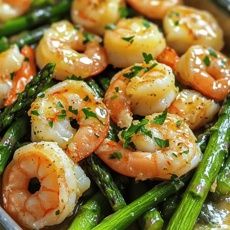 Für Knoblauch-Butter-Garnelen mit Spargel brauchst du einige frische Zutaten. Diese Zutaten machen das Gericht einfach und lecker. Hier sind die Hauptzutaten: - 450 g große Garnelen, geschält und entdarmt - 1 Bund Spargel, gewaschen und in 5 cm lange Stücke geschnitten - 56 g ungesalzene Butter (4 Esslöffel) - 4 Knoblauchzehen, fein gehackt - 1 Teelöffel Zitronenschale - 2 Esslöffel frischer Zitronensaft - 1 Teelöffel Paprika - Salz und Pfeffer nach Geschmack - 2 Esslöffel frische Petersilie, gehackt (zum Garnieren) Die Gewürze sind wichtig für den Geschmack. Paprika bringt Farbe und einen leichten Kick. Der Knoblauch gibt ein tolles Aroma. Frischer Zitronensaft macht die Garnelen frisch und hell. Salz und Pfeffer sind die Basis für jede gute Würze. Diese Gewürze und Aromen bringen die Zutaten zum Leben. Frische Zutaten machen einen großen Unterschied. Achte beim Kauf der Garnelen darauf, dass sie fest und glänzend sind. Der Geruch sollte frisch, nicht fischig sein. Beim Spargel wähle grüne, knackige Stangen. Die Enden sollten nicht trocken oder braun sein. Frischer Knoblauch hat eine feste Schale und einen starken Duft. Mit frischen Zutaten schmeckt dein Gericht am besten. Wenn du nach dem Full Recipe suchst, findest du die genauen Schritte und Zubereitung dort. Um die Garnelen perfekt zuzubereiten, starte mit einer großen Pfanne. Erhitze 2 Esslöffel Butter bei mittlerer Hitze. Sobald die Butter geschmolzen ist, füge die fein gehackten Knoblauchzehen hinzu. Brate den Knoblauch 1-2 Minuten an. Er sollte duften, aber nicht verbrennen. Jetzt gib die geschälten und entdarmten Garnelen in die Pfanne. Würze sie mit Paprika, Salz und Pfeffer. Koche die Garnelen 2-3 Minuten auf jeder Seite. Sie sind perfekt, wenn sie rosa und undurchsichtig sind. Nimm sie dann aus der Pfanne und lege sie beiseite. Im nächsten Schritt bleibt die Pfanne auf der Hitze. Füge die restlichen 2 Esslöffel Butter und die geschnittenen Spargelstücke hinzu. Brate den Spargel für 4-5 Minuten an. Der Spargel sollte leuchtend grün und bissfest sein. Achte darauf, ihn nicht zu lange zu garen, damit er knackig bleibt. Sobald der Spargel fertig ist, gib die gekochten Garnelen zurück in die Pfanne. Füge den Zitronensaft und die Zitronenschale hinzu. Rühre alles gut um und koche es noch eine Minute weiter. So verbinden sich die Aromen gut. Probiere die Mischung und passe die Würze nach Geschmack an. Garniere das Gericht mit frisch gehackter Petersilie. Für das vollständige Rezept, schau dir die [Full Recipe] an. Um die Garnelen perfekt zu garen, beginne mit frischen oder gut gefrorenen Garnelen. Die wichtigste Regel ist, sie nicht zu lange zu kochen. Gar die Garnelen nur 2-3 Minuten auf jeder Seite. Sie sind fertig, wenn sie rosa und fest sind. Achte darauf, die Garnelen in einer heißen Pfanne zu braten. So bekommst du eine schöne Kruste. Spargel braucht nur kurze Zeit zum Kochen. Um ihn knackig zu halten, brate ihn für 4-5 Minuten. Achte darauf, dass das Wasser nicht zu stark kocht. Wenn der Spargel leuchtend grün ist und bissfest bleibt, ist er perfekt. Du kannst ihn auch in Eiswasser tauchen, um den Kochprozess sofort zu stoppen. So bleibt die Farbe schön. Für mehr Geschmack kannst du verschiedene Gewürze ausprobieren. Zum Beispiel passen Chili-Flocken gut zu den Garnelen. Auch ein Spritzer Limettensaft kann das Gericht erfrischen. Wenn du mehr Gemüse magst, füge Paprika oder Zucchini hinzu. Diese Zutaten bringen neue Aromen und machen das Gericht bunter. Für das volle Rezept schau dir die [Full Recipe] an. {{image_4}} Du kannst Knoblauch-Butter-Garnelen leicht mit anderen Gemüsesorten anpassen. Probiere Brokkoli, Zucchini oder Paprika. Diese Gemüsesorten haben einen milden Geschmack und passen gut zu den Garnelen. Brate sie einfach zusammen mit dem Spargel an. So bekommst du mehr Farben und Nährstoffe auf den Teller. Für eine vegetarische Variante kannst du die Garnelen durch Tofu ersetzen. Tofu nimmt den Geschmack von Knoblauch und Butter gut auf. Schneide den Tofu in Würfel und brate ihn bis er goldbraun ist. Füge dann den Spargel und die Gewürze hinzu. Das ergibt ein leckeres Gericht voller Geschmack und Textur. Wenn du eine Low-Carb-Diät machst, lasse die Butter weg und benutze Olivenöl. Du kannst auch die Menge an Spargel erhöhen. Er hat wenig Kohlenhydrate und viele Ballaststoffe. Füge etwas Parmesan hinzu, um den Geschmack zu verstärken. Diese Alternativen machen das Gericht leicht und gesund. Für das komplette Rezept, schau dir die [Full Recipe] an. Um die Reste von Knoblauch-Butter-Garnelen und Spargel frisch zu halten, solltest du sie schnell kühlen. Lege die Reste in einen luftdichten Behälter. Achte darauf, dass der Behälter gut verschlossen ist, um das Austrocknen zu verhindern. Lagere ihn im Kühlschrank für bis zu drei Tage. So bleiben die Garnelen und der Spargel saftig. Wenn du die Reste länger aufbewahren möchtest, kannst du die Garnelen einfrieren. Lass die Garnelen zuerst ganz abkühlen. Dann lege sie in einen gefrierfesten Behälter oder einen Gefrierbeutel. Drücke die Luft heraus, um Gefrierbrand zu vermeiden. Diese Methode hält die Garnelen bis zu drei Monate frisch. Wenn du sie verwenden möchtest, tau sie über Nacht im Kühlschrank auf. Um die Garnelen und den Spargel aufzuwärmen, benutze eine Pfanne. Erhitze sie bei schwacher Hitze. Füge einen kleinen Löffel Butter oder etwas Öl hinzu. Das hilft, die Aromen zu bewahren. Rühre vorsichtig um, bis alles warm ist. Vermeide die Mikrowelle, da sie die Garnelen zäh machen kann. So bleibt dein Gericht lecker und appetitlich. Garnelen halten sich gut im Kühlschrank. Wenn du sie richtig lagerst, bleiben sie frisch. Du kannst die Garnelen bis zu zwei Tage aufbewahren. Achte darauf, sie in einem luftdichten Behälter zu lagern. So bleiben sie saftig und lecker. Wenn du die Garnelen einfrierst, halten sie bis zu drei Monate. Achte darauf, sie gut zu verpacken, damit sie nicht austrocknen. Ja, du kannst die Garnelen im Voraus zubereiten! Koche sie einfach und lasse sie abkühlen. Danach bewahre sie im Kühlschrank auf. So sind sie bereit, wenn du sie brauchst. Du kannst sie auch portionsweise einfrieren. Wenn du sie wieder aufwärmst, achte darauf, dass du sie nicht überkochst. So bleiben sie zart und saftig. Knoblauch-Butter-Garnelen passen gut zu vielen Beilagen. Ich empfehle dir, sie mit Reis oder Pasta zu servieren. Du kannst auch ein frisches Baguette dazu reichen. So kannst du die köstliche Sauce aufnehmen. Ein einfacher grüner Salat ergänzt das Gericht perfekt. Er bringt Frische und Farbe auf den Teller. In diesem Blogbeitrag haben wir die Hauptzutaten für Knoblauch-Butter-Garnelen mit Spargel besprochen. Ich habe dir gezeigt, wie du frische Zutaten auswählst und die Aromen richtig kombinierst. Außerdem hast du Tipps für das perfekte Garen der Garnelen und das Braten des Spargels erhalten. Denke daran, solche Gerichte können einfach variiert werden. Für die Aufbewahrung habe ich hilfreiche Hinweise gegeben, damit der Geschmack erhalten bleibt. Koche mit Freude und entdecke neue Variationen!