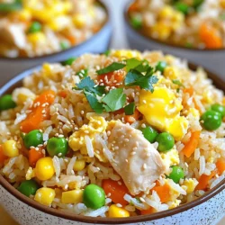 Um ein leckeres Chicken Fried Rice zuzubereiten, brauchen wir einige Hauptzutaten. Hier ist eine Liste: - 2 Tassen gekochter Jasminreis (bevorzugt vom Vortag) - 1 Tasse Hähnchenbrust, gewürfelt - 1 Tasse gemischtes Gemüse (Erbsen, Karotten, Mais) - 2 Eier, leicht geschlagen - 3 Esslöffel Sojasauce - 2 Esslöffel Sesamöl - 1 Esslöffel Pflanzenöl - 3 Frühlingszwiebeln, gehackt - 2 Knoblauchzehen, fein gehackt - Salz und Pfeffer nach Geschmack Diese Zutaten sind einfach zu finden. Der Reis vom Vortag macht das Gericht besser. Er ist trockener und klumpt nicht. Du kannst das Rezept anpassen. Füge mehr Gemüse hinzu, wenn du magst. Einige gute Optionen sind: - Paprika - Brokkoli - Zucchini - Pilze Diese Gemüsesorten bringen Farbe und Geschmack. Sie sind auch gesund und machen dein Gericht noch nahrhafter. Die richtige Auswahl an Gewürzen und Ölen macht den Unterschied. Neben Sojasauce und Sesamöl kannst du auch andere Gewürze verwenden: - Ingwer für einen frischen Kick - Chiliöl für etwas Schärfe - Pfeffer für mehr Geschmack Diese Gewürze geben deinem Fried Rice das besondere Etwas. Experimentiere mit den Mengen, bis es dir perfekt schmeckt. Wenn du mehr über die Zubereitung wissen möchtest, schau dir das [Full Recipe] an. Beginnen Sie mit der Vorbereitung der Zutaten. Dies macht den Kochprozess viel einfacher. Sie brauchen: - 2 Tassen gekochter Jasminreis (bevorzugt vom Vortag) - 1 Tasse Hähnchenbrust, gewürfelt - 1 Tasse gemischtes Gemüse (Erbsen, Karotten, Mais) - 2 Eier, leicht geschlagen - 3 Esslöffel Sojasauce - 2 Esslöffel Sesamöl - 1 Esslöffel Pflanzenöl - 3 Frühlingszwiebeln, gehackt - 2 Knoblauchzehen, fein gehackt - Salz und Pfeffer nach Geschmack Stellen Sie sicher, dass alles bereit ist. So sparen Sie Zeit beim Kochen. Erhitzen Sie das Pflanzenöl in einer großen Pfanne oder einem Wok. Nutzen Sie mittlere bis hohe Hitze. Geben Sie die gewürfelte Hähnchenbrust in die Pfanne. Braten Sie sie etwa 5-7 Minuten lang. Achten Sie darauf, dass sie goldbraun und durchgegart ist. Nehmen Sie das Hähnchen aus der Pfanne und stellen Sie es zur Seite. Fügen Sie den fein gehackten Knoblauch in die Pfanne hinzu. Sautieren Sie ihn für etwa 30 Sekunden. Schieben Sie den Knoblauch auf eine Seite und gießen Sie die geschlagenen Eier auf die andere Seite. Rühren Sie die Eier, bis sie durchgegart sind, und vermischen Sie sie dann mit dem Knoblauch. Jetzt kommt das gemischte Gemüse dazu. Kochen Sie es für weitere 3-4 Minuten, bis es zart ist. Rühren Sie den gekochten Reis ein. Brechen Sie eventuell Klumpen auf, damit alles gut vermischt ist. Träufeln Sie die Sojasauce und das Sesamöl über den Reis. Geben Sie das gebratene Hähnchen zurück in die Pfanne. Mischen Sie alles gut durch, bis es gleichmäßig erhitzt ist. Schmecken Sie das Gericht mit Salz und Pfeffer ab. Fügen Sie die gehackten Frühlingszwiebeln hinzu. Rühren Sie alles noch einmal gut durch, bevor Sie es servieren. Für die vollständige Anleitung, sehen Sie sich das Full Recipe an. Die Wahl des Reises ist wichtig für dein Chicken Fried Rice. Ich empfehle, gekochten Jasminreis zu verwenden. Er hat eine tolle Textur und einen feinen Geschmack. Am besten ist es, den Reis am Vortag zu kochen. So kann er gut abkühlen und trocknen. Frisch gekochter Reis kann klebrig sein und verklumpen. Das wollen wir nicht! Wenn du das Hähnchen anbrätst, achte darauf, es nicht zu überladen. Brate das Hähnchen in einer großen Pfanne oder einem Wok. So bekommt es eine schöne goldbraune Farbe. Lass es ein paar Minuten ruhen, bevor du es herausnimmst. Das hilft, den Saft im Hähnchen zu halten. Wenn du das Hähnchen in gleichmäßige Stücke schneidest, garen sie gleichmäßig. Gutes Zeitmanagement macht das Kochen einfacher. Bereite alle Zutaten im Voraus vor. Das heißt, schneide das Gemüse und hacke den Knoblauch. So kannst du schnell arbeiten. Beginne mit dem Hähnchen und während es brät, kannst du die Eier und das Gemüse vorbereiten. Das spart Zeit und macht das Kochen stressfrei. Wenn du die Schritte gut planst, ist dein Chicken Fried Rice schnell fertig. Für die genauen Schritte und Mengen schaue dir das Full Recipe an. {{image_4}} Wenn Sie eine vegetarische Variante von Chicken Fried Rice machen möchten, ist das einfach. Ersetzen Sie das Hähnchen durch Tofu oder Tempeh. Schneiden Sie den Tofu in kleine Würfel und braten Sie ihn goldbraun an. Das bringt einen tollen Geschmack. Fügen Sie zusätzlich mehr Gemüse hinzu, wie Paprika oder Brokkoli. Dies gibt mehr Farbe und Nährstoffe. Für eine glutenfreie Version verwenden Sie Tamari anstelle von Sojasauce. Tamari ist eine großartige Alternative, die den gleichen herzhaften Geschmack hat. Achten Sie darauf, dass Ihr Sesamöl und andere Zutaten ebenfalls glutenfrei sind. Überprüfen Sie immer die Etiketten, um sicher zu sein. Sie können auch andere Proteine verwenden. Probieren Sie Garnelen oder Rindfleisch für einen anderen Geschmack. Für eine gesunde Option können Sie auch Hühnchenbrust durch Putenbrust ersetzen. Das gibt Ihnen viele Möglichkeiten, Ihr Fried Rice zu variieren. Achten Sie darauf, die Garzeit entsprechend anzupassen, damit alles gut durchgegart ist. Für mehr Details und um das Rezept vollständig zu sehen, schauen Sie sich das [Full Recipe] an. Nach dem Kochen können Sie Ihr Chicken Fried Rice im Kühlschrank aufbewahren. Lassen Sie es zuerst abkühlen. Füllen Sie es dann in einen luftdichten Behälter. So bleibt es frisch. Im Kühlschrank hält es sich für etwa drei bis vier Tage. Achten Sie darauf, dass der Behälter gut verschlossen ist. So vermeiden Sie, dass andere Gerüche eindringen. Wenn Sie mehr Fried Rice gemacht haben, können Sie ihn einfrieren. Teilen Sie den Reis in Portionen auf. Legen Sie jede Portion in einen gefrierfesten Beutel. Drücken Sie die Luft heraus, bevor Sie ihn schließen. So bleibt der Geschmack erhalten. Zum Auftauen legen Sie den Beutel einfach in den Kühlschrank. Lassen Sie ihn über Nacht auftauen. Sie können auch die Mikrowelle nutzen, um es schneller aufzutauen. Um das Chicken Fried Rice wieder aufzuwärmen, verwenden Sie eine Pfanne oder Mikrowelle. In der Pfanne erhitzen Sie etwas Öl. Fügen Sie den Reis hinzu und rühren Sie gut um. So bleibt der Reis locker und wird gleichmäßig warm. In der Mikrowelle decken Sie den Behälter ab. Erwärmen Sie es in Intervallen von einer Minute. Überprüfen Sie zwischendurch die Temperatur. Fügen Sie bei Bedarf etwas Wasser hinzu, um es saftig zu halten. Hähnchen-Fried Rice kann bis zu drei Tage im Kühlschrank aufbewahrt werden. Bewahre es in einem luftdichten Behälter auf. Wenn du es länger behalten möchtest, friere es ein. So bleibt es bis zu drei Monate frisch. Denke daran, beim Aufwärmen sicherzustellen, dass es gut erhitzt wird. Ja, du kannst viele verschiedene Gemüsesorten hinzufügen. Brokkoli, Paprika oder Zucchini sind tolle Optionen. Auch frischer Spinat passt gut. Achte darauf, das Gemüse klein zu schneiden, damit es gleichmäßig kocht. Experimentiere mit deinen Lieblingsgemüsesorten für mehr Geschmack. Für dieses Rezept empfehle ich eine gute, dunkle Sojasauce. Sie gibt dem Reis einen tiefen, reichen Geschmack. Du kannst auch helle Sojasauce verwenden, wenn du es milder magst. Achte darauf, eine hochwertige Marke zu wählen. Sojasauce mit weniger Natrium ist eine gesunde Wahl, wenn du auf den Salzgehalt achten möchtest. Dieser Artikel behandelt die Zutaten, Zubereitung und Variationen für Easy Chicken Fried Rice. Du hast gelernt, welche Hauptzutaten wichtig sind und wie du das Gericht anpassen kannst. Die Tipps helfen dir, die besten Ergebnisse zu erzielen. Denke daran, dass dieses Gericht einfach zu variieren ist und sogar als vegetarische oder glutenfreie Version lecker schmeckt. Nutze die Aufbewahrungstipps, um Reste frisch zu halten. Koche mit Freude und experimentiere mit neuen Zutaten!