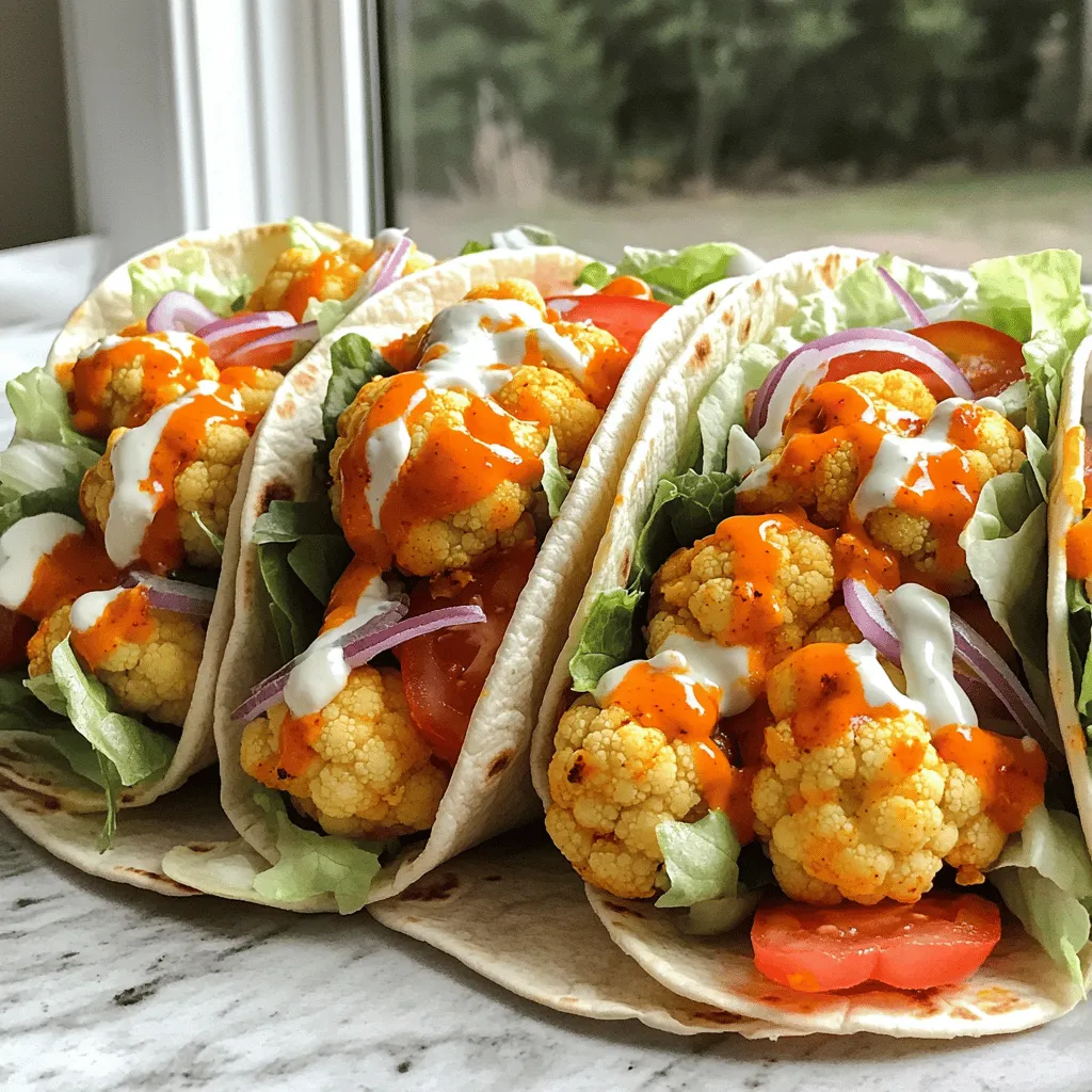 Um köstliche Buffalo Cauliflower Wraps zu machen, brauchen wir einige einfache Zutaten: - 1 mittelgroßer Kopf Blumenkohl, in Röschen zerteilt - 1 Tasse Allzweckmehl (oder glutenfreies Mehl) - 1 Tasse pflanzliche Milch (z.B. Mandel- oder Hafermilch) - 1 Tasse Semmelbrösel (Panko für extra Knusprigkeit) - 1 Tasse Buffalo-Sauce (fertig gekauft oder selbstgemacht) - 4 große Vollkorn-Tortillas - 1 Tasse zerkleinertes Blattgemüse (z.B. Kopfsalat) - 1 Tasse gewürfelte Tomaten - ½ Tasse in Scheiben geschnittene rote Zwiebeln - ½ Tasse vegane Ranch-Dressing (oder normale Ranch-Dressing) - Salz und Pfeffer nach Geschmack - Olivenölspray (für das Backen) Wählen Sie einen frischen Blumenkohl. Der Kopf sollte fest und schneeweiß sein. Vermeiden Sie gelbe Stellen oder weiche Bereiche. Je frischer der Blumenkohl, desto besser wird der Geschmack. Lagern Sie ihn im Kühlschrank, um die Frische zu bewahren. Verwenden Sie ihn innerhalb von ein paar Tagen nach dem Kauf. Für glutenfreies Mehl können Sie Mandelmehl oder Kokosmehl verwenden. Beide sind nahrhaft und passen gut zu Blumenkohl. Achten Sie darauf, die Menge anzupassen, da sie unterschiedlich saugfähig sind. Für die Milch können Sie Hafermilch oder Sojamilch nutzen. Diese Alternativen funktionieren gut und geben einen milden Geschmack. Heizen Sie Ihren Ofen auf 230°C vor. Das ist wichtig für die Knusprigkeit. Bereiten Sie ein Backblech vor, indem Sie es mit Backpapier auslegen. So bleibt der Blumenkohl nicht kleben. Dies ist ein einfacher Schritt, der hilft, die Reinigung zu erleichtern. In einer großen Schüssel mischen Sie das Allzweckmehl, die pflanzliche Milch, Salz und Pfeffer. Rühren Sie alles gut um, bis die Mischung glatt ist. Die Konsistenz sollte dick, aber flüssig sein. Diese Mischung wird die Blumenkohlröschen bedecken. Es ist wichtig, dass der Teig gleichmäßig bleibt. So haftet er besser an den Röschen. Tauchen Sie jede Blumenkohlrösche in den Teig. Achten Sie darauf, dass sie gleichmäßig bedeckt sind. Wälzen Sie die Röschen anschließend in den Semmelbröseln. Dies gibt ihnen eine knusprige Textur. Legen Sie die beschichteten Röschen auf das Backblech in einer einzigen Schicht. Sprühen Sie leicht mit Olivenölspray. Backen Sie die Röschen für 20 bis 25 Minuten. Wenden Sie sie nach der Hälfte der Zeit. Nach dem Backen nehmen Sie den Blumenkohl aus dem Ofen. Geben Sie ihn in eine große Schüssel und gießen Sie die Buffalo-Sauce darüber. Mischen Sie alles gut, damit der Blumenkohl gleichmäßig bedeckt ist. Um die Blumenkohl-Wraps schön knusprig zu machen, achte auf die Temperatur. Heize den Ofen auf 230°C vor. So wird der Blumenkohl gleichmäßig gar und knusprig. Lege die Röschen auf ein Backblech mit Backpapier. Achte darauf, dass sie nicht übereinander liegen. So können sie gut bräunen. Sprühe die Röschen leicht mit Olivenölspray ein. Das hilft, die Knusprigkeit zu erhöhen. Möchtest du mehr Schärfe? Füge etwas Chili-Pulver oder Cayenne-Pfeffer zum Teig hinzu. Du kannst auch eine schärfere Buffalo-Sauce wählen. Für mildere Wraps nehme eine milde Sauce oder mische sie mit etwas Joghurt. So kannst du die Schärfe nach deinem Geschmack anpassen. Experimentiere mit verschiedenen Saucen, um deinen perfekten Wrap zu finden. Die Wraps schmecken toll mit verschiedenen Beilagen. Probiere frischen Salat oder Karottensticks dazu. Auch Sellerie passt gut. Für Dips sind vegane Ranch-Dressing oder Hummus eine gute Wahl. Du kannst auch einen joghurtbasierten Dip zubereiten. Einfach Joghurt mit Kräutern mischen. Dies gibt einen leckeren Kontrast zu den scharfen Wraps. Wenn du mehr Ideen möchtest, schau dir das Full Recipe an. {{image_4}} Buffalo-Sauce ist oft scharf und lecker. Für eine vegane Version, nutze pflanzliche Butter. Du kannst auch die klassische Buffalo-Sauce mit einfacher Sriracha ersetzen. Wenn du es milder magst, mische etwas Joghurt oder veganes Dressing dazu. Diese Anpassungen machen die Sauce für jeden geeignet. Blumenkohl ist toll, aber du kannst auch andere Gemüse ausprobieren. Karotten, Zucchini oder Brokkoli passen gut. Schneide das Gemüse in kleine Stücke. Das sorgt für mehr Farbe und Geschmack. Probiere auch Paprika für einen süßen Akzent. Mit verschiedenen Gemüsesorten macht es noch mehr Spaß. Für eine Low-Carb-Version, nutze Salatblätter statt Tortillas. Du kannst Eisbergsalat oder Römersalat verwenden. Die knusprigen Blumenkohl-Röschen passen perfekt in die Blätter. Fülle die Salatblätter mit dem Blumenkohl und dem Gemüse. So hast du eine leichte und gesunde Mahlzeit, die schmeckt! Wenn Sie Wraps übrig haben, bewahren Sie sie in einem luftdichten Behälter auf. Legen Sie Backpapier zwischen die Wraps, um ein Zusammenkleben zu verhindern. So bleiben sie frisch. Im Kühlschrank halten sie sich bis zu drei Tage. Wenn Sie Blumenkohl-Röschen übrig haben, können Sie diese einfrieren. Lassen Sie die Röschen zuerst abkühlen. Legen Sie sie dann auf ein Backblech in einer einzelnen Schicht. Frieren Sie sie ein, bis sie fest sind. Danach können Sie die Röschen in einen Gefrierbeutel umfüllen. So bleiben sie bis zu drei Monate haltbar. Zum Aufwärmen der Wraps empfehle ich, den Ofen zu nutzen. Heizen Sie ihn auf 180°C vor. Wickeln Sie die Wraps in Alufolie, um sie nicht trocken zu machen. Backen Sie sie für etwa 10-15 Minuten. So bleiben sie warm und knusprig. Vermeiden Sie die Mikrowelle, da diese die Wraps weich macht. Wenn Sie die Blumenkohl-Röschen aufwärmen, nutzen Sie eine Pfanne mit etwas Öl. Braten Sie sie kurz an, bis sie heiß sind und wieder knusprig werden. Dies bringt den Geschmack zurück. Die Buffalo Blumenkohl-Wraps bleiben bis zu drei Tage frisch. Bewahre sie im Kühlschrank auf. Stelle sicher, dass sie in einem luftdichten Behälter sind. So bleiben sie knusprig und lecker. Nach diesen drei Tagen können sie vielleicht nicht mehr so gut schmecken. Sie verlieren ihre Frische und Knusprigkeit. Ja, du kannst die Wraps im Voraus zubereiten. Bereite die Blumenkohl-Röschen und die Füllung vor. Du kannst sie bis zu einem Tag vorher zubereiten. Halte sie im Kühlschrank bis zum Servieren. Wenn du bereit bist, backe sie einfach und stelle die Wraps zusammen. So sparst du Zeit und kannst deine Gäste beeindrucken. Zu den Buffalo Blumenkohl-Wraps passen viele Getränke gut. Ein kaltes Bier oder ein frischer Apfelwein ergänzt die Würze. Auch ein spritziger Limonaden-Mix kann gut harmonieren. Wenn du es gesünder magst, probiere einen frischen Eistee oder Mineralwasser mit Zitrone. Diese Getränke helfen, die Schärfe der Sauce auszugleichen. Buffalo Blumenkohl-Wraps sind eine tolle und gesunde Option. Wir haben die Hauptzutaten, Schritt-für-Schritt-Anleitungen und nützliche Tipps besprochen. Du kannst den Blumenkohl frisch wählen und den Teig einfach zubereiten. Variationen für verschiedene Geschmäcker sind möglich, und ich habe hilfreiche Lagerinformationen gegeben. Denke daran, deine Wraps mit leckeren Dips zu servieren. Bereite sie vor, genieße sie und teile sie mit Freunden! Diese Wraps sind einfach und lecker. Viel Spaß beim Ausprobieren!